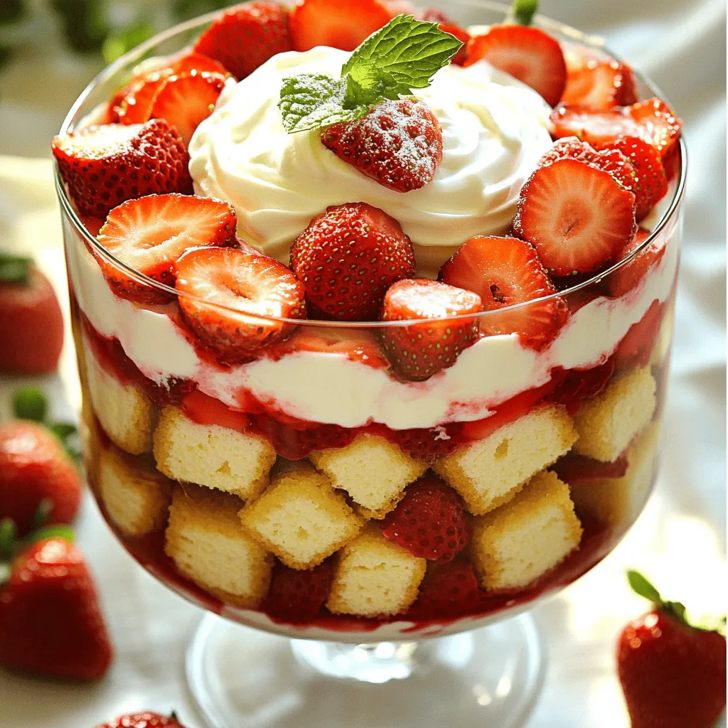 - 1 pound fresh strawberries - 1 pound angel food cake - Fresh mint leaves for garnish