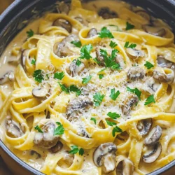 - 12 oz fettuccine or spaghetti - 2 tablespoons olive oil - 1 small onion, finely chopped - 3 cloves garlic, minced - 8 oz mixed mushrooms (cremini, shiitake, and button), sliced For this dish, I love using fettuccine or spaghetti. They soak up the sauce well. Olive oil adds richness and helps cook the onion. The onion gives a sweet base, while garlic adds a punch of flavor. Using a mix of mushrooms offers a depth of taste. Each type brings its unique texture and aroma. - 1 cup heavy cream or coconut cream - 4 cups vegetable broth - 1/2 cup grated Parmesan cheese (optional) The heavy cream makes the sauce rich and creamy. Coconut cream is a great choice for a dairy-free option. Vegetable broth adds depth without overpowering the dish. Parmesan cheese can enhance the flavor, but you can skip it for a lighter dish. - 1 teaspoon dried thyme - 1 teaspoon dried oregano - Salt and pepper to taste - Fresh parsley for garnish Herbs like thyme and oregano bring a warm, earthy taste. Salt and pepper help balance all the flavors. Fresh parsley adds a pop of color and freshness when you serve the pasta. This recipe is full of flavor and comfort. Get ready for a cozy meal! For the full recipe, check out the complete ingredient list and cooking steps. Start by heating 2 tablespoons of olive oil in a large pot over medium heat. Once the oil is warm, add 1 small onion, finely chopped. Sauté the onion for about 5 minutes until it becomes soft and translucent. This step builds a nice flavor base. Next, add 3 cloves of minced garlic and 8 ounces of mixed mushrooms, sliced. I recommend using cremini, shiitake, and button mushrooms for a rich taste. Cook this mixture for 5 to 7 minutes. Stir occasionally until the mushrooms are tender and browned. This process enhances the umami flavors in your dish. Now, it’s time to add the main ingredient: pasta! Pour in 12 ounces of fettuccine or spaghetti. Then, add 4 cups of vegetable broth along with 1 teaspoon of dried thyme, 1 teaspoon of dried oregano, and salt and pepper to taste. Stir everything well to combine. Bring the mixture to a boil. Once boiling, reduce the heat to a simmer. Cover the pot and cook for about 10 to 12 minutes. Stir occasionally to prevent the pasta from sticking to the bottom. Check for doneness; you want the pasta to be al dente. Once the pasta is cooked, lower the heat. Stir in 1 cup of heavy cream or coconut cream until fully mixed. Let it heat through for 2 to 3 minutes. This creamy addition makes the dish rich and comforting. If you choose to use it, mix in 1/2 cup of grated Parmesan cheese. Stir until it melts and the sauce becomes creamy. Taste your pasta and adjust the seasoning with more salt and pepper if needed. Now you have a delicious meal ready to serve! Just garnish with fresh parsley for a pop of color. For the full recipe, check out the detailed instructions provided. To prevent pasta from sticking, stir it often while it cooks. Use a large pot to give the pasta space. Always add enough broth to cover the pasta. This helps with cooking and prevents clumping. To ensure your cream sauce remains smooth, add the cream slowly while stirring. Heat it gently to avoid curdling. If you notice lumps, whisk it quickly to bring it back to a creamy state. For the best presentation, serve the creamy mushroom pasta in shallow bowls. Top each bowl with extra Parmesan and a sprinkle of fresh parsley. This adds color and makes the dish look elegant. Pair this dish with a light white wine, like Sauvignon Blanc. A crisp side salad also works well. The freshness balances the rich flavors of the pasta. To save time, chop your onions and garlic ahead of time. You can also slice the mushrooms before you start cooking. This way, everything is ready to go. Consider cooking the pasta while you prepare the sauce. This cuts down on cooking time. Use the Full Recipe for a clear guide on steps and timing. {{image_2}} You can add protein to make your one-pot creamy mushroom pasta heartier. Chicken and shrimp are great choices. For chicken, use bite-sized pieces and sauté them before adding the mushrooms. This gives the dish a nice flavor. For shrimp, add them in the last few minutes of cooking. They cook fast and will keep their juicy texture. If you prefer a vegetarian option, consider beans or lentils. They add protein without meat. Tofu is another choice. Use firm tofu, cube it, and sauté it until golden. This adds a nice texture to your meal. To make this dish vegan, swap out the heavy cream for plant-based cream. Coconut cream works well and adds a sweet flavor. Almond or cashew cream is another option. Just be sure to check the labels for any added ingredients. For cheese, nutritional yeast is a fantastic substitute. It gives a cheesy flavor without dairy. You can also use vegan cheese shreds. Just add them at the end for a creamy finish. You can easily change the flavor profile of your dish with different mushrooms. Try using portobello, oyster, or chanterelle mushrooms. Each type offers a unique taste and texture. Mixing them creates a rich and earthy flavor. Spices can also elevate your meal. Adding a pinch of chili flakes gives it a nice kick. You can also sprinkle in some smoked paprika for a smoky depth. Experiment with herbs like basil or rosemary for a fresh touch. For the full recipe, check out [Full Recipe]. To keep your One-Pot Creamy Mushroom Pasta fresh, store it in the refrigerator. Place the cooled pasta in an airtight container. This helps prevent drying and keeps the flavors intact. I recommend using glass or BPA-free plastic containers for better preservation. If you want to freeze your pasta, follow these best practices. First, let the pasta cool completely. Then, transfer it to a freezer-safe container. Leave some space at the top, as the pasta will expand. When you’re ready to eat, thaw it in the fridge overnight. For reheating, warm it gently on the stove with a splash of broth or cream to restore its creaminess. In the fridge, your creamy pasta will last about 3-4 days. Always check for spoilage before eating. Signs include an off smell, mold, or a change in texture. Trust your senses! If it looks or smells wrong, it’s best to toss it. Enjoy your meal safely! You can use many pasta types for this dish. Fettuccine and spaghetti are my favorites. They hold the creamy sauce well. Other good options include penne or rigatoni. These shapes have ridges that catch the sauce. When you choose pasta, think about its shape. Smooth pasta may slide off the sauce. Yes, you can make this dish gluten-free! Look for gluten-free pasta made from rice or corn. These options work well in creamy sauces. They cook differently, so check the package for timing. You still want a nice texture and flavor. To spice things up, add red pepper flakes. Start with a pinch and taste. You can always add more! Another option is to mix in diced jalapeños or other hot peppers. They add heat and great flavor. If you love spice, don’t hold back! Yes, you can make it ahead. Cook the pasta and sauce as normal. Let it cool, then store it in an airtight container. It stays fresh in the fridge for about 3 days. To reheat, warm it on the stove. Add a splash of broth or cream to keep it creamy. Enjoy this easy meal prep idea! For the full recipe, check the link above. This blog post covered how to make a tasty one-pot creamy mushroom pasta. We went over ingredients, easy steps, and helpful tips. You learned about variations, storage, and answers to common questions. Cooking can be fun and rewarding. Now, you can enjoy a creamy dish that fits your taste. Whether you like it vegan or with added protein, you have the tools to make it great. Happy cooking!