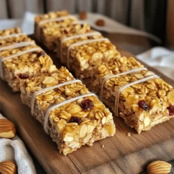 - 2 cups rolled oats - 1 cup mixed nuts (almonds, walnuts, cashews, or your choice), chopped - 1/2 cup almond butter or peanut butter - 1/4 cup honey or maple syrup (for a vegan option) - 1/4 cup unsweetened coconut flakes - 1/4 cup dried cranberries or other dried fruit Each serving has around 200 calories. You get about 10 grams of fat, 5 grams of protein, and 30 grams of carbs. These bars are great for a quick snack or breakfast. They give you energy without too much sugar. You can find the full recipe in the article above. Enjoy making your own nutty granola bars! 1. Preheat your oven to 350°F (175°C). 2. Line an 8x8 inch baking dish with parchment paper. Leave some paper hanging over the edges for easy removal later. 3. In a large mixing bowl, add the rolled oats, chopped nuts, coconut flakes, dried cranberries, salt, and optional cinnamon. Mix them well until they are evenly spread. 1. In a small saucepan, warm the almond butter and honey over low heat. Stir them gently until they blend well. 2. Once mixed, take it off the heat and stir in the vanilla extract. 3. Pour this warm mixture over your dry ingredients. Mix thoroughly until everything is coated and combined. 4. Transfer the mixture to your prepared baking dish. Press it firmly and evenly into the bottom with your spatula or hands. 1. Place the dish in the preheated oven. Bake for 15 to 20 minutes. 2. Watch closely to ensure the edges are golden brown but not burnt. 3. When done, take them out and let them cool completely in the pan. Use the parchment paper to lift the bars out. Cut them into squares or rectangles as you like. For the full recipe, check the details above. To make the best nutty granola bars, you need to mix well. Start by combining all dry ingredients in a big bowl. This helps the oats and nuts blend. Use a spatula or your hands to mix thoroughly. Pressing the mixture firmly is key. After you pour it into the baking dish, use your hands to press down. This will help the bars hold together when baked. If you skip this step, your bars may crumble. Want to spice things up? Add a pinch of cinnamon or a dash of nutmeg to your mix. These spices add warmth and depth to your bars. You can also include a splash of vanilla extract for extra sweetness. For fun add-ins, consider chocolate chips, seeds, or even dried fruits like apricots or raisins. These will add texture and flavor. Mix and match your favorites to keep things interesting. When it's time to serve, think about presentation. Arrange your granola bars on a wooden cutting board. This gives a nice rustic look. You can also wrap individual bars in parchment paper. Tie them with twine for a cute touch. Pair your bars with a glass of milk, a cup of tea, or yogurt. They make a great snack anytime. Enjoy them after school, on a hike, or at work. For a full recipe, check out the [Full Recipe]. {{image_2}} You can easily make a nut-free version of these bars. Instead of using nut butter and mixed nuts, try seeds like pumpkin or sunflower seeds. This swap keeps your bars crunchy and full of flavor. Seeds provide healthy fats too, making them a great alternative. Want to mix things up? Here are some fun flavor ideas: - Chocolate Chip Granola Bars: Add 1/2 cup of chocolate chips to your mixture. This makes a sweet treat for chocolate lovers. - Tropical Granola Bars: Use dried mango and coconut flakes instead of cranberries. The tropical taste brings a sunny vibe to your snacks. These bars fit many diets. For a vegan option, replace honey with maple syrup. This keeps the bars sweet without using animal products. If you need them gluten-free, use certified gluten-free oats. These changes make the bars suitable for everyone! For the full recipe, check out Nutty Granola Bars. To keep your nutty granola bars fresh, use an airtight container. This helps prevent moisture from ruining their texture. If you prefer, you can store them in the refrigerator. The cold can help extend their shelf life. However, they may become a bit firmer when chilled. Choose what works best for you. Nutty granola bars stay fresh for about one week at room temperature. If you want them to last longer, you can freeze them. Wrap each bar in plastic wrap or foil before placing them in a freezer bag. This way, they can last up to three months. When you're ready to eat them, just thaw them in the fridge overnight. If your granola bars get stale, don't worry! You can refresh them. Preheat your oven to 350°F (175°C). Place the bars on a baking sheet and warm them for about 5 to 10 minutes. This will help bring back some of their original texture. Enjoy your tasty snack again! To make nutty granola bars vegan, simply swap out honey for maple syrup. Maple syrup gives a sweet touch without using animal products. You can also use a nut butter made from sunflower seeds if you need a nut-free option. This keeps your bars tasty and vegan-friendly. Yes, you can use other nuts or seeds in your granola bars. Almonds, walnuts, or cashews work great. If you want to use seeds, try sunflower or pumpkin seeds. Keep the ratio the same: one cup of nuts or seeds for the recipe. This will keep your texture perfect. Granola bars offer many health benefits. They are full of oats, which give you energy and fiber. Nuts provide healthy fats and protein, while dried fruits add vitamins. These bars are a good snack that can help you feel full and satisfied. You can find nutty granola bars at many stores. Check your local grocery store or health food store. Online retailers like Amazon also offer a wide range of choices. Look for brands that use natural ingredients for the best taste. To make granola bars allergy-friendly, you can replace common allergens. Use seed butter instead of nut butter for nut allergies. For gluten sensitivity, choose gluten-free oats. Always check labels to avoid allergens. This way, everyone can enjoy your tasty bars. This blog post covered how to make delicious granola bars. We discussed essential and optional ingredients, step-by-step instructions, tips for perfecting texture, and creative serving ideas. I also shared variations and storage tips to keep your bars fresh. Making granola bars at home is easy and fun. You can tailor them to your taste and dietary needs. Enjoy your tasty, homemade treats that are perfect for any time of the day!