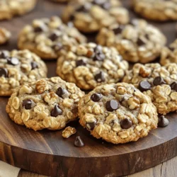 To make these banana oatmeal cookies, gather the following items: - 2 ripe bananas, mashed - 1 cup rolled oats - 1/2 cup almond butter (or any nut butter) - 1/4 cup honey or maple syrup - 1/2 teaspoon vanilla extract - 1/2 teaspoon baking powder - 1/2 teaspoon cinnamon - 1/4 teaspoon salt - 1/3 cup dark chocolate chips (optional) - 1/3 cup chopped walnuts or pecans (optional) You can easily swap some ingredients based on what you have: - Nut butter: Use peanut butter or sunflower seed butter if preferred. - Sweetener: Maple syrup works well if you want to avoid honey. - Add-ins: Feel free to add dried fruits or seeds for extra flavor. These small changes still keep the cookies delicious and healthy. These cookies are not just tasty; they are also good for you. Each cookie has about: - Calories: 120 - Protein: 3g - Carbohydrates: 18g - Dietary Fiber: 2g - Sugars: 5g - Fat: 5g With wholesome ingredients, these cookies provide energy without added guilt. Enjoy these healthy bites as a snack or dessert! For the complete recipe, check the Full Recipe section. To start, gather all your ingredients. You need ripe bananas, rolled oats, almond butter, honey, vanilla, baking powder, cinnamon, salt, and optional dark chocolate chips or nuts. Preheat your oven to 350°F (175°C) and line a baking sheet with parchment paper. In a large bowl, mash the bananas until smooth. Then, add the almond butter and mix well. Next, pour in the honey or maple syrup. Stir in the vanilla extract, baking powder, cinnamon, and salt. Mix everything until it is well combined. Now, gently fold in the rolled oats. If you want more flavor, add the chocolate chips or nuts. This dough should feel thick but sticky. Once your dough is ready, use a tablespoon to scoop it onto the baking sheet. Space the dough balls about 2 inches apart. This gives them room to spread while baking. Bake your cookies for about 12 to 15 minutes. Keep an eye on them. You want the edges to turn lightly golden. The center will look soft, but that's okay! They will firm up as they cool. After baking, take the cookies out of the oven and let them cool for about 5 minutes on the sheet. Then, transfer them to a wire rack to cool completely. For serving, arrange the cookies on a wooden platter. Dust them with a sprinkle of cinnamon for a nice touch. Enjoy your cookies with a warm cup of tea or coffee. These banana oatmeal cookies are a simple and tasty treat! For the full recipe, check the earlier section. To get the best texture, use ripe bananas. They should be soft and sweet. Mash them well until smooth. This helps the cookies stay moist. The oats add chewiness. If you want softer cookies, add a bit more almond butter. For a crunchier cookie, bake them a minute longer. One common mistake is overmixing the dough. Mix just until combined. Overmixing can make cookies tough. Another mistake is not measuring ingredients correctly. Use measuring cups for accuracy. Too much or too little can change the result. Lastly, don't skip the cooling time. Letting cookies cool fully helps them set. To enhance flavors, try adding spices. A pinch of nutmeg or ginger can add warmth. You can also mix in vanilla extract for depth. If you love chocolate, dark chocolate chips are great. Nuts add crunch and flavor too. Try using walnuts or pecans for variety. For a fruity twist, add raisins or dried cranberries. These small changes can make your cookies stand out. Check the Full Recipe for all the details! {{image_2}} You can make these cookies vegan easily. Replace almond butter with sunflower seed butter. Use maple syrup instead of honey. This keeps the cookies sweet and healthy. You’ll still enjoy the same great taste. To make gluten-free banana oatmeal cookies, use certified gluten-free oats. Most oats contain gluten due to cross-contamination. Make sure to check the label. You can also try using almond flour. It adds a nice nutty flavor too. You can customize your cookies with fun flavors. Add nuts like walnuts or pecans for crunch. Dried fruits like raisins or cranberries add sweetness. Chocolate chips make them extra special. You can mix and match to find your favorite blend. Try the Full Recipe for all these tasty options! To keep your banana oatmeal cookies fresh, store them in an airtight container. This helps to lock in moisture and flavor. You can stack the cookies in layers, using parchment paper between them. This way, they won’t stick together. Place the container in a cool, dry place. Avoid direct sunlight. You can freeze these cookies to enjoy later. First, let the cookies cool completely. Then, wrap each cookie in plastic wrap. Place them in a freezer bag or a container. Label the bag or container with the date. You can freeze them for up to three months. When you’re ready to eat, simply thaw them at room temperature. These cookies stay fresh for about five days at room temperature. If you want them to last longer, freezing is best. To check for freshness, look for any signs of mold or an off smell. If they seem dry, they may still taste good, but the texture will change. Always trust your senses! Enjoy your cookies at their best with these storage tips. For the full recipe, check out the earlier sections. Yes, you can use ripe bananas. Ripe bananas add natural sweetness and moisture to your cookies. They also mash easily, making them perfect for mixing. Look for bananas with brown spots; this means they are sweet and ready to use. You can tell when the cookies are done by looking at the edges. They should be lightly golden. The center will still be soft, which is okay. Remember, they will firm up as they cool. Trust your eyes and your nose; you’ll smell that sweet aroma! Yes, you can make these without nut butter. Instead, try using applesauce or yogurt. This will keep the cookies moist and tasty. Just remember that the flavor will change slightly, but they will still be yummy. For the best results, keep the other ingredients the same. Check out the Full Recipe for more tips! This post covered all the key steps to make delicious banana oatmeal cookies. We discussed ingredients, measurements, and nutritional facts. Next, I shared the full process from prepping the dough to baking and cooling. Tips helped ensure your cookies turn out perfectly. We explored tasty variations, like vegan and gluten-free options. Finally, I provided storage tips to keep your cookies fresh. Now, you have everything you need to bake a great treat! Enjoy your cookies and have fun experimenting!