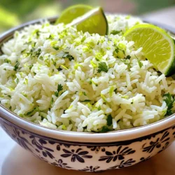 - 1 cup basmati rice - 2 cups vegetable broth (or water) - 1 tablespoon olive oil - 1 lime (zested and juiced) - 1/2 cup fresh cilantro, chopped - 1/2 teaspoon garlic powder - 1/4 teaspoon cumin - Salt to taste - Additional herbs (parsley or green onions) - Spices (paprika or chili flakes) - Tacos - Grilled chicken or fish - Black beans Gather these ingredients to make the zesty cilantro lime rice. Start with the basmati rice. It gives us a nice fluffy texture. Use vegetable broth for rich flavor, or water if you prefer. The olive oil adds a bit of richness. The lime zest and juice deliver a bright taste. Cilantro provides freshness, while garlic powder and cumin add depth. You can adjust salt to your liking. For optional ingredients, consider fresh herbs like parsley or green onions. They can add more layers of flavor. Spices such as paprika or chili flakes can bring some heat. Pair this dish with tacos for a fun meal. Grilled chicken or fish also works great. Lastly, serve it alongside black beans for a hearty touch. If you want to make it a full meal, check the full recipe for more guidance. - Rinse the basmati rice and remove excess starch. - Heat olive oil and toast the rice. To start, rinse the basmati rice under cold water. This step is key. It removes the extra starch that can make your rice sticky. Rinsing helps the grains stay fluffy. Next, heat one tablespoon of olive oil in a medium saucepan over medium heat. When the oil is warm, add the rinsed rice. Sauté the rice for about 2-3 minutes. Stir it gently so it toasts evenly without burning. This step adds a nice depth of flavor. - Boil the vegetable broth (or water). - Cover and simmer until the rice is tender. Now, pour in two cups of vegetable broth or water. This will create the perfect base for the rice. Bring the mixture to a boil. Once it starts bubbling, reduce the heat to low. Cover the saucepan tightly and let it simmer for about 15 minutes. Wait patiently while the rice absorbs the liquid and becomes tender. - Fluff rice and mix with lime, cilantro, and spices. - Serve in a decorative bowl for presentation. After the cooking time, turn off the heat. Let the rice sit, covered, for another 5 minutes. This steaming step helps the rice get even fluffier. After that, fluff the rice with a fork. Add the lime zest, lime juice, chopped cilantro, garlic powder, cumin, and salt to taste. Mix gently to combine all the flavors. For a beautiful presentation, serve the zesty cilantro lime rice in a decorative bowl. Top it with some cilantro leaves and lime wedges for a pop of color. Enjoy this dish with your favorite meals. For the full recipe, check the recipe section above. - Rinsing rice is key. It removes extra starch. This helps the rice stay fluffy. - Use a medium saucepan for even cooking. Heat the olive oil before adding the rice. Toasting the rice adds flavor and texture. - Adjust lime and cilantro to fit your taste. Add more lime for tang. Use less if you prefer it milder. - Get creative with spices. A pinch of chili flakes adds heat. Cumin brings warmth, while garlic powder adds depth. - Serve your rice in a bright bowl. It makes meals pop and look fresh. - Garnish with extra cilantro leaves and lime wedges. A sprinkle of lime zest adds color. It makes your dish look tasty and fun. {{image_2}} You can swap out the basmati rice for brown rice. Brown rice has more fiber and a nutty taste. Just remember, it takes longer to cook. You will need to adjust the liquid amount and cooking time. For the broth, you can use chicken broth instead of vegetable broth. If you don't have broth, plain water works too. Each option changes the flavor, so choose what you like best. Want some heat? Add diced jalapeños to your rice. Start with one jalapeño and taste as you go. You can always add more if you want it spicier. If you're feeling adventurous, try adding other herbs. Mint or basil can enhance the flavor. These herbs give a fresh twist to the dish. Experiment with different combinations to find what you enjoy. You can serve this rice cold as a rice salad. Just let it cool and mix in some chopped veggies. It makes a great side dish for summer meals. Another fun way is to stuff the rice in burritos. It pairs well with grilled proteins like chicken or shrimp. This adds a zesty kick to your favorite wraps. To keep zesty cilantro lime rice fresh, store it in the fridge. Place the rice in an airtight container. This helps prevent moisture loss and keeps it flavorful. It's best to refrigerate leftovers within two hours of cooking. You can enjoy it for up to four days. When reheating, you want to keep the rice moist. The microwave is quick but can dry it out. Add a splash of water before covering the bowl. Heat in short bursts, stirring in between. The stovetop works well too. Just add a bit of water in a pan. Heat on low, stirring gently until warm. Yes, you can freeze zesty cilantro lime rice! First, let it cool completely. Then, pack the rice into freezer-safe bags or containers. Remove as much air as possible. This keeps it from getting freezer burn. For thawing, place it in the fridge overnight. You can also microwave it directly from the freezer, adding some water to keep it moist. It takes about 30 minutes to make zesty cilantro lime rice. You will spend 10 minutes on prep and 20 minutes cooking. This simple breakdown makes it easy to fit into your meal plan. Yes, this recipe is vegan! All the ingredients are plant-based. You can use vegetable broth or water for cooking the rice. This makes it a great choice for everyone. Zesty cilantro lime rice goes well with many dishes. Here are some ideas: - Tacos - Grilled chicken or fish - Black beans - Fajitas - Stir-fried veggies These pairings enhance the flavors of the rice and create a tasty meal. Yes, you can use other rice types. Here are some options: - Brown rice (add extra cooking time) - Jasmine rice (similar cooking time) - Quinoa for a gluten-free option Each rice has its own flavor and texture, so try what you like best! If your rice tastes too sour, try these tips: - Add a pinch of sugar. - Mix in more rice to balance flavors. - Use less lime juice next time. These adjustments help you find the perfect taste for your dish. This blog post covers how to make zesty cilantro lime rice. You need simple ingredients like basmati rice, vegetable broth, and lime. I shared easy step-by-step instructions for cooking and serving. You can also tweak flavors and use tips for perfecting your dish. Remember, prep and storage matter too. Try new ingredients and pair it well with tacos or grilled meats. With these methods, you can enjoy a tasty side dish that enhances any meal. Enjoy cooking and experimenting in your kitchen!