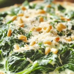 To make skillet creamed spinach, you need fresh, simple ingredients that create a creamy, flavorful dish. Here’s what you will need: - 1 lb fresh spinach, rinsed and roughly chopped - 2 tablespoons olive oil - 3 cloves garlic, minced - 1 small onion, finely chopped - 1 cup heavy cream - ½ cup cream cheese, softened - ½ cup grated Parmesan cheese - ¼ teaspoon nutmeg - Salt and pepper to taste - ¼ cup toasted pine nuts (for garnish) Each ingredient plays a key role in making this dish delicious. The fresh spinach brings a green, vibrant flavor. Olive oil adds richness and helps cook the garlic and onion. Garlic and onion provide a savory base that enhances the overall taste. Heavy cream and cream cheese create a smooth, creamy texture. Parmesan cheese adds a salty, umami kick. Nutmeg brings warmth and depth. Finally, toasted pine nuts give a delightful crunch when you serve it. For the full recipe, refer to the section above. First, heat the olive oil in a large skillet over medium heat. This will create a nice base for your dish. Next, add the minced garlic and finely chopped onion. Sauté them for about 3-4 minutes. You want the onion to turn translucent and fragrant. Now it’s time to cook the spinach. Gradually add the chopped spinach to the skillet. Stir often as the spinach wilts down. This step takes about 5 minutes. You’ll notice the volume decreases as it cooks. Once the spinach is wilted, reduce the heat to low. Stir in the heavy cream and cream cheese. Allow the cream cheese to melt fully. This creates a smooth, creamy texture that enriches the spinach. Next, mix in the grated Parmesan cheese and nutmeg. Stir until everything is well combined and creamy. Taste your dish and season with salt and pepper as needed. Adjust it to your liking. Let the mixture simmer gently for an additional 3-4 minutes. This allows all the flavors to meld together. Once done, remove from the heat. Top it off with toasted pine nuts for a crunchy finish before serving. For the full recipe, refer to the list above. Enjoy your creamy and flavorful delight! - Optimal heat settings: Start with medium heat. This helps the garlic and onion cook evenly. Too high a heat can burn the garlic. - Timing tips for aromatics: Sauté the garlic and onion for 3-4 minutes. Wait until the onion turns translucent. This brings out their best flavors. - Tricks to prevent curdling: Always lower the heat before adding cream. This helps keep it smooth. Stir slowly to ensure even mixing. - Choosing the right cream: Use heavy cream for the best results. It adds richness and helps the sauce stay creamy. - Adding herbs or spices: Nutmeg adds warmth and depth. You can also try adding thyme or basil for fresh flavor. - Adjusting for dietary preferences: For a lighter option, use half-and-half instead of heavy cream. This keeps it tasty while cutting calories. {{image_2}} You can switch up the greens in this dish. Instead of spinach, try kale or Swiss chard. These greens offer a similar texture and flavor. You can even use a mix of greens for a fun twist. For a dairy-free version, replace cream and cheese with nut-based alternatives. Coconut cream works great and adds a unique flavor. Adding bacon or ham can give your creamed spinach a savory kick. Cook the meat first, then mix it in. You could also use different cheeses for added depth. Try gouda or feta instead of Parmesan. Each cheese brings its own flavor, making the dish exciting. Skillet creamed spinach pairs well with many proteins. Serve it alongside grilled chicken or steak for a complete meal. You can also enjoy it as a side dish with roasted fish. For a more casual meal, serve it with crusty bread for dipping. This creamy delight fits any occasion! Don’t forget to check out the Full Recipe for more details! To keep your skillet creamed spinach fresh, store it in an airtight container. Place it in the fridge right after it cools down. It should stay good for about three to five days. If you want to keep it longer, consider freezing it. Use a freezer-safe bag or container. It can last up to three months in the freezer. When you reheat creamed spinach, the goal is to keep it creamy. For stovetop reheating, use a medium-low heat. Stir often to prevent sticking. Add a splash of cream if it seems thick. If you use a microwave, heat it in short bursts of 30 seconds. Stir in between to ensure even heating. The shelf life of creamed spinach varies by storage method. In the fridge, expect it to last about three to five days. In the freezer, it can last up to three months. Always check for signs of spoilage. If it smells off or has an unusual texture, it’s best to toss it. Creamed spinach is a rich side dish made with cooked spinach, cream, and cheese. People often serve it with steak or chicken. It has a creamy texture and a savory flavor. This dish is classic in American cuisine, especially during holidays and family dinners. Many enjoy its smoothness paired with meats or as part of a larger spread. Yes, you can use frozen spinach! Frozen spinach is convenient and saves time. It is often pre-washed and chopped. However, it has some downsides. Frozen spinach can be a bit watery when thawed. This extra moisture may change the dish's texture. You must squeeze out the water after thawing. Fresh spinach has a brighter taste and better texture, but frozen can work well in a pinch. To make creamed spinach gluten-free, you need to check your ingredients. Most of the main ingredients are gluten-free, which is great! Just ensure any added seasonings or cheeses are gluten-free. You can use cornstarch or rice flour to thicken the dish, if needed. This way, you can enjoy the creamy goodness without worry! For the full recipe, check out the [Full Recipe]. This blog post covered how to make a tasty creamed spinach dish. We started with the key ingredients and detailed steps for cooking. I shared tips to ensure creaminess and flavor, along with creative variations for more fun. Proper storage and reheating techniques help maintain quality. Remember, cooking should be enjoyable. Experiment with flavors and find what you love. A dish simple in nature can easily wow your guests! Enjoy making your own creamed spinach and feel free to customize it to your tastes.