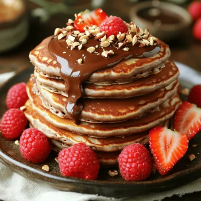 Chocolate Hazelnut Spread Pancakes Sweet Breakfast Treat