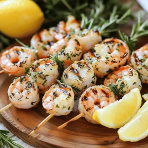 - 1 pound large shrimp, peeled and deveined - 4 cloves garlic, minced - 1/4 cup fresh parsley, chopped - 1 tablespoon fresh rosemary, finely chopped - 1 tablespoon fresh thyme leaves - 1/4 cup olive oil - 2 tablespoons lemon juice - 1 teaspoon paprika - Salt and pepper to taste - Lemon wedges for serving - 1 pound = about 454 grams - 1/4 cup = about 60 milliliters - 1 tablespoon = about 15 milliliters - 1 teaspoon = about 5 milliliters To pick great shrimp, look for these signs: - Firm Texture: Fresh shrimp feel firm, not mushy. - Clear Color: Choose shrimp with a clear and shiny color. - Mild Smell: Fresh shrimp should smell like the sea, not fishy. - Shell Condition: The shells must be intact and not slimy. When you grill shrimp, use the best quality. Fresh shrimp give your dish great taste. If you can, buy from local markets. You’ll support local business and get fresh products. Enjoy your cooking! Check the Full Recipe for more details. To start, gather your ingredients. You will need garlic, herbs, olive oil, and seasoning. In a large mixing bowl, combine: - 4 cloves garlic, minced - 1/4 cup fresh parsley, chopped - 1 tablespoon fresh rosemary, finely chopped - 1 tablespoon fresh thyme leaves - 1/4 cup olive oil - 2 tablespoons lemon juice - 1 teaspoon paprika - Salt and pepper to taste Mix these well. This mixture will become the flavorful marinade for your shrimp. Now, it’s time to add the shrimp. You need 1 pound of large shrimp, peeled and deveined. Toss the shrimp into the marinade. Make sure each shrimp is well coated. Cover the bowl with plastic wrap. Let the shrimp marinate in the refrigerator for at least 30 minutes. If you have time, an hour is even better. This makes the shrimp really tasty. Before grilling, preheat your grill to medium-high heat. If you use wooden skewers, soak them in water for about 30 minutes. This helps to prevent burning. Next, thread the marinated shrimp onto the skewers. Leave some space between each shrimp for even cooking. Now, place the skewers on the grill. Cook for 2-3 minutes on each side. You want the shrimp to turn pink and opaque, which means they are done. Be careful not to overcook them. Once cooked, remove the skewers from the grill. Place them on a serving platter. Serve warm and enjoy! For an extra burst of flavor, add lemon wedges on the side. You can find the full recipe in the earlier section. To keep shrimp tender, watch the cooking time closely. Shrimp cook fast, usually 2-3 minutes on each side. Overcooking makes them rubbery and dry. You want them to turn pink and opaque. If you see them curl tightly, they are likely overcooked. Use a timer to help. Aim for a nice, juicy bite every time. Want to switch things up? You can add a kick to the marinade. Try adding red pepper flakes for some heat. You can also mix in some citrus zest for a fresh twist. A splash of soy sauce can deepen the flavor too. Fresh herbs like dill or cilantro can be fun additions. Play with what you like! For a beautiful presentation, arrange the skewers on a large platter. Sprinkle with fresh herbs for color. Pair the shrimp with grilled veggies or a light salad. Serve with lemon wedges to enhance the taste. You can also add a dipping sauce like garlic aioli for extra flavor. Enjoy these shrimp at your next BBQ or family dinner! {{image_2}} You can mix up the herbs for your shrimp skewers. While parsley, rosemary, and thyme are great, consider using basil or cilantro. Mint can add a fresh twist. You can even try dill for a unique flavor. Each herb brings its own taste, making the dish special. If you want some heat, add chili flakes or cayenne pepper. Start with a small amount. You can always add more if you like it spicier. Adjust the spice level to match your taste buds. This way, you can create a dish that suits you just right. Grilling is fun, but you can also bake or sauté the shrimp. If baking, preheat your oven to 400°F. Place the shrimp on a baking sheet and cook for about 8-10 minutes. For sautéing, heat oil in a pan over medium heat. Cook the shrimp for 2-3 minutes on each side. Both methods work well and give you tasty options. You can find the full recipe to guide you through these methods. Store leftover grilled shrimp in an airtight container. This keeps the shrimp fresh and prevents odors. If possible, eat them within two days for the best taste. Place the container in the fridge. You can also wrap the shrimp tightly in plastic wrap. This method works well for short-term storage. Freezing grilled shrimp is easy and smart. First, let the shrimp cool completely. This helps prevent ice crystals. Next, place the shrimp in a single layer on a baking sheet. Freeze them for about one hour. Once frozen, transfer the shrimp to a freezer bag. Remove as much air as you can before sealing. Label the bag with the date. Frozen shrimp can last up to three months. To reheat shrimp, use a gentle method. The stovetop is best for keeping the flavor. Heat a skillet over low heat. Add a splash of olive oil or a little water to prevent sticking. Place the shrimp in the pan. Heat for about three minutes, turning often. You can also use the microwave. Place shrimp on a plate, cover with a damp paper towel, and microwave in short bursts. This keeps them moist and tasty. Enjoy your garlic herb grilled shrimp! For the full recipe, check the main article. I recommend marinating shrimp for at least 30 minutes. This allows the flavors to soak in. If you have more time, an hour is even better. You want the garlic and herbs to really shine. Yes, you can use frozen shrimp. First, thaw them overnight in the fridge. If you need them faster, place the shrimp in a bowl of cold water for about 15-20 minutes. Drain them well before marinating. Serve garlic herb grilled shrimp with rice or a fresh salad. Grilled vegetables also make a great side. You can pair it with garlic bread for a tasty touch. Yes, this recipe is gluten-free. All the ingredients are safe for gluten-free diets. Just check for cross-contamination if you use packaged items. Enjoy your meal with peace of mind! In this post, we covered how to make delicious garlic herb grilled shrimp. We explored the key ingredients, step-by-step instructions, and tips for perfect grilling. You learned how to choose fresh shrimp, avoid overcooking, and enhance flavors. Remember, you can adjust herbs and spices to suit your taste. Whether you follow the recipe or make your own twists, enjoy grilling shrimp this season! With these simple tips, you will create a tasty dish that everyone will love. Happy grilling!