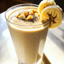 - 2 ripe bananas - 1/4 cup natural peanut butter - 1 cup unsweetened almond milk - 1 tablespoon honey or maple syrup (optional) - 1 tablespoon chia seeds - 1/2 teaspoon ground cinnamon - A handful of ice cubes To make a great Peanut Butter Banana Smoothie, you need simple yet tasty ingredients. Start with ripe bananas. They add natural sweetness and creaminess. Choose natural peanut butter for rich flavor and healthy fats. Unsweetened almond milk keeps it light but creamy. If you like a little sweetness, add honey or maple syrup. Chia seeds boost nutrients and add texture. Ground cinnamon gives warmth and spice to the mix. Finally, ice cubes chill and thicken your smoothie. - Calories per serving: About 300 - Protein: 10g - Carbohydrates: 35g - Fats: 12g Now, let’s talk numbers. Each serving has around 300 calories, making it a filling snack. You get about 10 grams of protein, which helps you feel full. The smoothie has 35 grams of carbs, mostly from bananas. These carbs give you quick energy. The healthy fats from peanut butter support heart health. Ripe bananas are high in potassium, which is good for your heart too. Chia seeds add fiber, keeping your digestive system happy. This smoothie is not just tasty; it’s also good for you. For the full recipe, check out Peanut Butter Banana Bliss Smoothie. To start, you need to prepare the bananas. - How to prepare the bananas: Peel two ripe bananas. Break them into chunks. Place the chunks into your blender. This step helps the bananas blend smoothly. - Blending procedure: Next, add the natural peanut butter and almond milk. If you want it sweeter, add honey or maple syrup. Include chia seeds and ground cinnamon. Top it off with ice cubes. Blend on high speed for 1-2 minutes. Check for smoothness. - Adjusting consistency and sweetness: If your smoothie is thick, add more almond milk. Taste it. If you want more sweetness, add honey or maple syrup. Blend again until smooth. - Best practices for serving: Pour your smoothie into glasses. Serve it right away for the best taste. - Presentation tips: To make it look great, sprinkle extra chia seeds on top. You can also add a pinch of cinnamon. For a fun touch, add banana slices to the rim of each glass. This makes it look yummy and inviting. For the full recipe, you can check the Peanut Butter Banana Bliss Smoothie section. Enjoy making this delicious drink! To get the perfect texture for your smoothie, start with ripe bananas. They blend smoothly and add natural sweetness. If your smoothie is too thick, simply add a splash of almond milk. Blend again until smooth. For a fun twist, try adding a scoop of cocoa powder or a splash of vanilla extract. This will enhance the flavor and make your smoothie even more enjoyable. You can also experiment with spices like nutmeg or ginger for an extra kick. A good blender is key for making smoothies. I recommend a high-speed blender. Brands like Vitamix or Ninja work great. They blend everything smoothly and quickly. You might also want a measuring cup for your liquids and a spoon for scooping peanut butter. A good cutting board and knife will help you slice the bananas with ease. With these tools, you will make smoothie prep quick and fun! {{image_2}} You can change the taste of your smoothie easily. Here are some fun ideas: - Chocolate peanut butter banana smoothie: Add 2 tablespoons of cocoa powder. This mix gives a rich, chocolatey flavor. - Adding greens: Toss in a handful of spinach or kale. This boosts vitamins without changing the taste much. - Protein-packed variations: Mix in a scoop of protein powder. This helps keep you full longer and adds extra nutrition. Many people have different diets. Here are some swaps you can make: - Dairy-free alternatives: Use coconut milk or oat milk instead of almond milk. These options still taste great and are creamy. - Low-carb or keto adjustments: Skip the banana and use avocado for creaminess. You can also add unsweetened almond milk and a low-carb sweetener. This keeps the flavor while lowering carbs. These variations and substitutions let you enjoy this smoothie in many ways. You can find a blend that fits your taste and diet. For the full recipe, check out Peanut Butter Banana Bliss Smoothie. To keep your smoothie fresh, use an airtight container. Glass jars work great. They keep the taste and texture nice. Store your smoothie in the fridge right after making it. It will stay good for up to 24 hours. After this time, the smoothie may separate and lose its creaminess. If you want to save your smoothie for later, freezing is a great choice. Pour the smoothie into ice cube trays or freezer-safe bags. This way, you can grab just what you need. When you are ready to enjoy it, take out the cubes or bag and thaw them. The best way to thaw is in the fridge overnight. You can also use a blender to mix it back up if it separates. With these simple storage tips, you can enjoy your Peanut Butter Banana Bliss Smoothie anytime! For the full recipe, check back to the main section. Can I use other types of nut butter? Yes, you can. Almond butter, cashew butter, or sunflower seed butter work well. Each nut butter adds its unique taste and texture. Feel free to experiment! What can I substitute for almond milk? You have many options! Use regular milk, soy milk, or oat milk. Each choice changes the flavor slightly, so pick what you love. Is it possible to make this smoothie vegan? Absolutely! Just use plant-based milk and maple syrup instead of honey. This way, your smoothie stays dairy-free and vegan-friendly. What are the best ways to customize my smoothie? You can add extras like berries, spinach, or even cocoa powder. Adjust the recipe to fit your taste and dietary needs. Get creative and have fun! We've covered how to make a tasty banana smoothie with simple ingredients like ripe bananas and peanut butter. I shared prep steps, serving tips, and fun variations. You can even store leftovers or freeze them for later. Remember, this smoothie is not just delicious; it's packed with nutrients. Explore different flavors and find what you like best. Enjoy creating your smooth, healthy treat!