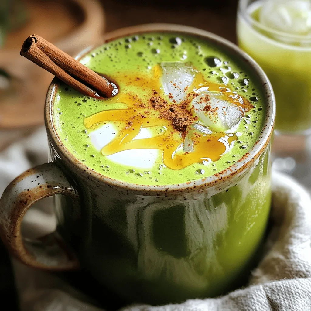To make a Honey Almond Matcha Latte, gather these simple ingredients: - 1 teaspoon matcha green tea powder - 1 cup almond milk (unsweetened or sweetened) - 1 tablespoon honey (or maple syrup for vegan option) - 1/2 teaspoon vanilla extract - 1/4 teaspoon cinnamon (optional) - Ice cubes (for iced version) Matcha green tea powder is the star of this drink. It gives a rich green color and a unique flavor. Almond milk makes the latte creamy. You can choose unsweetened if you want less sugar. Honey adds sweetness, but use maple syrup if you prefer a vegan option. Vanilla extract brings warmth and depth. Cinnamon is great for a hint of spice. If you want an iced version, just add ice cubes after mixing. This drink is not only tasty but also healthy. Each ingredient works together to create a delightful experience. For the complete recipe, check the [Full Recipe]. Sifting the Matcha Powder Start by sifting 1 teaspoon of matcha green tea powder into a small bowl. This step helps remove lumps. It makes the matcha smoother for your latte. Preparing the Matcha Mixture Next, add a few tablespoons of hot water to the sifted matcha. Use a whisk or a matcha whisk (chasen) to mix. Whisk it well until you get a frothy mix. This is key for a good latte. Heating the Almond Milk For the warm version, pour 1 cup of almond milk into a small saucepan. Heat it over medium heat until it's warm. Make sure it does not boil. If you want an iced latte, skip this step. Combining Ingredients for Warm Latte Once the almond milk is warm, take it off the heat. Stir in 1 tablespoon of honey (or maple syrup), 1/2 teaspoon of vanilla extract, and 1/4 teaspoon of cinnamon (if you like). Mix until it's well blended. Creating an Iced Version If you prefer it cold, fill a glass with ice cubes. Pour the dissolved matcha over the ice. Then, add the sweetened almond milk mixture. Stir gently to combine. Garnishing Tips You can make your latte look pretty. For a garnish, sprinkle a little matcha powder on top or add a cinnamon stick. This adds a nice touch and extra flavor. Now you have a delicious Honey Almond Matcha Latte! For the complete details, check the Full Recipe. Choosing the Right Matcha Powder Select high-quality matcha for a bright color and rich taste. Look for matcha labeled "ceremonial grade" for the best flavor. A good matcha adds a smooth finish to your latte. Avoid lower grades, as they can taste bitter or grassy. Tips for Frothing Almond Milk Almond milk can be tricky to froth. To get good foam, use unsweetened almond milk. Heat it gently and whisk or use a frother. If you want more foam, try adding a pinch of sugar. This helps create a thicker texture. Adjusting Sweetness for Personal Preference Honey adds a nice touch, but you can change it to fit your taste. Use more or less honey based on your liking. If you want a vegan option, maple syrup works well. You can also skip sweeteners for a less sugary drink. {{image_2}} Vegan Substitutions If you want a vegan Honey Almond Matcha Latte, use maple syrup instead of honey. This swap keeps the drink sweet and tasty. You can also choose plant-based milk, like oat or soy milk. Both options create a creamy texture. Flavor Variations You can make your latte even more fun. Try adding chocolate syrup for a mocha twist. You can also experiment with different sweeteners, like agave or coconut sugar. Each option will change the taste and give you new flavors to enjoy. Different Milk Options Almond milk is great, but other types work too. Soy milk offers a thicker feel. Oat milk has a naturally sweet taste, while coconut milk adds a tropical twist. Each milk alters the taste, so pick the one you love best. For the complete recipe, check out the Full Recipe. Storing Matcha Powder To keep matcha fresh, store it in an airtight container. Light and air can spoil its flavor. Always place it in a cool, dark place. Avoid the fridge as moisture can harm the powder. Use within a month for the best taste. Keeping Almond Milk Fresh Store almond milk in the fridge. Always check the expiration date on the carton. If you open a container, use it within seven days. Shake it well before using to mix any settled parts. Pre-Making the Latte for Later Consumption You can make the Honey Almond Matcha Latte in advance. Prepare the matcha and sweetened almond milk separately. Store them in the fridge in sealed containers. When ready to drink, mix them again. For the best flavor, consume within two days. Enjoy your tasty latte anytime! Matcha offers many health benefits. It is high in antioxidants. These help fight free radicals. Matcha can boost your energy and focus. It also supports weight loss and metabolism. Plus, it can calm your mind without making you sleepy. Yes, you can skip the sweetener. The matcha and almond milk still taste great. If you want, add a pinch of salt. This will enhance the flavor without extra sweetness. You can find high-quality matcha in health stores or online. Look for brands that focus on organic products. Check for bright green color and fine texture. This shows it is fresh and pure. To find cafes near you, search online. Use terms like "Honey Almond Matcha Latte near me." Many local coffee shops offer this drink. You can also check out specialty tea shops for unique options. Yes, a blender works well too. It can mix the matcha and water well. Just be careful not to over-blend. You want the frothy texture, similar to whisking by hand. You now know how to make a Honey Almond Matcha Latte. We covered the best ingredients to use, step-by-step directions, and helpful tips to perfect your drink. I also shared storage advice and answered common questions about matcha. Feel free to get creative with flavors and variations. This drink can be your daily treat or an energizing boost. Remember, a good matcha latte is all about personal taste. Enjoy crafting your own version and share it with friends!