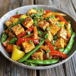 - 14 oz firm tofu, pressed and cubed - 2 tablespoons cornstarch - 2 tablespoons vegetable oil - 1 bell pepper (any color), sliced - 1 cup snap peas, trimmed - 1 carrot, julienned - 3 green onions, chopped - 2 cloves garlic, minced - 1 tablespoon ginger, minced - 1/4 cup sweet chili sauce - 1 tablespoon soy sauce - 1 tablespoon sesame oil - Sesame seeds for garnish - Fresh cilantro for garnish (optional) This Sweet Chili Tofu Stir Fry is a fun dish to make. You get a great mix of colors and flavors in every bite. The firm tofu makes it filling, while the veggies add crunch and color. Pressing the tofu helps it soak up the sweet chili sauce. You can find the full recipe if you want to see how it all comes together. The sweetness from the chili sauce pairs nicely with the fresh veggies. Don't forget the garlic and ginger; they add depth to the dish. Using sesame oil at the end gives it a rich taste. You can customize this dish with your favorite veggies, but these ingredients work perfectly together. - Press the tofu for at least 30 minutes. This helps remove excess water. - Cut the tofu into 1-inch cubes. Uniform sizes help it cook evenly. - Coat the tofu with cornstarch. This gives it a nice crispy texture when cooked. - Heat vegetable oil in a skillet or wok over medium-high heat. The oil should shimmer when hot. - Pan-fry the tofu until golden brown. This takes about 4-5 minutes. Turn it occasionally for even cooking. - Stir-fry the vegetables until tender-crisp. This should take about 3-4 minutes. You want them colorful and slightly crunchy. - Add garlic and ginger to the skillet. Stir for about a minute until fragrant. This step adds a warm flavor. - Return the tofu to the skillet with sweet chili sauce and soy sauce. Toss everything together to coat. - Drizzle with sesame oil for extra flavor. Mix everything well to combine the tastes. Now you have a tasty Sweet Chili Tofu Stir Fry! For detailed steps, check the Full Recipe. Enjoy the vibrant flavors and textures in this dish! - Use firm tofu for the best texture in this stir fry. - To get a crispy exterior, press the tofu for at least 30 minutes. After pressing, cut it into 1-inch cubes and coat them in cornstarch. This coating helps create a crunchy bite. - Cook the tofu at medium-high heat. This temperature allows it to brown evenly without burning. - For added flavor, consider using bell peppers in different colors. You can also add mushrooms or broccoli for variety. - Adjust the seasoning to fit your taste. If you like more spice, add red pepper flakes or sriracha. If you prefer sweetness, increase the amount of sweet chili sauce. - Balance the sweetness and spice by adding a splash of lime juice. This adds freshness and cuts through the sweetness nicely. Follow these tips to make your Sweet Chili Tofu Stir Fry even more delicious. Check out the Full Recipe for detailed steps and measurements! {{image_2}} You can switch tofu with tempeh for a nutty flavor. Tempeh has a firmer texture and absorbs sauces well. If you want a meat option, use chicken or shrimp. Cut the chicken into small pieces. Cook it until it's golden and cooked through. Shrimp cooks quickly, usually in just a few minutes. You might also try plant-based chicken alternatives. These mimic the texture and taste of meat. They work great in stir fries and are often easier to find. Feel free to mix in other veggies. Broccoli, zucchini, and bell peppers add great color and taste. Try seasonal variations to keep it fresh. In summer, add corn or cherry tomatoes. In the fall, use squash or Brussels sprouts. Adding more greens boosts nutrition and flavor. Spinach, bok choy, or kale can mix in easily. Toss them in at the end to keep them vibrant and crunchy. For the full recipe, check out the Sweet Chili Tofu Stir Fry . To keep your Sweet Chili Tofu Stir Fry fresh, store it in the fridge. Use an airtight container. This helps keep moisture in and air out. Make sure it cools before sealing. Leftovers will taste best within three days. Yes, you can freeze Sweet Chili Tofu Stir Fry. Place it in a freezer-safe container. Be sure to leave some space for expansion. It will last for about three months in the freezer. When you’re ready to eat, thaw it in the fridge overnight. Reheat in a skillet over low heat. Add a splash of water to help it steam. Stir until heated through. You’ll enjoy a tasty meal even after freezing! What is the best way to press tofu? To press tofu, wrap it in a clean kitchen towel. Place a heavy object on top, like a cast iron skillet. Leave it for at least 30 minutes. This helps remove excess moisture and makes it firmer. Can I make Sweet Chili Tofu Stir Fry ahead of time? You can prepare the tofu and veggies in advance. Store them in the fridge for up to two days. Wait to cook until you're ready to eat. This keeps everything fresh and tasty. How can I make it spicy? Add sliced chili peppers or a dash of red pepper flakes. You can also use a spicier sweet chili sauce. Adjust the heat to your liking for a kick. Is this recipe gluten-free? Yes, this recipe is gluten-free if you use tamari instead of soy sauce. Always check labels to ensure no gluten ingredients are present. Suggestions for a low-carb version Swap out the carrots for zucchini noodles. You can also use more low-carb veggies like bell peppers and broccoli. These changes keep the dish light and fresh. Vegan-friendly ingredients to consider All the ingredients in this recipe are vegan. Use firm tofu, fresh veggies, and plant-based sauces. This dish is perfect for vegan diets. Can I bake the tofu instead of frying? Yes, you can bake the tofu for a healthier option. Toss the cubes in cornstarch and oil, then bake at 400°F (200°C) for 25 minutes. Flip halfway through for even crispiness. How to achieve a one-pan version of this recipe Start by cooking the tofu first, then add veggies to the same pan. This keeps flavors rich and saves on clean-up. Ensure to stir often for even cooking. Tips for perfecting the stir-frying technique Use high heat and a good wok or skillet. Cut veggies into similar sizes for even cooking. Keep stirring to avoid burning and to mix flavors well. In summary, we've explored the tasty world of Sweet Chili Tofu Stir Fry. You learned about essential ingredients, step-by-step cooking tips, and ways to elevate your dish. Consider swapping proteins or veggies for fun variations. Remember to store leftovers correctly and enjoy them later. This dish is simple, healthy, and perfect for any meal. You can make it your own while following the guidance here. Try it out and make your cooking experience enjoyable and rewarding!