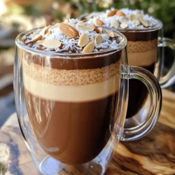 To make the Almond Joy Mocha Blend, you will need a few key ingredients that blend together for a rich, creamy drink. Here’s your detailed ingredients list: - 1 cup brewed coffee (strong) - 1 cup almond milk (or any milk of choice) - 2 tablespoons cocoa powder - 2 tablespoons unsweetened shredded coconut - 2 tablespoons almond butter - 1-2 tablespoons maple syrup or honey - 1 teaspoon vanilla extract - A pinch of salt - Slivered almonds for topping Each ingredient plays a vital role. The brewed coffee gives you that caffeine kick. Almond milk keeps it creamy while adding a nutty taste. Cocoa powder adds chocolate flavor, and shredded coconut brings a texture you can enjoy. Almond butter adds richness, while maple syrup or honey sweetens the mix. The vanilla extract is like a magic touch, and salt balances all the flavors. Finally, slivered almonds add a nice crunch on top. For the full recipe, check out the instructions to make this delightful drink! - Brew a strong cup of coffee. Use your favorite method for the best flavor. - In a small saucepan, combine 1 cup of almond milk, 2 tablespoons of cocoa powder, and 2 tablespoons of shredded coconut. - Heat the mixture over medium heat. Whisk it together until fully mixed. Avoid boiling. - Once heated, remove the saucepan from heat. Stir in 2 tablespoons of almond butter, 1 teaspoon of vanilla extract, 1-2 tablespoons of maple syrup, and a pinch of salt. Mix until smooth and creamy. - In a blender, combine the brewed coffee and the chocolate mixture. Blend on high for about 20-30 seconds until well combined and frothy. - Taste your blend. Adjust sweetness if needed by adding more maple syrup or honey. - Pour the mocha blend into a mug. Top it with slivered almonds and extra shredded coconut if you like. Enjoy your delicious Almond Joy Mocha Blend! Find the full recipe for more details. - Adjust sweetness to taste with maple syrup or honey. Start with one tablespoon. Taste and add more if needed. - Use a blender for a frothier texture. Blend the mocha mix for about 20-30 seconds until it’s smooth and creamy. - Serve in clear mugs to display layers. It makes the drink look fancy and fun. - Sprinkle cocoa powder on top for an elegant touch. This simple step really enhances the look. {{image_2}} You can make your Almond Joy Mocha Blend even better. Here are some fun ideas: - Add a dash of cinnamon or nutmeg for warmth. This simple tweak adds spice and comfort to the drink. It’s perfect for colder days or when you need a cozy treat. - Substitute hazelnut milk for a different flavor profile. Hazelnut milk can enhance the nutty taste. This switch gives your mocha a lovely twist, adding depth to the overall flavor. If you have dietary needs, don’t worry! You can still enjoy this drink: - Use non-dairy milk alternatives for a vegan option. Almond milk works great, but you can also try oat or soy milk. This keeps the drink creamy and delicious without any dairy. - Substitute almond butter with peanut or sunflower seed butter. If you’re allergic to nuts or want a change, this works well. Peanut butter will give a rich flavor, while sunflower seed butter keeps it nut-free and tasty. Explore these variations to find what you love best! For the full recipe, check out the details above. To keep your Almond Joy Mocha Blend fresh, store any leftover mixture in an airtight container. Place it in the fridge right away. This helps lock in the flavors. Enjoy your drink within 2-3 days for the best taste. The blend can lose its yummy flavor if stored too long. When you want to enjoy it again, gently reheat the mocha blend. You can use the stove or the microwave. If using the stove, warm it over low heat, stirring often. For the microwave, heat it in short bursts. Stir in between to avoid hot spots. This method keeps the flavors nice and tasty. Almond Joy Mocha Blend is a delightful drink inspired by the classic candy bar. It combines rich coffee, creamy almond milk, and chocolatey cocoa powder. This drink also features shredded coconut and almond butter, giving it a sweet, nutty flavor. The result is a smooth, indulgent mocha that pleases your taste buds. You can enjoy this drink hot or cold, making it perfect for any season. Yes, you can use regular milk. If you choose whole milk, it will add creaminess. Skim milk will make it lighter but less rich. Your drink will still taste good, but the nutty flavor will change. Almond milk gives a unique taste that complements the other ingredients well. You can find Almond Joy Mocha Blend ingredients at most grocery stores. Look for almond milk, cocoa powder, and almond butter in the baking or dairy aisles. You can also buy these ingredients online at stores like Amazon or Walmart. Specialty stores may have unique brands of almond butter or coconut. You can easily change this recipe to fit your taste. Here are some ideas: - Use hazelnut milk for a different flavor. - Add a pinch of cinnamon for warmth. - Substitute almond butter with peanut butter for a twist. - Top with whipped cream for extra indulgence. - Adjust sweetness with more or less maple syrup. Feel free to make it your own! For the complete recipe, check out the Full Recipe section. The Almond Joy Mocha Blend is a tasty drink with rich flavors. You start by brewing strong coffee and mixing in almond milk, cocoa, and coconut. Then, you blend it all together for a creamy finish. Try adding your favorite spices or milk options. You can store leftovers for a few days. Enjoy this drink hot or iced. It's an easy, fun treat for anyone who loves chocolate and coffee. Explore and make it your own!