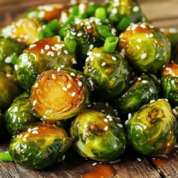 - 1 lb Brussels sprouts, trimmed and halved - 3 tablespoons olive oil - 2 tablespoons Sriracha sauce - 3 tablespoons honey - 1 tablespoon soy sauce - 2 cloves garlic, minced - Salt and pepper to taste - Sesame seeds for garnish - Chopped green onions for garnish Choosing the right Brussels sprouts When you pick Brussels sprouts, look for small, firm ones. They should feel heavy for their size and have a bright green color. Avoid any that are yellow or have brown spots. Fresh Brussels sprouts taste best and have a nice crunch. Substitutes for honey and Sriracha If you need a honey substitute, try maple syrup or agave nectar. For Sriracha, you can use chili paste or hot sauce. Adjust the amount to match your taste. These options keep the flavors strong and delicious. By using fresh ingredients and good substitutes, you can make the perfect Sriracha honey glazed Brussels sprouts. Check out the full recipe for all the details! First, trim the ends of the Brussels sprouts. This removes any tough bits. Then, cut each sprout in half. This helps them cook evenly and allows more flavor to soak in. Next, you’ll make the sauce. In a big bowl, mix together the olive oil, Sriracha sauce, honey, soy sauce, minced garlic, salt, and pepper. Stir well to combine. The sweet and spicy blend will coat the sprouts beautifully. Now, it’s time to roast! Preheat your oven to 425°F (220°C). This high heat will help to caramelize your Brussels sprouts. Line a baking sheet with parchment paper for easy cleanup. Spread the prepared Brussels sprouts on the baking sheet in a single layer. Make sure they have space to roast and get crispy. Roast them for 20 to 25 minutes. Stir them halfway through to ensure even cooking. They should be golden brown and crispy when done. After roasting, take them out of the oven and let them cool for a bit. For a special touch, drizzle with extra honey. This adds a nice shine and extra sweetness. To serve, sprinkle sesame seeds and chopped green onions on top. This adds a pop of color and flavor. These Sriracha honey glazed Brussels sprouts make for a fantastic side dish that everyone will love. For the full recipe, check out the details above! To get Brussels sprouts nice and crispy, you need high heat. The oven should be at 425°F (220°C). Even spacing on the baking sheet helps, too. If they are too close, they steam instead of roast. This can lead to soggy sprouts, which we want to avoid. Stir them halfway through cooking for even browning. Sriracha adds heat, while honey brings sweetness. You can adjust both. If you want less heat, use less Sriracha. If you crave more sweetness, add extra honey. A pinch of salt can enhance all these flavors. Taste as you go to find your perfect mix. To make your dish visually appealing, use a white plate. The green of the Brussels sprouts pops against it. Drizzle extra honey on top for a glossy finish. For garnishes, sprinkle sesame seeds and chopped green onions. They add color and a nice crunch. This not only tastes good but also looks amazing on the table. For the full recipe, you can check the details above. {{image_2}} You can easily change the flavor of Sriracha honey glazed Brussels sprouts. Try adding a new spice or sauce to the mix. For example, a dash of smoked paprika adds depth. A sprinkle of cayenne pepper turns up the heat. You could also swap Sriracha for a different hot sauce, like harissa or sambal oelek. Each will bring its own unique twist. When it comes to sweeteners, honey is a classic choice, but not the only one. Maple syrup offers a rich, earthy note. Agave nectar is a great vegan option if you want to keep things plant-based. Each sweetener will give your dish a new flavor profile. If you want to make this dish vegan, it’s simple. Just replace honey with agave syrup or maple syrup. They both add sweetness without animal products. For gluten-free needs, make sure your soy sauce is gluten-free. This way, you can enjoy the dish without worry. If you want a low-sodium option, you can use low-sodium soy sauce. This keeps the flavor while cutting back on salt. You can also reduce the added salt in your recipe. This way, you can control the sodium level to fit your diet. Mixing in other vegetables can add fun flavors. Try adding diced carrots or sweet potatoes for a sweet crunch. You could also toss in some red onion for a sharper taste. Each addition can give your dish a new twist. For a fruity twist, consider adding apples or pears. Chopped apples bring a sweet and tart taste. They pair well with the spicy glaze. You could also add pomegranate seeds for some bright color and a burst of flavor. These seasonal additions can make your Brussels sprouts even more exciting. For the full recipe, check out the detailed cooking instructions. To keep your Sriracha honey glazed Brussels sprouts fresh, place them in an airtight container. This helps lock in the flavor and moisture. You can store them in the refrigerator for up to three days. If you notice any wilting or change in smell, it’s best to toss them. To reheat your Brussels sprouts, use the oven or a skillet. Preheat your oven to 350°F (175°C) and spread the sprouts on a baking sheet. Heat them for about 10-15 minutes. This method keeps them crispy. If using a skillet, warm them over medium heat with a little oil. For serving, add fresh sesame seeds or green onions to enhance flavor and presentation. Yes, you can freeze cooked Brussels sprouts! To do this, let them cool completely. Place them in a single layer on a baking sheet. Freeze them for about an hour before transferring to a freezer-safe bag. They can last up to three months. When ready to use, thaw them in the fridge overnight before reheating. You can serve these Brussels sprouts with many main dishes. They go well with grilled chicken or fish. Try them alongside pork chops for a tasty meal. If you want something plant-based, pair them with quinoa or a hearty grain salad. For sides, consider creamy mashed potatoes or a fresh green salad. The sprouts' spicy-sweet flavor will add a nice contrast. You can also serve them with roasted carrots or sweet potatoes for a colorful plate. Yes, you can prepare some parts ahead of time. Trim and halve the Brussels sprouts a day before. Store them in the fridge in an airtight container. You can also mix the sauce in advance. Keep it in the fridge until you're ready to use it. When it's time to cook, just toss the sprouts with the sauce and roast them. This saves time and makes dinner prep easy. Sriracha has a medium heat level. It's spicy but not overwhelming. If you like less heat, use less Sriracha. You can also mix in more honey to balance the spice. For those who love heat, add extra Sriracha. Just remember, start slow and taste as you go to find the perfect spice level for your dish. In this blog post, I shared a clear guide to making Sriracha Honey Glazed Brussels sprouts. We covered ingredient selection, step-by-step roasting instructions, and helpful tips for perfect results. You learned how to adjust flavors, present your dish nicely, and store leftovers effectively. These sprouts make a tasty side for any meal. Enjoy experimenting with different spices or veggies. Remember, you can easily adapt this recipe to fit your tastes. With practice, you'll master this dish and impress your friends and family. Happy cooking!