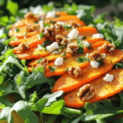 - 1 lb carrots, peeled and sliced into thin strips - 2 tablespoons honey - 1 tablespoon olive oil - Salt and pepper to taste - 4 cups mixed greens (arugula, spinach, or lettuce) The main ingredients create the base of your salad. The carrots bring natural sweetness, enhanced by honey. The olive oil adds richness, while the mixed greens provide a fresh crunch. Salt and pepper balance flavors. - 1/4 cup feta cheese, crumbled - 1/4 cup walnuts, toasted and chopped - 2 tablespoons apple cider vinegar - Fresh parsley, chopped for garnish These toppings elevate the dish. Feta cheese adds a creamy, tangy element. Walnuts introduce a nice crunch and nutty flavor. Apple cider vinegar brings zesty brightness, while parsley adds a pop of color and freshness. - Other vegetables (e.g., bell peppers, red onion) - Seeds (e.g., pumpkin or sunflower seeds) - Different cheese types (e.g., goat cheese or parmesan) Feel free to customize your salad. You can add more vegetables for extra flavor and texture. Seeds boost crunch and nutrition. Changing cheese types can create a whole new taste experience. For the full recipe, check out the complete instructions. - Preheat your oven to 400°F (200°C). - In a large bowl, combine sliced carrots, honey, olive oil, salt, and pepper. Toss until the carrots are well coated. - Spread the carrots on a baking sheet. - Roast for 20-25 minutes, stirring halfway through. This helps them cook evenly and get that nice caramel color. - In another bowl, toss mixed greens with apple cider vinegar and a pinch of salt. - Once the carrots cool slightly, add them to the greens. - Top with crumbled feta cheese and toasted walnuts. - Gently toss everything together to combine. Adjust seasoning if needed. - Garnish with chopped fresh parsley before you serve. For the full recipe, check out the detailed instructions. Enjoy this vibrant salad packed with flavor! How do you achieve caramelization without burning? Start by cutting the carrots into even strips. This helps them cook at the same rate. Toss them well with honey and olive oil. Spread them out on the baking sheet. Make sure they are not too crowded. This allows heat to circulate, giving you a nice caramelization. For even cooking, stir the carrots halfway through roasting. Keep an eye on them after 20 minutes. You want them tender and golden, not charred. If they start to brown too fast, lower the oven temperature slightly. How do you wash and dry greens properly? Rinse the greens under cold water. Gently shake off excess water. A salad spinner works great for this. It removes moisture without bruising the leaves. Dry greens help the dressing stick better. To store leftover salad, keep the greens and toppings separate. Place the greens in a sealed container. Use a paper towel to absorb moisture. This keeps them fresh longer. Keep the toppings in a separate container to maintain their crunch. What spices or herbs work well with this salad? Try adding fresh dill or thyme. They pair nicely with honey and carrots. A sprinkle of smoked paprika adds a warm twist. For homemade dressings, consider a simple mix of olive oil and lemon juice. This keeps things light and bright. You can also mix yogurt with herbs for a creamy dressing. For the full recipe, check out the details above! {{image_2}} You can change this salad to fit many styles. For a Mediterranean twist, add olives and fresh herbs like oregano. This mix brings a bright taste that pairs well with the sweet carrots. You can also try an Asian-inspired version. Use toasted sesame oil and top it with sliced scallions. The nutty flavor and crunch add a fun crunch to the salad. The great thing about this salad is its flexibility with the seasons. In the fall, you might add diced apples or tart cranberries. These fruits bring a sweet and tangy taste that works well with the honey-roasted carrots. In summer, consider adding fresh tomatoes. Their juicy texture adds a refreshing bite and brightens the dish. If you need vegan options, skip the feta cheese. Instead, use avocado for creaminess or a sprinkle of nutritional yeast for a cheesy taste. For those with nut allergies, you can swap walnuts for seeds like pumpkin or sunflower. These seeds add crunch without the worry of nuts. Feel free to explore these variations to make your honey roasted carrot salad truly yours! For the full recipe, refer to the Honey Roasted Carrot Salad section. To keep your honey roasted carrot salad fresh, store it in a sealed container. This helps prevent air from making the greens wilt. Place the salad in the fridge and use it within three days for the best taste. If you leave it longer, the greens may get soggy, and the flavors can fade. You can freeze honey roasted carrots, but it is best to freeze them separately. To do this, let the carrots cool completely, then place them in a single layer on a baking sheet. Freeze until solid, then transfer to a freezer bag. When you are ready to enjoy, thaw them in the fridge overnight. Reheat in the oven at 350°F (175°C) for about 10 minutes. Preparing ingredients in advance can save time. You can slice the carrots and store them in the fridge for up to two days. The mixed greens can also be washed and dried ahead of time. For best results, keep the salad components separate until you are ready to serve. This keeps everything fresh and crunchy. Yes, you can use pre-packaged carrots. They save time and cut down prep work. Just make sure they are fresh. If they are already cut, you can skip the slicing step. This makes your cooking easier. However, fresh carrots often taste better. To serve more people, simply double or triple the ingredients. Increase the amount of carrots, honey, and greens. Use a big baking sheet for roasting. Make sure you have enough space for the carrots to roast evenly. You can also mix the salad in a large bowl. This salad pairs well with grilled chicken or fish. You can also serve it with quinoa or couscous. Another great option is crusty bread. All these sides enhance the meal and add variety. Yes, this salad is gluten-free. It contains no gluten ingredients. You can enjoy it on many diets. If you need it vegan, just leave out the feta cheese. This salad is very flexible for different dietary needs. To make the salad vegan, skip the feta cheese. You can add extra nuts or seeds for protein. Try using avocado for creaminess. This keeps the salad tasty and satisfying while being plant-based. For the full recipe, check the details above. This blog post explained how to make a honey roasted carrot salad. You learned the key ingredients, roasting steps, and tips for great flavor. I shared ideas for variations and storage too. Try this easy salad recipe for a fresh taste. It fits many diets and can be changed to suit your likes. Enjoy your cooking and make it your own!