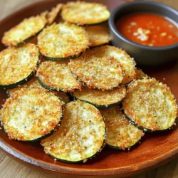 To make delicious Air Fryer Parmesan Zucchini Chips, you need a few simple items. Gather these ingredients: - 2 medium zucchinis, sliced into thin rounds - 1 cup grated Parmesan cheese - 1 cup breadcrumbs (preferably panko for extra crunch) - 1 teaspoon garlic powder - 1 teaspoon onion powder - 1 teaspoon paprika - Salt and pepper to taste - 2 large eggs, beaten - Cooking spray These ingredients come together to create a tasty snack. The zucchini is fresh and healthy. The Parmesan adds a rich flavor, while the breadcrumbs give you that satisfying crunch. This recipe is easy to follow and perfect for any meal or snack time. Be sure to try the full recipe for step-by-step guidance. First, preheat your air fryer to 400°F (200°C). This step ensures even cooking. While your air fryer heats, wash the zucchinis well under running water. Next, slice them into 1/4 inch thick rounds. Pat the slices dry with a paper towel. This helps them become crispy later. In one shallow bowl, mix together 1 cup of breadcrumbs, 1 cup of grated Parmesan, 1 teaspoon garlic powder, 1 teaspoon onion powder, 1 teaspoon paprika, salt, and pepper. This mix gives the chips great flavor. In another bowl, beat the two eggs until they are well blended. This will help the coating stick to the zucchini. Dip each zucchini slice into the beaten egg. Let any excess egg drip off. Then, coat it in the breadcrumb mix. Press the coating lightly to help it stick well. Once coated, place the slices on a plate. Repeat this step until all the slices are ready. Before you start cooking, spray the air fryer basket with cooking spray. This helps prevent sticking. Arrange the zucchini chips in a single layer in the basket. Make sure they are not overlapping. If you have many slices, cook them in batches for best results. Air fry the zucchini chips for about 10-12 minutes. Flip them halfway through cooking. This helps them crisp up evenly. Keep an eye on them toward the end. You want them golden brown and crunchy. Once cooked, carefully remove the zucchini chips from the air fryer. Let them cool on a wire rack for a few minutes. This step keeps them crispy. You can serve these warm with your favorite dipping sauces. Try marinara, ranch, or garlic aioli for delicious options. For the complete recipe, check out the [Full Recipe]. To get your zucchini chips extra crispy, start by patting the slices dry. This step removes moisture, which helps them crisp up in the air fryer. Next, use panko breadcrumbs. They provide a delightful crunch that regular breadcrumbs can't match. The larger flakes create more texture and make each chip a true delight. You can customize the flavor of your chips easily. Try adding spices like cayenne for heat or Italian seasoning for an herby touch. Don’t stop there; experiment with different cheese options too. Cheddar or mozzarella can add a unique twist to your chips. Each variation offers a new taste experience. Watch out for overcrowding the air fryer basket. If you pack the chips too tightly, they won’t cook evenly. Always arrange them in a single layer. Flipping your chips halfway through cooking is also key. This ensures both sides get that golden, crispy finish. Ignoring this simple step can lead to soggy chips. Enjoy your perfect Air Fryer Parmesan Zucchini Chips! For the full recipe, check out the [Full Recipe]. {{image_2}} You can switch up the cheese in this recipe. Try using cheddar or mozzarella instead of Parmesan. Each cheese gives a unique taste. For a vegan option, substitute Parmesan with nutritional yeast. This will add a cheesy flavor without dairy. Want to add more flavor? Use lemon zest! It brightens up the taste and makes the chips pop. You can also mix in fresh herbs like thyme or basil. These herbs will give your chips a fresh and tasty twist. These chips pair well with many sauces. Try marinara, ranch, or garlic aioli for dipping. You can also use them as a crunchy topping for salads or soups. They add great texture and flavor to your dishes. For the full recipe, check out the complete guide. To keep your zucchini chips fresh, use an airtight container. A glass or plastic container works well. Make sure the chips cool completely before sealing. This helps avoid moisture buildup. To keep them crispy, layer paper towels in the container. This absorbs extra moisture. To enjoy your leftovers, the air fryer is best. Preheat it to 350°F (175°C). Place the chips in the basket in a single layer. Heat for 3-5 minutes. This keeps them crunchy. If you prefer, you can also use an oven. Set it to 350°F (175°C) and bake for about 10 minutes. You can freeze both uncooked and cooked chips. For uncooked chips, follow the breading steps. Then, place them in a single layer on a baking sheet. Freeze until solid, then transfer to a zip-top bag. For cooked chips, let them cool first. Place them in a container or bag, removing as much air as possible. To reheat, use the air fryer or oven. Cook at 350°F (175°C) until warm and crispy. To make your zucchini chips crispy, start by removing moisture. After slicing the zucchini, pat them dry with a paper towel. This step is key. Next, use panko breadcrumbs for extra crunch. Layer the chips in the air fryer without overlapping. Flip them halfway through cooking for even crispiness. Yes, you can! Other vegetables work well too. Try using eggplant, sweet potatoes, or even carrots. Just slice them thinly like zucchini. Each will bring its own flavor and texture. Zucchini chips taste great with many sauces. Try these options: - Marinara - Ranch - Garlic aioli - Spicy mayo Mix and match to find your favorite flavor combo! Cooked zucchini chips last for about 3 days when stored in an airtight container. Look for signs of spoilage, like a soggy texture. If they feel soft, it's time to toss them. Absolutely! Use gluten-free breadcrumbs instead of regular ones. Almond flour or crushed nuts can also work well. These options give a nice crunch without the gluten. You can pair these chips with many dishes. Try serving them with a fresh salad or as a side to grilled chicken. They also make a great snack at parties! For a fun twist, use them as a topping on soups. For the full recipe, check out the Crispy Air Fryer Parmesan Zucchini Chips section. You now know how to make tasty Air Fryer Parmesan Zucchini Chips. We covered the ingredients, step-by-step instructions, and tips to boost crispiness. Explore variations like adding spices or different cheeses to make them your own. When storing leftovers, use the right containers to keep them fresh. Whether you serve them with sauce or add them to dishes, these chips delight in any form. Try this fun recipe today; your taste buds will thank you!