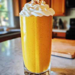 To make a tasty pumpkin pie smoothie, gather these main ingredients: - 1 cup canned pumpkin puree - 1 ripe banana - 1 cup almond milk (or any milk of choice) - 1/2 cup Greek yogurt - 1 tablespoon maple syrup These ingredients form the base of your smoothie. Canned pumpkin puree gives it that rich fall flavor. A ripe banana adds natural sweetness and creaminess. Almond milk or your milk of choice keeps it smooth. Greek yogurt brings protein and a slight tang. Maple syrup sweetens the mix just right. Now, let's add some flavor enhancers to elevate your smoothie: - 1 teaspoon pumpkin pie spice - 1/2 teaspoon vanilla extract - Ice cubes (optional, for a chilled smoothie) Pumpkin pie spice is key to that warm fall taste. It brings together cinnamon, nutmeg, and ginger. A dash of vanilla extract enhances the flavors even more. If you like your smoothie cold, toss in some ice cubes. Finally, consider these optional toppings for a fun finish: - Whipped cream - Additional pumpkin pie spice for garnish Whipped cream adds a touch of indulgence. A sprinkle of pumpkin pie spice on top makes it look pretty. Feel free to customize your smoothie with these extras for a special treat. For the complete recipe and instructions, check the Full Recipe. To start, you need to combine the main ingredients in your blender. Here’s what you’ll need: - 1 cup canned pumpkin puree - 1 ripe banana - 1 cup almond milk (or any milk of choice) - 1/2 cup Greek yogurt - 1 tablespoon maple syrup - 1 teaspoon pumpkin pie spice - 1/2 teaspoon vanilla extract Add all these ingredients into the blender. The ripe banana adds creaminess and sweetness. Then, mix in the pumpkin pie spice and vanilla extract. These flavor enhancers give your smoothie that warm, cozy taste we all love in fall. Now, let’s get blending! Start by blending on high until the mixture is smooth and creamy. If your blender struggles, scrape down the sides to ensure everything mixes well. To adjust the consistency, you can add ice cubes. If you like a colder smoothie, toss in a few cubes before blending again. This will help you reach your desired texture, whether you want it thick or more liquid. Once the smoothie is blended to perfection, it’s time to serve. Pour it into a glass, aiming for a smooth pour that looks appealing. For an extra touch, add some whipped cream on top. Then, sprinkle a dash of pumpkin pie spice for both flavor and visual flair. This step makes your smoothie look as good as it tastes! You can find the Full Recipe above for all the steps and ingredients needed to make this delicious treat. Enjoy every sip! To make your pumpkin pie smoothie taste its best, adjust the sweetness. I recommend using maple syrup. Start with one tablespoon. Blend and taste. If you want it sweeter, add more. This gives you control over the sweetness level. Using a ripe banana is key. A ripe banana adds natural creaminess. It also enhances the flavor. The riper the banana, the smoother your smoothie will be. For a smooth texture, use high blending speed. This helps combine all the ingredients well. If you notice lumps, stop and scrape down the sides. This ensures every part gets mixed evenly. You can also blend in short bursts. This gives you more control over the texture. If you want a colder drink, add ice cubes. Blend again until smooth. Serving your smoothie can be fun! Use clear glasses to show off the beautiful color. Pour carefully to avoid spills. Garnish with whipped cream for a treat. A sprinkle of pumpkin pie spice on top looks great. You can also add a cinnamon stick for style. These little touches make your smoothie look as good as it tastes. For the full recipe, check out the Pumpkin Pie Smoothie section above! {{image_2}} You can change the milk you use in your smoothie. Almond milk is great, but you can try other options. Coconut milk gives a nice, creamy taste. Skim milk keeps it light. You can also add a scoop of protein powder for more nutrition. Spinach is a good choice too. It adds vitamins without changing the taste much. To make your smoothie thicker, add more Greek yogurt. This will give it a nice, creamy feel. If you prefer a thinner smoothie, just add more milk. Adjust it to your liking; it is all about what you enjoy. Fall spices make this smoothie even better. Cinnamon and nutmeg bring warmth and flavor. You can also use fresh pumpkin if you have it. Fresh ingredients can enhance the taste. Canned pumpkin is easy, but fresh can be special. Enjoy the flavors of fall in every sip! For the full recipe, check the earlier section. You can store your pumpkin pie smoothie in the fridge for up to two days. To keep it fresh, use a tightly sealed container. Make sure to stir it well before enjoying again. This helps blend the flavors and restore the texture. If you want to save some for later, freezing is a great option. Pour the smoothie into ice cube trays or freezer bags. Make sure to leave some space for expansion. When you're ready to enjoy, take out the desired amount. Thaw it in the fridge overnight or blend it straight from the freezer. If it's too thick after thawing, add a splash of milk to get the right consistency. This recipe makes about two servings, perfect for sharing. If you have a gathering, you can easily double the recipe. For larger groups, adjust the ingredients by multiplying. This way, everyone can enjoy a delicious pumpkin pie smoothie! A pumpkin pie smoothie is a creamy drink that tastes like fall. It combines pumpkin puree, banana, and spices to create a rich flavor. You can enjoy it for breakfast or as a snack. The blend of pumpkin pie spice and vanilla gives it a warm aroma. This drink is both sweet and slightly spicy, just like your favorite pumpkin pie. This recipe makes two servings. Each serving is perfect for one person. You can double the recipe if you want to share with friends or family. Enjoying this smoothie together can make it even more fun! Yes, you can make this smoothie without banana. If you want a smooth texture, try using avocado instead. It adds creaminess without changing the flavor too much. You can also use extra Greek yogurt for thickness. Applesauce is another great option for sweetness and moisture. Yes, you can prepare this smoothie in advance. Blend the ingredients and store them in the fridge for up to 24 hours. If you want to keep it fresh longer, consider freezing portions. Just thaw them in the fridge overnight before you blend again. This way, you can enjoy a quick, tasty treat any time! This smoothie is packed with nutrients. It has vitamins from pumpkin and banana, which are good for your eyes and skin. Greek yogurt adds protein, helping you feel full. Almond milk is low in calories and dairy-free. Each serving has healthy fats, fiber, and antioxidants. Overall, it's a nutritious option that tastes great! This blog post covered how to make a delicious pumpkin pie smoothie. We explored the main ingredients, like canned pumpkin and ripe banana. I shared tips on blending, serving, and storing your smoothie. You can adjust flavors and textures for your taste, too. In the end, this smoothie is perfect for any time of year. Enjoy it fresh or prepared in advance. With its rich flavor and easy steps, you’ll love making this treat again and again. Consider it a fun way to get more nutrients into your diet!