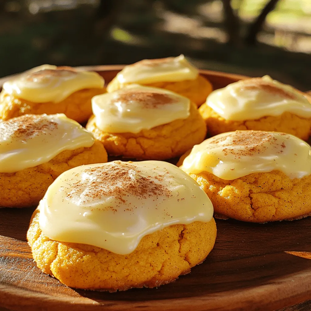 Soft Pumpkin Cookies with Cream Cheese Icing Delight