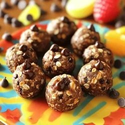 - 1 cup rolled oats - 1/2 cup natural peanut butter - 1/3 cup honey or maple syrup - 1/4 cup mini chocolate chips - 1/4 cup ground flaxseed - 1 tsp vanilla extract - A pinch of salt These ingredients come together to create energy bites that satisfy your sweet tooth and fuel your day. The rolled oats provide a great base, while the peanut butter adds creamy richness. The honey or maple syrup brings sweetness, and mini chocolate chips make everything more fun. Ground flaxseed adds nutrition and a slight nutty taste, and the vanilla extract elevates the flavor profile. - Additional add-ins (nuts, seeds, dried fruit) - Alternative sweeteners (agave, coconut sugar) - Different nut butters (almond, cashew) Feel free to get creative! You can add nuts for crunch or dried fruit for extra sweetness. If you want a different flavor, try using agave or coconut sugar instead of honey. You can even swap out peanut butter for almond or cashew butter. This way, you can tailor your energy bites to your taste and dietary needs. 1. Combine dry ingredients in a mixing bowl: Start by adding 1 cup of rolled oats, 1/4 cup of ground flaxseed, and a pinch of salt into a large mixing bowl. Stir them together until they're mixed well. This mix gives your bites a good base. 2. Mix peanut butter and sweeteners: In another bowl, add 1/2 cup of natural peanut butter, 1/3 cup of honey or maple syrup, and 1 teaspoon of vanilla extract. Stir these until smooth and well mixed. This mixture brings sweetness and creaminess to the bites. 3. Combine wet and dry ingredients: Pour the peanut butter mix into the dry ingredients. Stir until everything is coated evenly. This step is key for flavor. 1. Rolling the mixture into balls: Take a small amount of the mixture and roll it into a ball about 1 inch in diameter. Use your hands to shape it. This part can be fun! 2. Placement on parchment-lined baking sheet: Place each ball on a baking sheet lined with parchment paper. Make sure they are spaced apart so they don’t stick together. 1. Importance of refrigeration for firmness: Refrigeration is key for making the bites firm. Chilling helps them hold their shape and makes them easier to eat. 2. Recommended chilling duration: Put the baking sheet in the fridge for about 30 minutes. This will give you the perfect bite-sized treat that’s ready to enjoy. To get the texture just right, think about how chewy or firm you want your bites. If you like them chewy, stick with the original recipe. For a firmer bite, add a bit more ground flaxseed. This helps bind everything better. When it comes to rolling, the mixture can be sticky. To avoid this, wet your hands slightly before rolling. This simple trick makes it much easier to shape the bites without the mixture clinging to your fingers. To present your energy bites nicely, place them on a colorful plate. You can sprinkle a few extra chocolate chips around them for a fun touch. For an added splash of color, serve with fresh fruit like berries or banana slices. This not only looks great but also makes for a tasty pairing. Want to switch up the flavor? You can add cocoa powder for a richer chocolate taste. A dash of cinnamon adds warmth and depth, too. Also, try using dark chocolate chips or even white chocolate chips instead. Each option gives a unique twist to your energy bites. {{image_2}} You can change the flavors of your energy bites to keep things fun. Here are two tasty options: - Chocolate Coconut Energy Bites: Add 1/3 cup of unsweetened shredded coconut. This gives a tropical twist. The coconut pairs well with chocolate. - Peanut Butter Banana Energy Bites: Mash one ripe banana and mix it in. The banana adds natural sweetness. It also makes the bites soft and flavorful. You can easily adapt these bites to fit different diets: - Vegan-friendly substitutes: Use maple syrup instead of honey. Choose a plant-based peanut butter for a vegan treat. - Gluten-free options for oats: Make sure to use certified gluten-free rolled oats. This way, everyone can enjoy them. You can make energy bites that fit the season: - Holiday-themed energy bites: Add peppermint extract for a minty flavor or pumpkin spice for fall. These flavors make your bites festive and special. - Fruit-infused energy bites for summer snacking: Mix in dried fruits like cranberries or apricots. They add color and a burst of sweetness, perfect for hot days. Experiment with these variations to keep your energy bites exciting and delicious! To keep your No-Bake Chocolate Peanut Butter Energy Bites fresh, use airtight containers. Glass jars or plastic containers work well. Store them in the fridge or freezer. Refrigeration is best for short-term use, while freezing is great for long-term storage. In the fridge, energy bites last about one week. They stay fresh and tasty. If you freeze them, they can last up to three months. Just make sure to store them in airtight containers to avoid freezer burn. When you want to eat frozen energy bites, let them thaw in the fridge. This keeps their texture and flavor intact. Avoid thawing at room temperature, as it can make them too soft. Enjoy them cold or at room temp for the best taste! Yes, you can easily swap out ingredients. For peanut butter, try almond or sunflower seed butter. If you need a sweetener, agave syrup or coconut sugar works well. You can also use any nut butter you like. Just be aware that this will slightly change the flavor and texture. These energy bites last about one week in the fridge. Store them in an airtight container to keep them fresh. If you want to keep them longer, freeze them. They can last up to three months in the freezer. Absolutely! Use sunflower seed butter or soy nut butter instead of peanut butter. Make sure to check that your other ingredients are also nut-free. This way, you can enjoy the bites without worry. If the mixture feels too crumbly, add a little more peanut butter or honey. Mix well until it all sticks together. You can also add a splash of water or milk to help bind it. These energy bites combine simple, wholesome ingredients for tasty snacks. You learned how to make energy bites using oats, peanut butter, and honey, while exploring customization options. I shared tips for texture and storage to keep them fresh. These bites are versatile and fun. You can change flavors for different occasions. Get creative with your ingredients and share these treats with friends. Enjoy making and munching on your tasty energy bites!