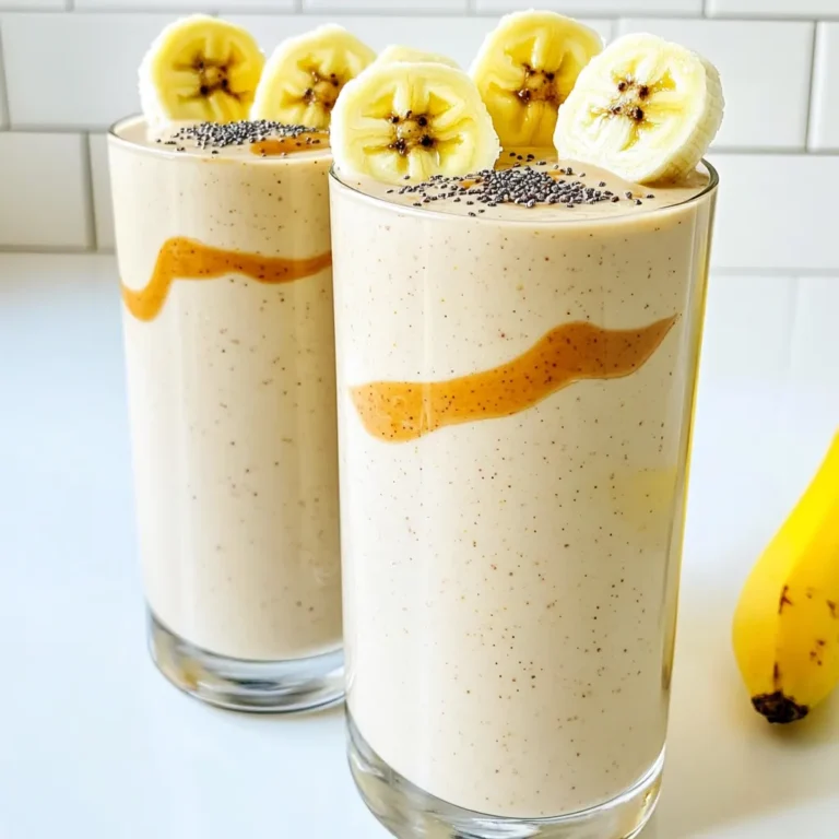 This smoothie is simple yet tasty. Here are the key ingredients: - 1 ripe banana - 2 tablespoons natural peanut butter - 1 cup unsweetened almond milk - 1 scoop vanilla protein powder - 1 tablespoon chia seeds - 1 teaspoon honey (optional) - 1/2 teaspoon cinnamon - Ice cubes (optional) Each ingredient plays an important role. The banana gives it a creamy base and sweetness. Peanut butter adds protein and richness. Almond milk keeps it light and dairy-free. The protein powder boosts your protein intake. Chia seeds add fiber and a bit of crunch. Honey can sweeten it up, while cinnamon adds warmth. You can adjust the amounts to fit your taste. For instance, use more banana for extra sweetness. If you prefer a thicker smoothie, add more peanut butter. You can swap almond milk for any milk you like. Coconut milk or oat milk work well too. If you want a vegan option, make sure your protein powder is plant-based. You can also skip the honey if you want to reduce sugar. Want to jazz up your smoothie? Here are some fun ideas: - Add a tablespoon of cocoa powder for a chocolate twist. - Toss in a handful of spinach for some greens without changing the taste. - Try a scoop of yogurt for extra creaminess. - A few berries can add color and flavor. These options let you customize your drink to suit your mood or diet. Start with a ripe banana. Peel it and break it into chunks. This makes blending easier. Next, grab your blender. Add the banana, peanut butter, almond milk, and protein powder. Don’t forget the chia seeds, honey, and cinnamon. If you want a colder drink, toss in some ice cubes. Blend everything on high. Keep an eye on the mix. You may need to stop and scrape down the sides. This ensures a smooth blend. Once it looks creamy, taste it. You can add more honey if you like it sweeter. Pour the smoothie into glasses and serve right away. To get the best texture, use ripe bananas. They add natural sweetness and creaminess. If your smoothie is too thick, add a little more almond milk. Blend again until it reaches your desired consistency. If it’s too thin, add a bit more banana or some chia seeds. They help thicken the mix. Adjusting these ingredients gives you control over the texture. Serve your smoothie in tall glasses for a great look. For a nice touch, sprinkle some chia seeds on top. You can also add a few banana slices for decoration. A colorful straw makes it fun to drink. Enjoy your smoothie right away for the best taste and freshness. You can make your smoothie unique. Try different milk types like oat or coconut. Swap peanut butter for almond or cashew butter for a new twist. Add spinach or kale for extra nutrients. Want it sweeter? Use more honey or add dates. You can even toss in protein-rich seeds like hemp or pumpkin for a boost. Keep your ingredients fresh. Store bananas at room temperature until they ripen. After that, pop them in the fridge to slow down browning. For peanut butter, seal it tightly and keep it in a cool, dark place. Almond milk should stay in the fridge and be used before the expiration date. Chia seeds can last for months if kept dry and cool. If your smoothie is too thick, add more almond milk slowly until it’s just right. For a gritty texture, stop blending and scrape the sides of the blender. Blend again until smooth. If your smoothie is too sweet, balance it with a pinch of salt or add more banana. Always taste before serving to make sure it fits your preference. {{image_2}} You can easily make this smoothie dairy-free and vegan. Just use unsweetened almond milk or coconut milk. Both options taste great and keep it creamy. For protein, choose a plant-based protein powder. These swaps keep the flavors intact while meeting dietary needs. Want more protein? Try adding Greek yogurt or silken tofu. Both options increase protein without changing the taste. You can also mix in a tablespoon of hemp seeds. They add protein and healthy fats. Another option is to include a scoop of collagen powder for extra benefits. Feel free to play with flavors! You can add a handful of spinach for a green twist. It blends well without altering the taste. Another option is to toss in some berries. Blueberries or strawberries add a fruity touch. If you love chocolate, try using chocolate protein powder. That gives a rich, sweet taste. If you have leftover smoothie, store it in a sealed container. Glass jars work best. Keep it in the fridge. Drink it within 24 hours for the best taste. If it separates, just shake it before drinking. You can freeze your smoothie for later. Pour it into ice cube trays or freezer bags. When you want one, blend the cubes with some almond milk. This gives you a quick, tasty treat. Just remember, smoothies lose some texture when frozen. Homemade smoothies last about one day in the fridge. If stored correctly, they can last up to three months in the freezer. Always check for smell or color changes before using. Fresh is best for flavor and nutrition. To make your smoothie less sweet, skip the honey. Use a ripe banana, as it adds natural sweetness. You can also try almond milk with no added sugar. Adjust the amount of banana to suit your taste. Yes, you can use frozen bananas! They make your smoothie cold and creamy. Simply add them to the blender without thawing. This is a great way to reduce waste and keep bananas fresh. Chia seeds are tiny but mighty! They are full of fiber, omega-3s, and protein. Adding them to your smoothie can help with digestion and keep you full. They also add a nice texture and nutty flavor. To make this smoothie a meal replacement, add more protein. Use two scoops of protein powder or add Greek yogurt. You can also increase healthy fats by adding more peanut butter or chia seeds. This will help keep you satisfied longer. This blog outlined how to make a tasty Protein Peanut Butter Banana Smoothie. You learned about key ingredients, their amounts, and fun options to boost flavor. I shared simple steps for perfect blending and serving. We also discussed how to customize your drink and store extras. Remember, this smoothie is versatile. You can make it your own! Enjoy the health benefits, and have fun trying different flavors. Keep experimenting and make it a staple in your kitchen!