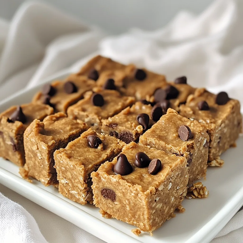 To make these cookie dough protein bars, you need a few key items: - 1 cup oat flour - 1/2 cup vanilla protein powder - 1/2 cup almond butter - 1/4 cup maple syrup These ingredients form the base of your bars. Oat flour gives a nice texture. Vanilla protein powder adds flavor and boosts protein. Almond butter adds creaminess and healthy fats. Maple syrup sweetens the mix and helps bind everything together. You can add some fun extras to make your bars even better: - 1/4 cup chocolate chips - 1/4 cup chopped nuts - 2-3 tablespoons almond milk Chocolate chips add a sweet touch. Chopped nuts give a nice crunch. Almond milk helps adjust the dough’s consistency when needed. For a little more flavor, include: - 1 teaspoon vanilla extract - A pinch of salt Vanilla extract enhances the cookie dough taste. A pinch of salt balances the sweetness and brings out the flavors. By using these ingredients, you can create a nutritious snack that tastes just like cookie dough! - First, grab a large mixing bowl. - Combine 1 cup of oat flour and 1/2 cup of vanilla protein powder. - Add a pinch of salt to the dry mix. - Mix well. You want to ensure no lumps are there. - Next, add 1/2 cup of almond butter. - Pour in 1/4 cup of maple syrup and 1 teaspoon of vanilla extract. - Stir until the mix comes together into a thick dough. - If it feels too dry, add 2-3 tablespoons of almond milk. - Mix after each tablespoon until you get cookie dough consistency. - Now it's time to fold in extra flavors. - Add 1/4 cup of chocolate chips and 1/4 cup of chopped nuts. - Gently fold them into the dough. Make sure they spread out evenly. - Line an 8x8 inch baking pan with parchment paper. - Leave some overhang for easy removal. - Press the dough into the pan with your hands or a spatula. - Make sure it is even and compact. - Refrigerate for at least 30 minutes to set. - After chilling, cut them into bars or squares. - Store the bars in an airtight container in the fridge for a week. - You can freeze them for longer storage, too. To get the right texture for your bars, almond milk is key. If your mixture feels too dry, add almond milk. Start with one tablespoon at a time. Mix well after each addition. This will help you reach that perfect cookie dough feel. You want it thick, but not crumbly. You can make these bars your own. Try adding a dash of cinnamon or nutmeg for warmth. Do you love chocolate? Add cocoa powder for a rich twist. Different nut butters can also change the taste. Peanut butter or cashew butter can work well too. How you cut and serve your bars can make a difference. Try cutting them into fun shapes using cookie cutters. For toppings, consider drizzling melted chocolate on top. Chopped nuts or shredded coconut can add some crunch and flair. {{image_2}} You can change up the cookie dough flavor by adding different mix-ins. Some great options are: - Dried fruits like cranberries or raisins - Nut butters like peanut or cashew - Spices like cinnamon or cocoa powder If you want to make these bars vegan or gluten-free, use: - Gluten-free oat flour - Plant-based protein powder - A nut or seed butter that fits your diet To give these bars a nutrition boost, consider adding seeds or superfoods. Some excellent choices are: - Chia seeds for Omega-3s - Flaxseeds for fiber and protein - Hemp seeds for extra protein You can also try substituting the protein powder flavors. Vanilla works well, but chocolate or peanut butter adds a fun twist. These protein bars are perfect for pairing with yogurt or fresh fruit. The creamy yogurt complements the bars' texture well. You can also enjoy them as pre or post-workout snacks. They provide energy and help with muscle recovery. Store your cookie dough protein bars in an airtight container in the fridge. This keeps them fresh and tasty. They stay good for up to a week. After that, they may lose flavor and texture. If you want to keep them longer, freeze the bars. Wrap each bar in plastic wrap or foil. Then place them in a freezer-safe bag. To thaw, take a bar out and leave it in the fridge overnight. You can also thaw it at room temperature for a few hours. For the best texture, eat the bars cold. You can also let them sit at room temp for a few minutes. This helps soften them a bit. Avoid using a microwave, as it can change the texture. Enjoy your healthy treat! Yes, you can use regular flour. However, oat flour adds a nice flavor and texture. It also keeps the bars gluten-free if that is important to you. If you use regular flour, the bars may not be as soft. These protein bars will last about a week in the fridge. Make sure to store them in an airtight container. If you want them to last longer, you can freeze them. They stay fresh for up to three months in the freezer. You can swap almond butter for any nut butter you like. Peanut butter, cashew butter, or sunflower seed butter work well too. Just remember that the taste will change a bit based on the butter you choose. Yes, it is best to refrigerate the bars. This helps them set and keeps them fresh longer. If you skip refrigeration, they may become too soft and lose their shape. You can leave out the chocolate chips if you prefer. The bars will still taste great without them. You can also try adding dried fruit or seeds for a different flavor and texture. You now know how to make tasty protein bars at home. We covered key ingredients like oat flour, almond butter, and maple syrup. You learned step-by-step instructions to mix, form, and store the bars. Tips for perfect consistency and flavor enhancements were shared, helping you customize your snack. Variations let you explore different tastes and nutrition boosters. With proper storage, your bars stay fresh for longer. Enjoy making these energy-packed snacks that are easy to store and share.