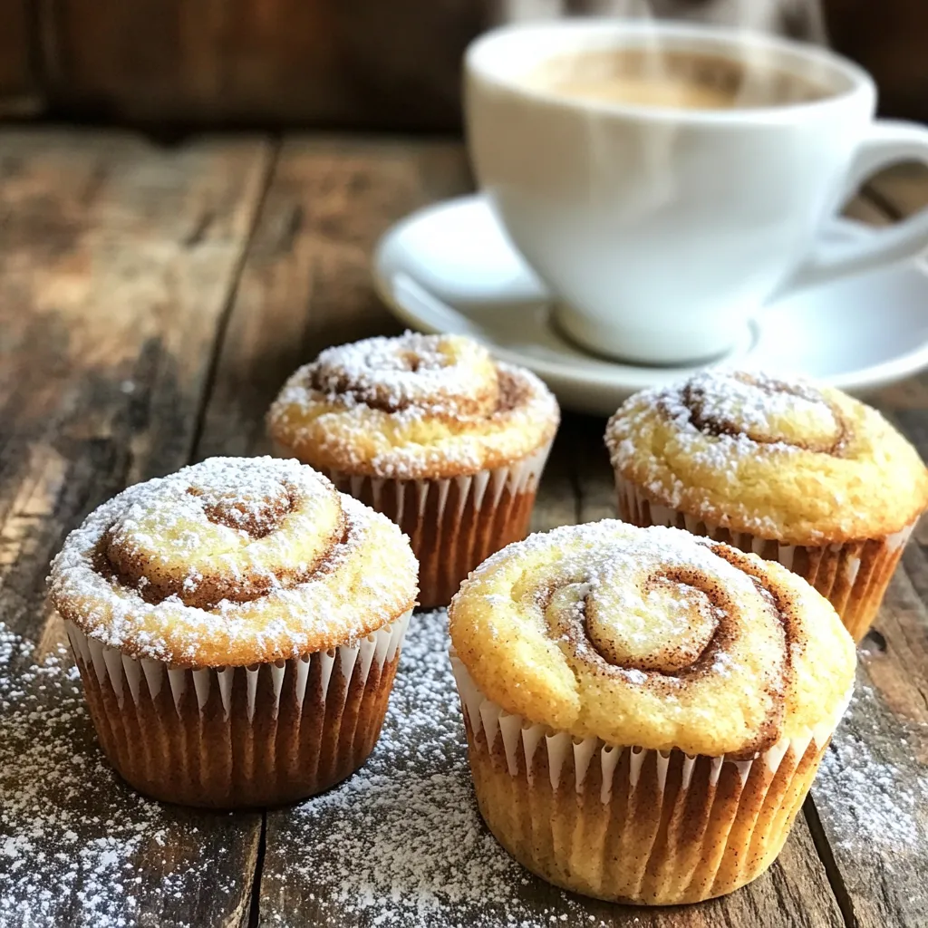 To make these tasty muffins, you will need: - 2 cups all-purpose flour - 1 cup granulated sugar - 1 tablespoon baking powder - 1 teaspoon ground cinnamon - ½ teaspoon salt - ½ cup unsalted butter, melted - 2 large eggs - 1 teaspoon vanilla extract - 1 cup milk - ½ cup brown sugar, packed - 1 tablespoon ground cinnamon (for swirl) These ingredients create a rich, sweet muffin with a delightful cinnamon flavor. If you want to add some extra flair, consider using: - ½ cup chopped nuts (like walnuts or pecans) These nuts add a nice crunch and depth to each bite. You can adjust the recipe based on your needs. Some common swaps include: - Use almond milk instead of regular milk for a dairy-free option. - Substitute coconut oil for butter for a vegan twist. - Replace all-purpose flour with a gluten-free mix for gluten-free muffins. These changes can help you customize your muffins to fit your taste. Start by preheating your oven to 350°F (175°C). Prepare a muffin tin with paper liners or grease it lightly. In a large bowl, whisk together 2 cups of all-purpose flour, 1 cup of granulated sugar, 1 tablespoon of baking powder, 1 teaspoon of ground cinnamon, and ½ teaspoon of salt. Make sure everything mixes well. In another bowl, mix ½ cup of melted unsalted butter, 2 large eggs, 1 teaspoon of vanilla extract, and 1 cup of milk until smooth. Pour the wet mix into the dry mix. Stir gently until just combined. It’s fine if some lumps remain. In a small bowl, combine ½ cup of packed brown sugar and 1 tablespoon of ground cinnamon. This mixture will create that delightful swirl. Fill each muffin cup halfway with batter. Use a spoon or an ice cream scoop for this. Sprinkle 1 teaspoon of the cinnamon-sugar mixture over the batter in each cup. If you like nuts, add some chopped walnuts or pecans on top of the sugar. Then, add another spoonful of batter to cover the cinnamon-sugar mix. Use a toothpick to gently swirl the cinnamon mixture into the batter. This creates a beautiful marbled effect. Now, it’s time to bake! Place the muffin tin in the oven and bake for 20-25 minutes. You’ll know they are done when a toothpick inserted in the center comes out clean. Once baked, let the muffins cool in the pan for about 5 minutes. After that, transfer them to a wire rack to cool completely. Enjoy these warm with a sprinkle of powdered sugar for a special treat! To make the best cinnamon swirl coffee cake muffins, focus on quality ingredients. Use fresh, high-quality flour and sugar. Measure your ingredients accurately for the best results. Always preheat your oven to 350°F (175°C) before baking. This helps the muffins rise and bake evenly. Use a muffin tin lined with paper liners or greased cups for easy removal. When you mix the wet and dry ingredients, do so gently. Stir until just combined; it’s okay to have a few lumps. Overmixing can make your muffins tough and chewy. Aim for a soft batter that holds its shape. This method ensures fluffy, tender muffins every time. Serve your muffins warm for a delightful experience. Dust them lightly with powdered sugar to add a sweet touch. Pair them with a hot cup of coffee or tea for a tasty snack. You can also enjoy them with a smear of butter or cream cheese. For extra crunch, add chopped nuts on top before baking. {{image_2}} You can easily make nut-free muffins. Just skip the nuts in the recipe. The muffins will still taste great without them. This change makes them safe for kids with nut allergies. It also keeps the texture light and fluffy. If you need gluten-free muffins, swap the all-purpose flour with gluten-free flour. Many brands offer a 1-to-1 ratio that works well. Check the label to ensure it has no added ingredients that might affect the taste. The muffins will still be soft and delicious! Feel free to get creative with your muffins! You can add chocolate chips for a sweet touch. Dried fruits like raisins or cranberries also work well. If you want a more intense flavor, try adding orange zest or almond extract. Each twist gives the muffins a unique taste that you will love. To keep your cinnamon swirl coffee cake muffins fresh, store them in an airtight container. Line the container with paper towels to absorb moisture. This helps prevent sogginess. Keep the container at room temperature for up to three days. If you want to enjoy them longer, consider freezing. Freezing muffins is easy and keeps them tasty. First, let them cool completely. Then, wrap each muffin in plastic wrap. Place the wrapped muffins in a freezer bag. Be sure to squeeze out the air before sealing. You can freeze them for up to three months. This way, you have a sweet treat ready whenever you want one. To reheat your muffins, use the oven for the best texture. Preheat your oven to 350°F (175°C). Place the muffins on a baking sheet and cover them with foil. Heat for about 10 minutes. If you want a quick option, pop them in the microwave for about 15-20 seconds. Enjoy them warm for the best taste! You can check if the muffins are done by inserting a toothpick into the center. If it comes out clean, the muffins are ready. They usually take 20 to 25 minutes to bake at 350°F. Keep an eye on them near the end of that time. The tops should look golden brown and spring back when touched. Yes, you can add fruit or chocolate chips! Blueberries, bananas, or even chocolate chips work well in these muffins. Just fold in about one cup of your choice after mixing the wet and dry ingredients. Be careful not to overmix. This keeps the muffins light and fluffy while adding extra flavor. Coffee cake muffins are sweeter and richer than regular muffins. They often have a cinnamon swirl, which adds a nice touch. Regular muffins usually have a simple flavor and are less sweet. Coffee cake muffins are great for breakfast or a snack, especially with coffee or tea. This blog post covered how to make delicious Cinnamon Swirl Coffee Cake Muffins. We explored key ingredients, gave step-by-step instructions, and shared useful tips for the best results. I also discussed fun variations and how to store your muffins for freshness. As you try this recipe, remember to enjoy the baking process. The perfect muffins are worth the effort, and you can customize them to fit your taste. Happy baking!
