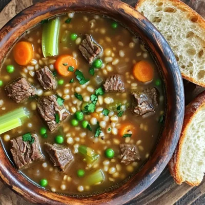 Savory Slow Cooker Beef Barley Soup Easy Recipe
