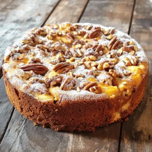 To make your Maple Pecan Coffee Cake, gather these simple ingredients: - 2 cups all-purpose flour - 1 cup granulated sugar - 1 cup brown sugar, packed - 1/2 cup unsalted butter, softened - 1 cup buttermilk - 3 large eggs - 1 teaspoon vanilla extract - 1 tablespoon baking powder - 1/2 teaspoon baking soda - 1/2 teaspoon salt - 1 cup pecans, chopped - 1/2 cup maple syrup - 1 teaspoon ground cinnamon - 1/4 teaspoon nutmeg If you need to switch things up, here are some easy swaps: - Instead of buttermilk, use regular milk with a splash of lemon juice or vinegar. - For granulated sugar, you can use coconut sugar for a lower glycemic index. - No eggs? Use a flaxseed meal mix—1 tablespoon of flaxseed with 3 tablespoons water equals one egg. - For a nut-free option, skip the pecans and add a crunchy topping like oats. Choosing the right pecans makes a big difference in taste. Here are tips to find the best ones: - Look for pecans that are whole and unbroken. Cracked shells can mean bad nuts inside. - Smell the pecans; they should have a fresh, nutty scent. Avoid any that smell rancid. - Check the color; good pecans should be a light tan to dark brown. - Buy from a store that has a high turnover to ensure freshness. These small details help your Maple Pecan Coffee Cake shine! Start by preheating your oven to 350°F (175°C). This step is key for even baking. While the oven heats, grab a 9x13 inch baking pan. Grease it well with butter or oil. Then, dust it lightly with flour. This will help the cake slide out easily after baking. In a large mixing bowl, combine the softened butter, granulated sugar, and brown sugar. Use an electric mixer to cream them together until the mixture is light and fluffy. This usually takes about 2-3 minutes. Next, add in the eggs one at a time, mixing well after each addition. Pour in the vanilla extract and blend until smooth. In another bowl, whisk together the all-purpose flour, baking powder, baking soda, salt, ground cinnamon, and nutmeg. Gradually add this dry mix to the butter mixture. Alternate with the buttermilk, starting and ending with the flour mix. Mix just until everything is combined. Fold in the chopped pecans and half of the maple syrup. This adds a lovely crunch and sweetness. Pour the batter into your prepared baking pan. Spread it out evenly with a spatula. Drizzle the remaining maple syrup over the top of the batter. Take a knife or toothpick and swirl the syrup into the batter. This creates a beautiful marbled look. Place the pan in your preheated oven. Bake for 35-40 minutes. Check for doneness by inserting a toothpick in the center. If it comes out clean, your cake is ready. Once baked, remove the pan from the oven. Let it cool for about 10 minutes before moving the cake to a wire rack. This helps it cool evenly. To bake a great coffee cake, follow these tips: - Always preheat your oven to 350°F (175°C) before you start. - Grease and flour your pan well to prevent sticking. - Use room temperature ingredients for a smooth batter. - Mix your dry and wet ingredients separately first. This helps them blend better. - Don’t overmix your batter. Stir just until combined. A fluffy coffee cake needs care in mixing. Here’s how: - Cream your butter and sugars until light and fluffy. This adds air. - Add eggs one at a time. Mix well after each addition. - Use buttermilk. It helps create a soft texture. - Fold in pecans gently. This keeps the air in the batter. Serve your coffee cake warm or at room temperature. Here are some fun ideas: - Dust with powdered sugar for a sweet touch. - Drizzle extra maple syrup over slices for added flavor. - Sprinkle chopped pecans on top for a crunchy finish. - Pair with a cup of coffee or tea for a delightful treat. {{image_2}} You can easily make this cake gluten-free. Use a gluten-free flour blend instead of all-purpose flour. Make sure it has xanthan gum for better texture. For a dairy-free version, swap buttermilk with almond or soy milk. Add a tablespoon of vinegar to mimic buttermilk’s tang. These changes keep the taste and texture delicious. Feel free to mix in fun flavors! You can add 1 cup of chocolate chips for a sweet twist. Dried fruit, like cranberries or raisins, adds a chewy texture. If you like spices, try adding more cinnamon or some ginger. These options can make each bite exciting and new. You can top your coffee cake in many ways. A simple dusting of powdered sugar looks lovely. For a richer topping, mix powdered sugar with maple syrup to make a glaze. You can also sprinkle chopped pecans on top for added crunch. Drizzling extra maple syrup before serving adds sweet goodness. Each topping gives a new look and taste to your cake. To keep your maple pecan coffee cake fresh, place it in an airtight container. You can also wrap it tightly in plastic wrap. Store it at room temperature for up to three days. If you want to keep it longer, refrigeration is an option. Just remember, cold air can make the cake dry. You can freeze your coffee cake for longer storage. First, let it cool completely. Then, wrap the cake tightly in plastic wrap. After that, wrap it in aluminum foil or place it in a freezer-safe bag. This helps prevent freezer burn. It can last up to three months in the freezer. When you're ready to eat it, just thaw it in the fridge overnight. To reheat the coffee cake, preheat your oven to 350°F (175°C). Remove the cake from the container and place it on a baking sheet. Cover it lightly with aluminum foil to keep it moist. Heat it for about 10-15 minutes. You can also use the microwave. Just warm a slice for about 20-30 seconds. Enjoy it warm with a drizzle of maple syrup! Yes, you can use other nuts. Walnuts or almonds work well. They add a nice crunch. Just chop them finely before mixing. Keep in mind that each nut brings its own flavor. Feel free to experiment! Check the cake with a toothpick. Insert it in the center of the cake. If it comes out clean, your cake is done. The edges should be golden brown too. If it’s still wet, bake for a few more minutes. Keep an eye on it! This coffee cake pairs great with many drinks. Try it with coffee or tea. You could also serve it with fresh fruit. A scoop of vanilla ice cream makes it special too! Dust it with powdered sugar for a lovely touch. Enjoy it any time of day! This blog post covered all you need to bake Maple Pecan Coffee Cake. We explored key ingredients, how to pick great pecans, and tips for baking success. You learned how to mix the batter, bake it perfectly, and enjoy the best texture. We also shared tasty variations and storage tips to keep it fresh. Remember, baking is fun and can be flexible. Use this guide to make a cake you love, and share it with friends and family. Enjoy your baking adventure!