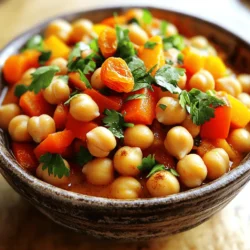 - 2 cans of chickpeas - Fresh vegetables: onion, garlic, carrots, zucchini, bell pepper - Diced tomatoes and vegetable broth - Olive oil and spices - Dried apricots - Cayenne pepper for heat - Fresh herbs for garnish - Slow cooker - Dicing knife and cutting board - Measuring cups and spoons Using quality ingredients is key. Chickpeas provide protein and fiber. Fresh vegetables add color and crunch. Diced tomatoes bring sweetness and acidity. Vegetable broth offers depth. Olive oil ensures a rich flavor base. If you want some sweetness, add dried apricots. They balance the spices well. For heat, cayenne pepper works great. Just a little bit can make a big difference. Fresh herbs like cilantro or parsley brighten every bowl. Ensure you have the right tools. A slow cooker makes this easy. A good knife and cutting board help with prep. Measuring cups and spoons keep your flavors balanced. With these ingredients and tools, you're ready for a flavorful stew. Enjoy the process of creating this dish! First, you will need to chop your vegetables. Start by dicing one large onion and three cloves of garlic. Next, dice two medium carrots and one zucchini. Then, chop one bell pepper, either red or yellow. Make sure your pieces are small and even for a nice cook. After that, rinse and drain two cans of chickpeas. This helps remove excess salt and starch. Now it's time to add your veggies and chickpeas to the slow cooker. Place all the diced onion, garlic, carrots, zucchini, and bell pepper inside. Then, pour in one can of diced tomatoes with its juice. Add one cup of vegetable broth to the pot. This will give your stew moisture and depth. In a small bowl, mix together two tablespoons of olive oil with one tablespoon of ground cumin, one tablespoon of ground coriander, one teaspoon of smoked paprika, one teaspoon of cinnamon, and half a teaspoon of cayenne pepper if you want heat. Add salt and black pepper to taste. Pour this spice mixture over the veggies in the slow cooker. This adds a big flavor boost! Cover the slow cooker and choose your cooking time. You can cook on low for six to seven hours. If you’re in a hurry, cook on high for three to four hours. To check if it’s done, poke a piece of vegetable with a fork. It should be soft but not mushy. Always taste and adjust the seasoning before serving to make sure it’s just right. To make your stew even tastier, consider adding extra spices. Try these: - Ground ginger for warmth - Turmeric for color and health benefits - Cumin seeds for a fresh flavor You can also boost the flavors with acidity. A splash of lemon juice or vinegar can brighten your stew. Add it just before serving for the best effect. Different slow cookers may cook at different speeds. If yours runs hot, check the stew after 5 hours on low. You want the veggies soft but not mushy. To achieve the best texture, cut your veggies into even pieces. This helps them cook evenly. How you serve your stew can make it pop. Try placing it over fluffy couscous. This adds a nice base and texture. Crusty bread on the side is another great option. It soaks up the stew and adds crunch. For garnish, sprinkle fresh cilantro or parsley on top. This adds color and freshness, making your dish look inviting. {{image_2}} You can change up the stew by using different vegetables. Try adding sweet potatoes or spinach for a new taste. You can also use green beans or butternut squash. These swaps add color and flavor. If you want a vegan option, the stew is already plant-based! For gluten-free, just check your broth label. Most vegetable broth is gluten-free, so you should be safe. Do you like your stew mild or spicy? If you prefer it mild, skip the cayenne pepper. You can also use less cumin and coriander for a lighter flavor. For a spicy kick, add more cayenne or some chili flakes. You can also play with herbs. Add fresh thyme or oregano to give it a twist. These herbs can change the stew’s flavor and make it more unique. This stew pairs well with many sides. Serve it over fluffy couscous for a hearty meal. Crusty bread is also great for dipping. You can serve the stew at cozy family dinners or casual gatherings. It’s also a perfect choice for meal prep. Just make a big batch, and you have lunch ready for the week! To store your Moroccan chickpea stew, let it cool first. Use an airtight container. This keeps the flavors fresh. You can store it in the fridge for up to five days. If you want to enjoy it later, place it in a smaller container for easy use. Freezing stew is easy. First, cool it completely. Then, pour it into freezer-safe bags or containers. Make sure to leave some space for expansion. This stew can stay fresh for up to three months. When you’re ready to eat, move it to the fridge overnight to thaw. Reheat in a pot on low heat until hot. Stir often to keep it smooth. You can prep the ingredients ahead of time. Chop the vegetables and store them in the fridge. This makes cooking on a busy day quick and easy. You can also use the stew in different meals. Serve it over rice, or add it to tacos. The options are endless! You can serve this stew with several tasty sides. Here are some ideas: - Fluffy couscous for a light base - Crusty bread to soak up the stew - A fresh green salad for crunch - Steamed rice for a filling option Each of these sides will balance the rich flavors of the stew and make your meal more enjoyable. Yes, you can use dried chickpeas. To prepare them, follow these steps: 1. Soak the chickpeas overnight in water. 2. Drain and rinse them the next day. 3. Cook them in a pot of boiling water for 1 to 2 hours or until soft. 4. Drain again and add them to the slow cooker. This method gives you fresh chickpeas that can enhance the stew's texture. Absolutely! This stew is perfect for meal prep. Here are some tips: - Store leftovers in airtight containers in the fridge. - It stays fresh for about 4-5 days. - You can freeze it for up to three months. When you want to eat, just reheat in the microwave or on the stove. You can customize the spice profile with these additions: - Ginger for a warm kick - Turmeric for color and health benefits - Cardamom for a unique taste - Fresh herbs like mint for brightness These spices will add depth and make your stew even more exciting! This blog post guides you through making a tasty Slow Cooker Moroccan Chickpea Stew. We explored key ingredients, such as chickpeas, fresh veggies, and spices. I shared tips for cooking and enhancing flavors and suggested ways to serve the stew. Remember, the recipe is flexible! You can swap veggies and adjust spices. This stew is perfect for meal prep or cozy dinners. Enjoy the journey of cooking this dish, and let your taste buds experience its rich flavors.