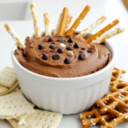 To make your Cottage Cheese Brownie Batter Dip, gather these key ingredients: - 1 cup cottage cheese - ¼ cup unsweetened cocoa powder - ½ cup maple syrup (or honey) - ½ teaspoon vanilla extract - ¼ cup almond flour (or regular flour) - ⅓ cup mini chocolate chips - A pinch of salt These ingredients work together to create a dip that's rich and creamy, just like brownie batter. Feel free to switch things up! Here are some optional ingredients you can add: - A scoop of peanut butter for a nutty flavor - A dash of espresso powder for a coffee kick - Different types of chocolate chips, like dark or white - Chopped nuts for extra crunch These options let you tailor the dip to your taste. Each serving of this dip offers a tasty treat without too much guilt. Here’s a quick look at the nutrition facts: - Calories: About 150 - Protein: 8g - Carbohydrates: 20g - Dietary Fiber: 3g - Sugars: 8g - Fat: 5g This dip is a good source of protein thanks to the cottage cheese and can satisfy your sweet tooth. Mixing the Base Ingredients Start by grabbing a mixing bowl. Add 1 cup of cottage cheese, ¼ cup of unsweetened cocoa powder, ½ cup of maple syrup, and ½ teaspoon of vanilla extract. This mix gives a rich chocolate flavor. Achieving Smooth Consistency Use a hand mixer or food processor. Blend the ingredients until the mixture is smooth and creamy. This step is key for the best texture. Incorporating Almond Flour and Chocolate Chips Now, add ¼ cup of almond flour into the mix. Stir until the flour is fully combined. The dip should look like brownie batter. Then, fold in ⅓ cup of mini chocolate chips. Make sure they are evenly spread throughout the dip. Recommended Chill Time Transfer the dip to a serving bowl. Refrigerate for at least 30 minutes. Chilling helps the flavors blend better and makes it firmer. Presentation Ideas Serve your dip in a colorful bowl. Top it with a sprinkle of chocolate chips or a dusting of cocoa powder. For dipping, pair it with fresh fruit, pretzel sticks, or graham crackers. Enjoy every bite! To get a smooth and creamy texture, start with fresh cottage cheese. Blend the cottage cheese first until it’s nice and smooth. Use a hand mixer or food processor for the best results. This makes the dip light and fluffy. Do not rush this step; it makes a big difference. For a richer flavor, add a bit more cocoa powder. You can change the sweetness based on your taste. After mixing all the base ingredients, taste the dip. If it’s not sweet enough, add a little more maple syrup or honey. Remember, you can always add more, but you can’t take it away. If you want less sugar, reduce the sweetener by half and taste again. This dip should please everyone’s sweet tooth. If you want to make this dip healthier, there are easy swaps. Instead of maple syrup, use stevia or agave nectar. You can also replace almond flour with oat flour or ground oats. This adds fiber and keeps it gluten-free. Greek yogurt can replace half the cottage cheese for extra protein. These swaps keep the flavor while making it better for you. {{image_2}} You can easily switch up the flavor of your dip. I love adding peanut butter for a nutty twist. Just mix in ¼ cup of creamy peanut butter with the base ingredients. This gives a rich and smooth taste. Mint is another fun option. Add ½ teaspoon of mint extract to the mix. It adds a fresh and cool touch. You could also try adding spices. A dash of cinnamon or a hint of espresso powder works great too. These flavors can take your dip to the next level! Want to keep it gluten-free? Use gluten-free flour instead of almond flour. This keeps the texture similar and supports your diet. If you prefer vegan options, swap the cottage cheese. Use silken tofu or a vegan cream cheese. It will still taste creamy and delicious. For sweeteners, maple syrup is vegan-friendly. You can also use agave nectar. Both options keep the dip sweet and yummy. The dip pairs well with many delicious dippers. Fresh fruit like strawberries and apples add a nice touch. They give a sweet and juicy contrast. Pretzel sticks add a salty crunch. This combination is always a hit at parties! Graham crackers are also a classic choice. Their sweetness complements the rich dip. You can even use rice cakes for a lighter option. Try different dippers to find your favorite pairings! To store leftover dip, place it in an airtight container. This helps keep it fresh. Make sure to seal it well to avoid any air. You can store it in the fridge for up to five days. If you want to save it longer, consider freezing it. Always refrigerate the dip right after serving. This keeps flavors intact and prevents spoilage. When you take out some dip, use a clean spoon. This avoids cross-contamination. If the dip thickens, stir it before serving again. You can add a splash of maple syrup to help with the texture. This dip is best served cold, so reheating isn't needed. However, if you prefer it warm, gently heat it in the microwave. Use a low power setting and heat in short bursts. Stir after each burst to ensure it warms evenly. Enjoy the warm, gooey texture! Yes, you can use different sweeteners. Maple syrup adds a nice flavor. If you want less sugar, try stevia or agave syrup. Honey works well too. Just keep the amount similar to the recipe. This will help keep the dip creamy. You can taste it as you sweeten. Adjust to your liking. Yes, this dip is great for kids! It has fun flavors and a creamy texture. The chocolate chips make it even more appealing. Plus, it packs some protein from the cottage cheese. Just be sure to monitor how much they eat. You want to keep things balanced. You can keep the dip in the fridge for about three days. Store it in an airtight container. This helps keep it fresh. Before serving again, give it a quick stir. If it seems thick, you can add a little milk or water to loosen it up. Enjoy! This blog post covered all you need to make a tasty dip. We listed required and optional ingredients, plus the nutritional facts. I shared step-by-step instructions for mixing and chilling. Tips helped create a creamy texture or adjust sweetness. You can even explore fun flavor variations. Remember, you can store leftovers properly for fresh flavor later. Enjoy experimenting with this recipe, and make it your own. Have fun dipping and sharing!