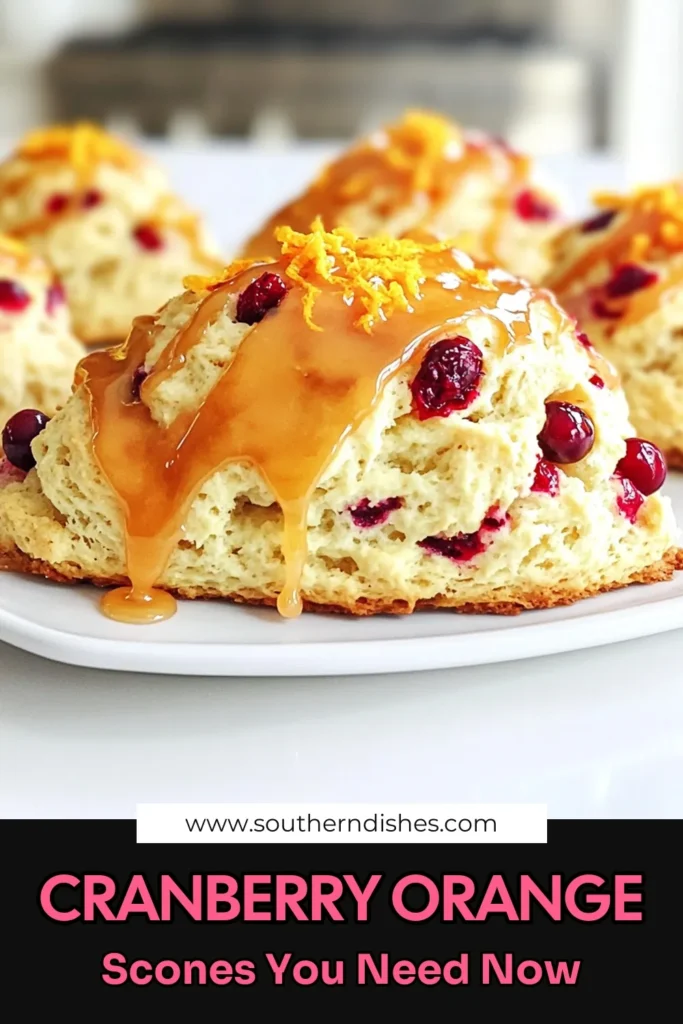 Indulge in the delightful flavors of Cranberry Orange Scones with Glaze! These simple yet delicious scones are perfect for breakfast or an afternoon treat. With fresh cranberries and a zesty orange glaze, they offer a burst of flavor in every bite. Ready in just 35 minutes, they are easy to make and sure to impress! Click through for the full recipe and start baking today. #CranberryScones #OrangeRecipes #BakingJoy #FallTreats