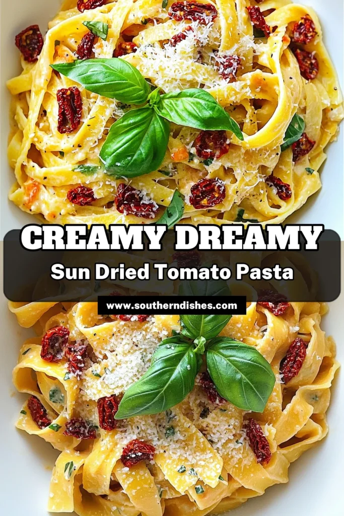 Indulge in a deliciously creamy sun dried tomato pasta delight that's perfect for any night of the week! This quick and easy recipe features rich flavors from sun-dried tomatoes, garlic, and fresh herbs, all blended into a luscious cream sauce that clings to the pasta. Ready in just 30 minutes, it's a sure hit with family and friends. Click through to explore the full recipe and elevate your dinner game today! #PastaRecipes #SunDriedTomatoes #CreamyPasta #QuickRecipes