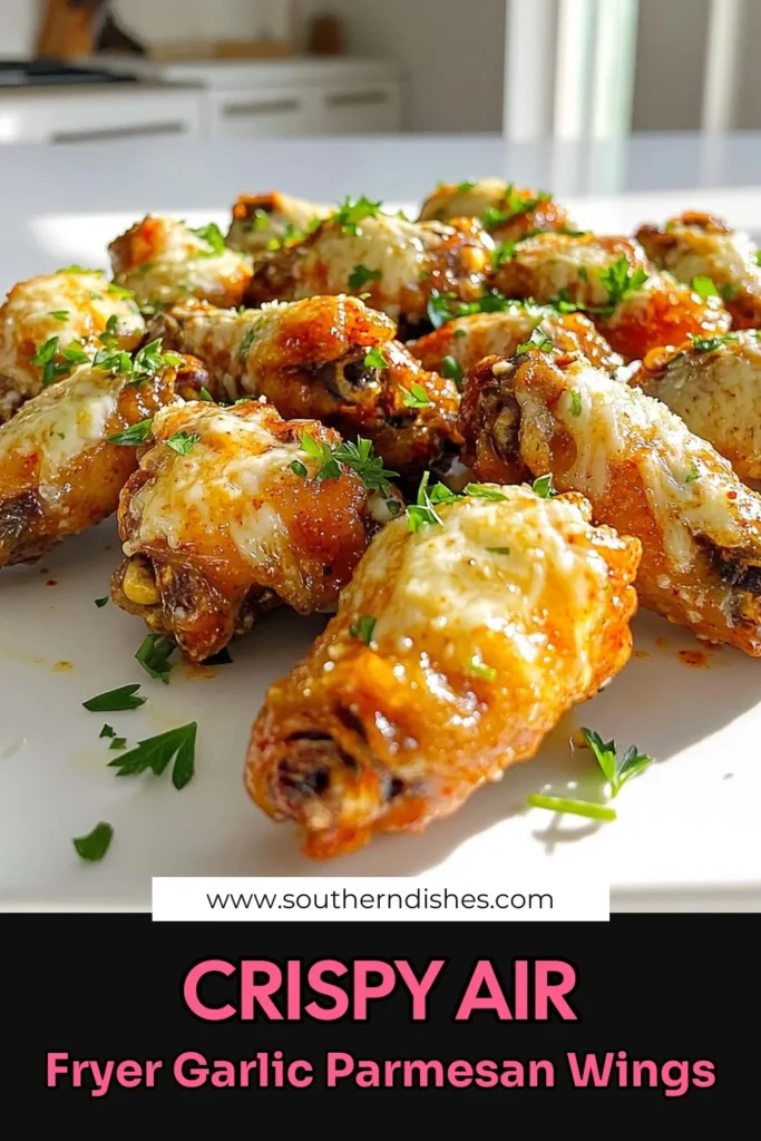 Get ready to spice up your game day with these mouthwatering Air Fryer Spicy Garlic Parmesan Wings! With simple ingredients and an easy recipe, you'll have crispy, flavorful wings in no time. Perfect for parties or cozy nights in, these wings are sure to be a hit! Click to explore the full recipe and impress your friends with your culinary skills. #AirFryerRecipes #ChickenWings #SpicyGarlicWings #GameDayEats