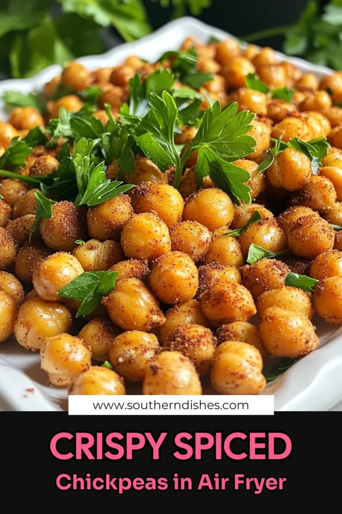 Discover the perfect fall snack with these Crispy Chickpeas featuring warm spices that will delight your taste buds! This easy air fryer recipe combines chickpeas with cinnamon, cumin, and paprika for a deliciously crunchy treat. Ready in just 30 minutes, they make a great appetizer or healthy snack. Click through for the full recipe and enjoy this flavorful dish today! #CrispyChickpeas #FallRecipes #HealthySnacks #AirFryerRecipes