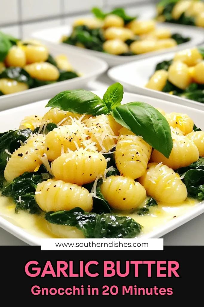 Indulge in this delicious Garlic Butter Gnocchi with Spinach recipe that brings rich flavors to your table in just 20 minutes! With tender gnocchi coated in garlic butter, fresh spinach, and a sprinkle of Parmesan, this dish is perfect for any night. Discover the simple steps to create this mouthwatering meal that everyone will love. Click to explore the full recipe now! #GarlicButterGnocchi #PastaRecipes #EasyDinner #FoodieDelight