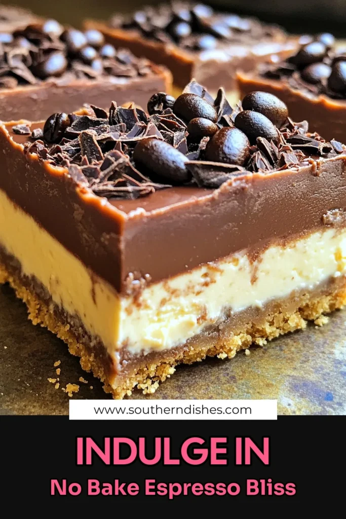 Indulge in the delightful taste of No-Bake Mocha Espresso Cheesecake Bars! This easy recipe combines creamy cheesecake with rich espresso flavor, all resting on a buttery crumb crust. Perfect for coffee lovers, these bars are a show-stopping dessert that requires just a few ingredients and no oven time. Get ready to impress your friends and family! Click through to uncover the delicious steps and make these irresistible bars today!