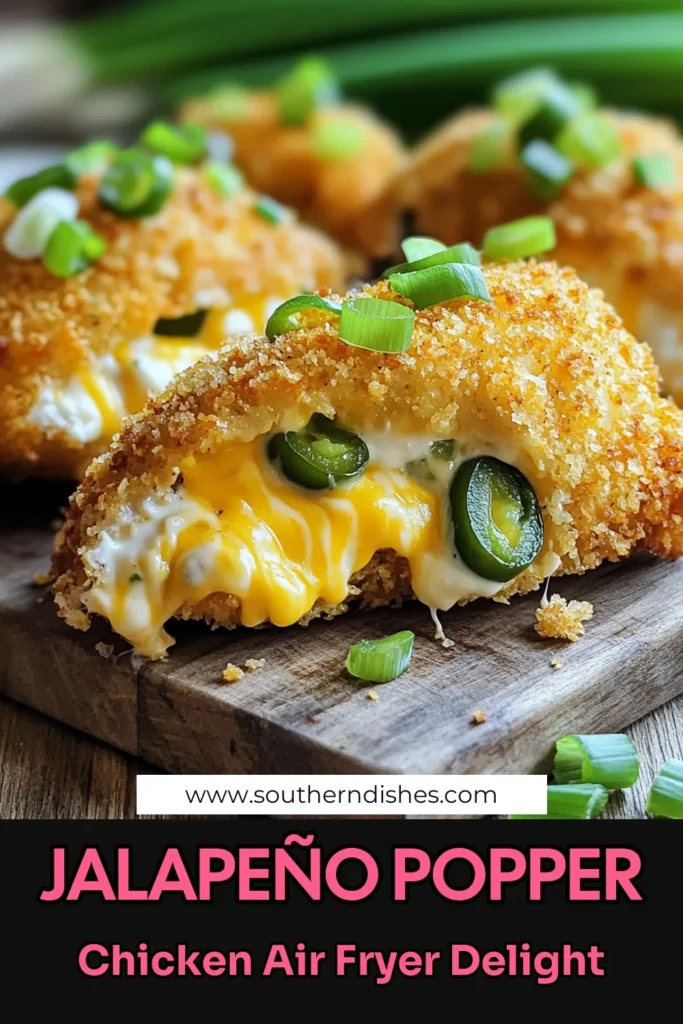 Satisfy your cravings with this delicious Air Fryer Jalapeño Popper Chicken recipe! Juicy chicken stuffed with a creamy blend of cheeses and spicy jalapeños creates a burst of flavor in every bite. It’s easy to make and cooks in just 30 minutes, perfect for a quick weeknight meal! Click to discover how to turn this dish into your new favorite dinner idea. Don't miss out on this mouthwatering recipe!