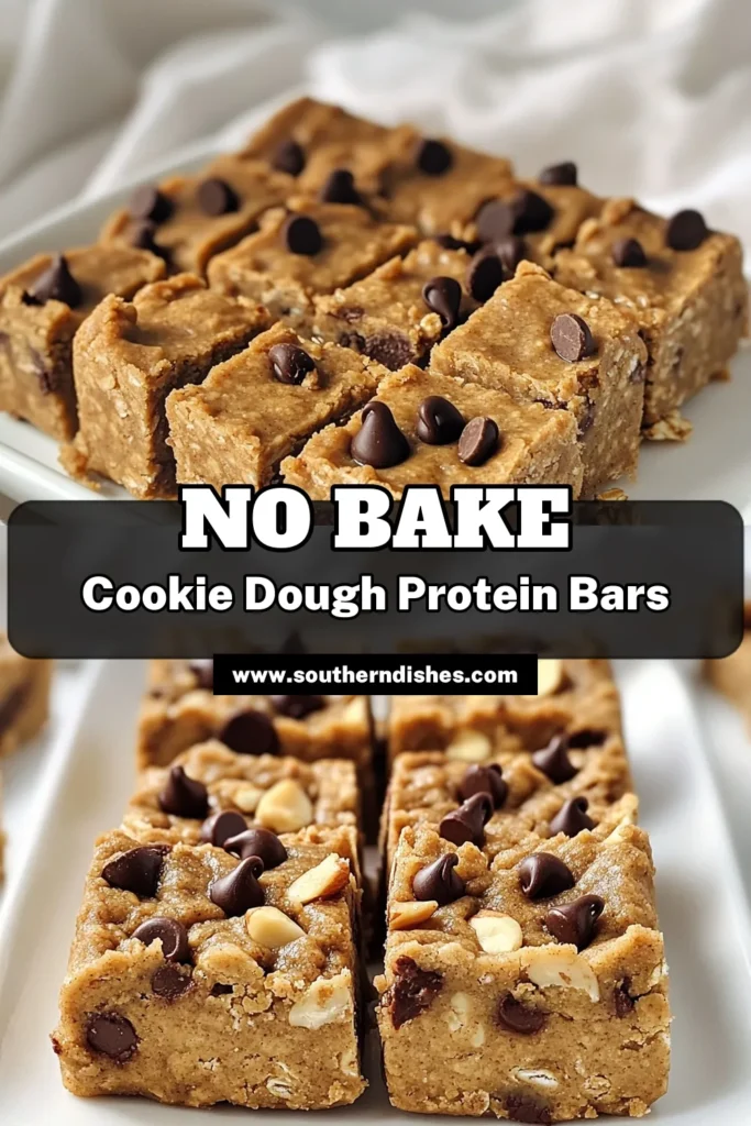 Satisfy your sweet cravings with these delicious Cookie Dough Protein Bars! Made with oat flour and almond butter, these easy-to-make bars are packed with protein to fuel your day. Perfect for a post-workout snack or a tasty treat, they're quick to prep and are ready to enjoy in just 40 minutes. Click through to discover the full recipe and enjoy a healthy indulgence! #ProteinBars #HealthySnacks #CookieDough #MealPrep