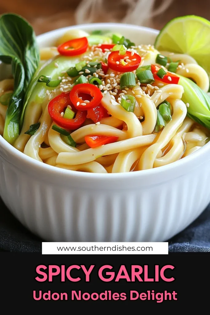 Savor the flavor with these spicy garlic udon noodles! This easy recipe combines tender udon noodles with a zesty stir-fry of garlic, ginger, and vibrant veggies for a deliciously quick meal. Perfect for any night of the week, these noodles are not only packed with bold flavors but also customizable to your spice level. Click through to discover the full recipe and bring some heat to your dinner table! #UdonNoodles #SpicyRecipes #GarlicLovers #QuickMeals