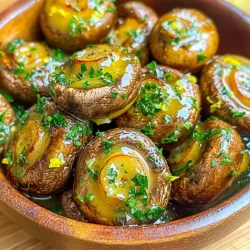 - 500g baby portobello or cremini mushrooms, cleaned and stems trimmed - 4 tablespoons unsalted butter - 4 cloves garlic, minced - 2 tablespoons fresh parsley, chopped - 1 tablespoon fresh thyme, chopped - 1 tablespoon olive oil - Salt and black pepper to taste - 1 teaspoon lemon juice (optional) When I create Air Fryer Garlic Butter Herb Mushrooms, I focus on using fresh ingredients. Baby portobello or cremini mushrooms work best. They have a rich flavor and great texture. Clean them well and trim the stems. This helps them absorb the butter and herbs nicely. For the butter, I prefer unsalted. It lets me control the salt level. I also use fresh garlic. Mince it finely for a strong taste. Garlic adds a wonderful aroma that fills your kitchen. Herbs are essential for flavor. Fresh parsley brings a bright touch. Fresh thyme adds warmth and earthiness. I mix these herbs with olive oil. This blend coats the mushrooms perfectly. Don’t forget salt and black pepper. They enhance all the flavors. If you want a zing, add lemon juice. It brightens the dish and adds depth. This ingredient is optional, but I love using it. With these ingredients, you’ll create a delightful dish. They are simple yet packed with flavor. To start, I melt 4 tablespoons of unsalted butter in a medium saucepan over medium heat. I add 4 minced garlic cloves to the melted butter. I sauté the garlic for about 1 to 2 minutes. It should smell great but not burn. Next, I take the pan off the heat. I stir in 2 tablespoons of fresh chopped parsley, 1 tablespoon of fresh chopped thyme, and 1 tablespoon of olive oil. A pinch of salt and black pepper adds flavor. If you want a zesty touch, I recommend adding 1 teaspoon of lemon juice. Now, I take 500 grams of cleaned baby portobello or cremini mushrooms. I put them in a large bowl. I pour the garlic herb butter mixture over the mushrooms. Then, I gently mix the mushrooms with the butter. I want to make sure each mushroom is nicely coated with the garlic herb butter. This step is key for great flavor. Next, it’s time to cook. I preheat the air fryer to 180°C (360°F) for about 5 minutes. I arrange the coated mushrooms in a single layer in the air fryer basket. I set the timer for 10 to 12 minutes. Halfway through, I shake the basket. This helps the mushrooms cook evenly. When they turn golden brown and tender, they are ready. I take them out and serve them hot. Enjoy this delightful dish! For this dish, I prefer baby portobello or cremini mushrooms. They have great flavor and texture. Look for firm mushrooms with no dark spots. Fresh mushrooms will give you the best taste. If you can, buy them from a local market. To coat your mushrooms well, use the garlic butter mix right. After making the garlic butter, add the mushrooms to a large bowl. Pour the garlic butter over them and toss gently. Make sure each mushroom gets a nice coat. This helps the flavors seep in during cooking. Cook your mushrooms until they turn golden brown. They should be tender but not mushy. Check them after 10 minutes. If they look soft and browned, they are ready. Always shake the basket halfway through to cook evenly. This way, you avoid overcooking and keep that great flavor. {{image_2}} You can change the herbs in this recipe. Try using basil or oregano instead of thyme. These herbs add a fresh twist. Basil brings a sweet flavor, while oregano has a warm taste. Both work well with mushrooms. Feel free to mix and match herbs you love. If you want a vegan dish, it’s easy to switch things up. Use plant-based butter instead of regular butter. You can also try avocado oil for a different flavor. This keeps the dish creamy and rich without any animal products. It’s a great option for everyone to enjoy. For those who like some spice, add red pepper flakes or chili oil. These ingredients give the mushrooms a kick. Start with a small amount, then taste. You can always add more if you want more heat. This simple change can make your dish exciting and bold. To store leftovers in the fridge, let the mushrooms cool first. Place them in an airtight container. You can keep them in the fridge for up to three days. This helps keep the flavors fresh. To reheat, the best way is to use the air fryer. Set it to 160°C (320°F) and heat for about 5-7 minutes. This method restores the mushrooms' crispness. You can also use a skillet over low heat. Stir gently to avoid burning. Yes, you can freeze cooked mushrooms. Allow them to cool completely first. Place them in a freezer-safe bag or container. They can last for up to three months in the freezer. When ready to use, thaw them in the fridge overnight before reheating. It takes about 10 to 12 minutes to cook mushrooms in an air fryer. Start by preheating the air fryer to 180°C (360°F). Then, place the mushrooms in a single layer in the basket. Shake the basket halfway through. This ensures even cooking. If your mushrooms are larger, you might need an extra minute or two. For smaller mushrooms, check them at the 8-minute mark. Yes, you can use frozen mushrooms, but there are pros and cons. Frozen mushrooms are often pre-cleaned and saved for later use. They can save you time. However, they may release extra water as they cook. This can make your dish less flavorful. If you choose frozen mushrooms, try to thaw them first. Pat them dry to remove excess moisture. This way, they will absorb more of the garlic butter flavor. Garlic butter herb mushrooms pair well with many dishes. They make a great side for grilled meats like chicken or steak. You can also serve them over pasta or rice for a hearty meal. For a lighter option, try them on a salad. They add a lovely flavor and texture. You can even use them as a topping on toasted bread or bruschetta. This blog post covered how to make garlic butter herb mushrooms in an air fryer. We explored key ingredients like mushrooms, butter, and herbs. You learned step-by-step instructions for preparation and cooking. I shared tips for choosing the best mushrooms and ensuring great flavor. You even saw variations for different tastes and storage info for leftovers. Now, you can enjoy these tasty mushrooms any time. Happy cooking!