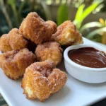 Here is a list of what you need to make Air Fryer Churro Bites: - 1 cup all-purpose flour - 1/2 cup water - 1 tablespoon granulated sugar - 1/4 cup unsalted butter - 1/2 teaspoon salt - 1 teaspoon cinnamon - 1/4 teaspoon baking powder - 1/2 cup powdered sugar (for coating) - Cooking spray Having the right ingredients makes your churro bites taste great. The flour gives them structure. Water binds everything together. Sugar adds sweetness, while butter brings richness. Salt enhances all the flavors. Cinnamon gives that warm, cozy taste. Baking powder helps them puff up a bit. Finally, powdered sugar coats them for a sweet finish. When you gather these simple items, you set the stage for a fun cooking experience. Make sure to measure everything out first. This way, you can focus on mixing and frying. Cooking should be joyful, and good prep helps! - In a medium saucepan, combine: - 1/2 cup water - 1 tablespoon granulated sugar - 1/4 cup unsalted butter - 1/2 teaspoon salt - Heat over medium until it boils and the butter melts. This step is key; it makes the dough smooth. - Remove the pan from heat. - Stir in: - 1 cup all-purpose flour - 1/4 teaspoon baking powder - Mix until it forms a dough that pulls away from the pan. Let it cool a bit, then pipe it into shapes. Use a piping bag with a star tip for the best look. - Preheat your air fryer to 350°F. - Line the basket with parchment paper for easy cleanup. - Pipe small churro shapes, about 1 inch long, onto the parchment. Keep space between them. - Lightly spray the churro bites with cooking spray. This helps them turn golden brown. - Air fry for 8-10 minutes. Watch them closely to avoid burning. They should be crispy and golden. To know if your churro bites are cooked properly, look for a golden brown color. They should feel crisp on the outside. If they look pale, give them a few more minutes. Enjoying the perfect crispy texture means getting them just right in the air fryer. It’s all about timing. Keep an eye on them as they cook. If your churros aren’t cooking evenly, be sure they are not touching each other. This allows hot air to flow around each bite. You can also rotate the basket halfway through cooking to help with even browning. Fixing dough consistency issues is simple. If the dough is too wet, add a bit more flour. If it’s too dry, add a splash of water. Pair your churro bites with sauces for extra flavor. Melted chocolate or warm caramel make great dips. For a fun touch, add a sprinkle of sea salt on top. You can present them on a nice platter with a side of dip. This makes for a lovely display that guests will enjoy. {{image_2}} Cinnamon-sugar is a classic for churro bites, but you can try more! Here are some fun options for different coatings: - Chocolate: Melt dark or white chocolate for a rich taste. - Matcha Sugar: Mix green tea powder with sugar for a unique twist. - Nutmeg Sugar: Add nutmeg to your sugar for a warm flavor. - Coconut Sugar: Use coconut sugar for a caramel-like taste. Feel free to get creative! You can mix these ideas to find your favorite. Churro bites can be more than just crispy treats. You can stuff them too! Here are some tasty fillings to try: - Chocolate: Pipe melted chocolate inside for a sweet surprise. - Cream Cheese: Blend cream cheese with sugar and pipe it in. - Fruit Jam: Use your favorite jam for a fruity filling. Experiment with these ideas! You can combine flavors for unique churro bites. Want to make churro bites for special diets? You have options! For gluten-free churro bites, use gluten-free flour. This keeps the taste while being safe. If you prefer vegan churro bites, swap butter for coconut oil. Replace milk with a non-dairy option. These easy swaps allow everyone to enjoy churro bites, no matter their diet. To keep your churro bites fresh, store them in an airtight container. Glass or plastic containers with tight lids work best. This method helps keep them crispy and tasty. Avoid stacking churros on top of each other, as this can make them soggy. Instead, place parchment paper between layers if you need to stack them. To reheat churro bites and keep them crispy, use your air fryer. Set it to 350°F (175°C) and air fry for about 3-4 minutes. Check them often to avoid overcooking. You can also use a toaster oven for reheating. Just place them on a baking tray and heat for a few minutes. Avoid using a microwave, as it may make them soft. Yes, you can freeze churro bites! To do this, let them cool completely first. Then, place them in a single layer on a baking sheet and freeze for about an hour. Once frozen, transfer them to a freezer bag or container. Be sure to remove as much air as possible to prevent freezer burn. When you’re ready to eat, thaw them in the fridge overnight, then reheat in the air fryer. Air fryer churro bites stay fresh for about 2 to 3 days. Store them in an airtight container at room temperature. If you want them to last longer, you can freeze them. Just make sure they’re fully cooled before freezing. Yes, you can make churro bites in a deep fryer or the oven. For deep frying, heat oil to 350°F. Fry small pieces until golden brown. For oven baking, place churro shapes on a baking sheet and bake at 375°F for about 15-20 minutes. Serve churro bites warm on a plate. Pair them with melted chocolate or caramel sauce for dipping. A sprinkle of extra cinnamon sugar on top adds a nice touch and flavor. Absolutely! You can add vanilla extract or almond extract to the dough for extra flavor. You can also mix in cocoa powder for chocolate churros or use flavored extracts based on your taste. If your churro bites are greasy, try reducing the cooking spray next time. Make sure to air fry them correctly. If they are still oily, pat them with a paper towel to absorb excess grease after cooking. Making churro bites at home is simple and fun. We covered all the key steps: preparing the dough, air frying, and tips for perfect results. Don’t forget to try different coatings or stuffings for a twist. Whether you serve them fresh, store them, or freeze them, these treats can delight anyone. Enjoy your churros and share them with friends and family. Cooking can be a joyful adventure, so experiment and make it your own!