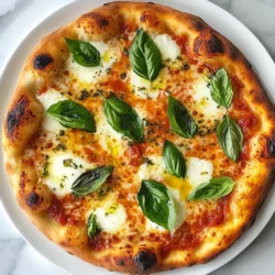 To make a great Margherita pizza, you need some basic items. Here’s what you will need: - 2 cups all-purpose flour - 1 teaspoon instant yeast - 1 teaspoon salt - 3/4 cup warm water (about 110°F) - 1 tablespoon olive oil (plus extra for greasing) - 1 cup crushed San Marzano tomatoes (canned or fresh) - 8 ounces fresh mozzarella cheese, sliced - Fresh basil leaves - Salt and pepper to taste - 1 teaspoon dried oregano (optional) Each ingredient plays a key role in the flavor and texture of your pizza. To get that classic taste, always use fresh ingredients. San Marzano tomatoes give the sauce a rich flavor. Fresh mozzarella melts beautifully, giving you that gooey texture. Also, fresh basil adds a sweet, earthy note that brightens the pizza. Use high-quality olive oil for greasing and drizzling to enhance the overall taste. If you can't find some ingredients, don’t worry! Here are some easy swaps: - Flour: You can use bread flour for a chewier crust. - Yeast: Active dry yeast works, but remember to activate it first. - Tomatoes: Any crushed tomatoes will work, but avoid overly sweet ones. - Cheese: If fresh mozzarella is hard to find, shredded mozzarella is a good substitute. - Basil: Dried basil can replace fresh, but use less since it’s stronger. Feel free to mix it up based on what you have. Cooking is about creativity! {{ingredient_image_1}} To make the dough, start with a big bowl. Add 2 cups of all-purpose flour. Next, mix in 1 teaspoon of instant yeast and 1 teaspoon of salt. Stir these dry ingredients well. Now, slowly pour in 3/4 cup of warm water. This water should feel warm, about 110°F. Add 1 tablespoon of olive oil to the mix. Use a wooden spoon to combine everything until you form a shaggy dough. Transfer the dough to a lightly floured surface. Knead it for about 5 to 7 minutes. You want it to feel smooth and elastic. Once done, put the dough in a greased bowl. Cover it with a damp cloth and let it rise for about 1 hour. It should double in size during this time. After the dough rises, it’s time to shape it. Punch the dough down gently to remove air. Place it on a floured surface. Roll it out into a circle that fits your skillet. Preheat your oven to 475°F. As it heats, place a 12-inch cast-iron skillet inside. This helps create a crispy crust. Once the oven is ready, take out the hot skillet. Drizzle some olive oil in it, swirling to coat the bottom. Now, place your rolled-out dough into the skillet. Press it down gently so it fits the shape. Spread 1 cup of crushed San Marzano tomatoes over the dough. Leave a small border around the edges. Season with salt, pepper, and dried oregano if you'd like. Next, add 8 ounces of sliced fresh mozzarella on top of the tomatoes. Finish by sprinkling some fresh basil leaves on the pizza. Return the skillet to the preheated oven. Bake the pizza for 12 to 15 minutes. Keep an eye on it. You want the crust to turn golden brown and the cheese to bubble and brown slightly. When it’s ready, take the skillet out of the oven. Let the pizza cool for a couple of minutes before slicing. Top with more fresh basil before serving. Enjoy your homemade Margherita pizza! If your dough is too sticky, add a little more flour. Start with a tablespoon. If it’s too dry, add water slowly. Knead until it feels smooth. If your dough doesn’t rise much, check the yeast. It should be fresh and active. Warm water helps too. Preheat your skillet to get a nice crust. Heat it in the oven at 475°F. Add olive oil before placing the dough in. This helps prevent sticking. When you add toppings, don’t overload them. This keeps the crust crispy. Be careful when handling the hot skillet. Use oven mitts! Slice your pizza into wedges for easy sharing. Serve it on a rustic wooden board for charm. Drizzle extra olive oil on top for flavor. Add red pepper flakes for heat if you like spice. Pair it with a fresh side salad for a great meal. Enjoy your pizza warm for the best taste! Pro Tips Use High-Quality Ingredients: Opt for fresh mozzarella and San Marzano tomatoes for a rich, authentic flavor that elevates your Margherita pizza. Let the Dough Rest: Allowing the dough to rise properly not only improves the texture but also enhances the flavor. Be patient for that perfect crust! Preheat the Skillet: Heating the cast-iron skillet before adding the dough creates a crispy bottom crust, essential for a great pizza experience. Fresh Basil at the End: Add fresh basil after baking to preserve its vibrant color and flavor, giving your pizza a fresh finish. {{image_2}} You can add extra toppings to your Margherita pizza for fun. Try pepperoni, mushrooms, or thin slices of bell pepper. You can also add arugula after baking for a fresh crunch. A drizzle of balsamic glaze can give it a sweet touch. Just be sure not to overload the pizza. This keeps the crust nice and crispy. For a vegan version, swap the mozzarella for plant-based cheese. You can also use cashew cream for a creamy texture. To create a gluten-free pizza, use a gluten-free flour blend. Make sure to check that your yeast is gluten-free too. The dough may not rise as much, but it will still taste delicious. If you want to mix it up, try a different sauce. Pesto can add a nice herbal flavor. You could also use a white sauce made from ricotta and garlic for a creamy base. For cheese, consider using goat cheese or a sharp cheddar. Each option brings its own unique taste to the pizza. Feel free to experiment and find your favorite! To keep leftover pizza fresh, place it in an airtight container. If you don't have one, wrap it tightly in plastic wrap or aluminum foil. This helps prevent the crust from getting soggy. Store the pizza in the fridge for up to three days. For the best taste, reheat your pizza in the oven. Preheat the oven to 375°F. Place the pizza on a baking sheet and heat for about 10 minutes. This keeps the crust crispy and warms the cheese evenly. You can also use a skillet. Heat it over medium heat, and cover it with a lid. This method warms the pizza well while keeping the crust nice and crunchy. If you want to save pizza for later, freezing is a great option. Wrap each slice in plastic wrap, then place them in a freezer bag. Remove as much air as possible to prevent freezer burn. You can freeze pizza for up to two months. To reheat, let it thaw in the fridge overnight, then use the oven or skillet method to warm it up. Enjoy your delicious pizza anytime! I recommend using all-purpose flour for pizza dough. It gives the crust a nice chew. You can also try bread flour for a chewier texture. The key is to choose a flour with a good protein content. This helps the dough rise well and hold its shape. The dough usually takes about one hour to rise. Place it in a warm spot to help it rise faster. You want it to double in size. If your kitchen is cool, it might take a bit longer. Just be patient, as this step is very important for a good crust. Yes, you can! If you don’t have a cast-iron skillet, use a regular baking sheet. Just make sure to grease it well with olive oil. You can also use a pizza stone if you have one. Just preheat it in the oven. The method might change a little, but it will still yield a tasty pizza! This blog covered the key steps to make classic Margherita pizza using a cast-iron skillet. We discussed the right ingredients for true flavor, how to prepare your dough, and the best baking tips for a crispy crust. Remember, you can add your favorite toppings or try vegan options. Storing and reheating your pizza properly keeps it tasty for later. Embrace these tips, and you’ll enjoy delicious pizza at home. Enjoy the process and let your creativity shine!