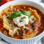 For this tasty soup, you need some key items. Here is a list of the main ingredients: - 1 lb ground beef (or Italian sausage for extra flavor) - 1 medium onion, diced - 3 cloves garlic, minced - 1 can (14.5 oz) diced tomatoes, undrained - 1 can (15 oz) tomato sauce - 4 cups beef broth - 2 teaspoons Italian seasoning - 1 teaspoon dried basil - 1 teaspoon dried oregano - 8 lasagna noodles, broken into pieces - 1 cup ricotta cheese - 1 cup shredded mozzarella cheese - ½ cup grated Parmesan cheese - Salt and pepper to taste - Fresh basil, for garnish (optional) These ingredients blend well to create a rich, hearty soup. The ground beef adds depth. The cheeses give a creamy texture. Herbs like basil and oregano bring out classic Italian flavors. To make your soup even better, consider adding a few optional ingredients. You might try: - 1 cup chopped spinach - 1 bell pepper, diced - 1 teaspoon red pepper flakes for heat - A splash of red wine for richness These additions can elevate the taste and nutrition of your soup. You can mix and match based on what you enjoy. Don’t have everything on hand? No problem! Here are some easy swaps: - Ground turkey instead of beef for a lighter meal - Vegetable broth for a vegetarian option - Cottage cheese instead of ricotta for a different texture - Any pasta shape if you can’t find lasagna noodles Using substitutions can keep the soup fresh and exciting. You can still enjoy a comforting bowl of lasagna soup, even with changes! {{ingredient_image_1}} Start by heating a skillet over medium heat. Add 1 pound of ground beef or Italian sausage. Cook until the meat is brown and no longer pink. Add 1 diced onion and cook until it becomes soft. Then, add 3 minced garlic cloves and cook for 1-2 more minutes. This step brings out great flavor. Drain any extra fat if needed. After cooking the beef and veggies, transfer the mixture to the crockpot. Now, add these ingredients: - 1 can (14.5 oz) diced tomatoes, undrained - 1 can (15 oz) tomato sauce - 4 cups beef broth - 2 teaspoons Italian seasoning - 1 teaspoon dried basil - 1 teaspoon dried oregano Stir all the ingredients well. This will create a rich base for your soup. Cover the crockpot and set it to low heat for 6-7 hours or high heat for 3-4 hours. About 30 minutes before serving, add 8 broken lasagna noodles to the pot. Stir them in well. Cover and let them cook until they are tender. When ready to serve, scoop some soup into bowls. Top each bowl with a mix of ricotta cheese, half of the mozzarella, and ¼ cup grated Parmesan. Finish with a sprinkle of the remaining mozzarella and Parmesan. This adds a creamy and cheesy finish to your dish. Enjoy! To boost flavor, consider using Italian sausage instead of ground beef. The sausage adds a rich taste that elevates the soup. Fresh herbs can also enhance the flavor. If you have fresh basil, toss in a handful before serving. It brightens the dish and adds depth. For a creamy soup, mix ricotta cheese with half the mozzarella before serving. This mixture makes each bowl rich and smooth. Adding broken lasagna noodles 30 minutes before serving keeps them tender without becoming mushy. Stir well to ensure every piece gets soaked in flavor. Serve your soup in deep bowls. Top each serving with the ricotta mix and sprinkle extra mozzarella and Parmesan on top. This not only looks great but also adds a cheesy layer to each bite. Garnish with fresh basil leaves for a colorful touch. Pair with crusty bread to soak up the delicious broth. Pro Tips Use Quality Meat: Opt for high-quality ground beef or Italian sausage for a richer flavor profile in your lasagna soup. Add Vegetables: Enhance nutrition and flavor by incorporating diced bell peppers or sliced mushrooms into the soup. Layer the Cheeses: For a creamier texture, layer the ricotta mixture within the soup as you serve, rather than just on top. Adjust Seasoning: Always taste and adjust the seasoning before serving to ensure the flavors are perfectly balanced. {{image_2}} You can easily make this soup vegetarian. Replace the ground beef with mushrooms or lentils. Both add great flavor and texture. Also, use vegetable broth instead of beef broth. This keeps the soup rich and tasty. Add in your favorite veggies like zucchini or bell peppers for more nutrients. They’ll blend well with the sauce and noodles. To make a gluten-free version, swap the regular lasagna noodles for gluten-free ones. There are many brands available that taste great. Ensure your broth and sauces are gluten-free too. Check the labels for any hidden gluten. This way, everyone can enjoy a warm bowl of comfort. You can customize your soup with more veggies or proteins. Spinach or kale works well and adds color. If you like protein, try adding cooked chicken or turkey. They’ll fit right in and make the soup heartier. Just remember, if you add more ingredients, you may need to adjust the broth and seasoning for balance. To keep your Crockpot Lasagna Soup fresh, let it cool first. Once cooled, transfer it to airtight containers. This helps keep the flavors intact. Store it in the fridge for up to three days. Label your containers with the date to stay organized. When you are ready to enjoy your soup again, you can reheat it on the stove or in the microwave. For the stove, warm it over medium heat. Stir often to avoid sticking. In the microwave, use a microwave-safe bowl. Heat in short intervals, stirring in between. This keeps the soup from getting too hot too fast. If you want to save some soup for later, freezing works well. Pour the cooled soup into freezer-safe bags or containers. Make sure to leave some space at the top for expansion. The soup can last up to three months in the freezer. When you are ready to eat, thaw it in the fridge overnight. Then, reheat it on the stove or in the microwave. Enjoy your comforting meal anytime! Yes, you can make Crockpot Lasagna Soup ahead of time. This soup tastes even better the next day! You can prepare the soup and store it in the fridge for up to three days. Just reheat it on the stove or in the microwave. If you want to freeze it, cool it first. Then place it in an airtight container. It can last for about three months in the freezer. When ready to eat, thaw it overnight in the fridge, then reheat. To thicken your lasagna soup, there are a few easy methods. You can add more broken lasagna noodles during the cooking time. They will soak up some of the liquid. Another option is to stir in a bit of cornstarch mixed with cold water. Add this mix to the soup and let it cook a bit longer. You can also use less broth. Start with three cups instead of four if you want a thicker soup right from the start. You can use whole lasagna noodles, but you should cook them first. If you add them directly to the soup, they may not cook evenly. Cook them according to the package instructions, then cut them into smaller pieces. Add them to the soup about 30 minutes before serving. This way, they will fit nicely in your bowl and soak up all the great flavors. Crockpot lasagna soup is simple and fun to make. We covered the key ingredients, from basics to great options that add flavor. I shared steps for easy preparation and cooking. Tips helped enhance taste and texture. You also learned fun variations for everyone’s taste. Finally, proper storage keeps your soup fresh for longer. Enjoy your culinary adventure with this tasty dish!