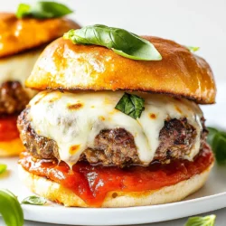 - 1 lb ground beef - 1/2 cup breadcrumbs - 1/4 cup grated Parmesan cheese - 1 tsp garlic powder - 1 tsp onion powder - 1 tsp Italian seasoning - Salt and pepper to taste - 6 slices of mozzarella cheese - 1 cup marinara sauce - 4 hamburger buns - Fresh basil leaves (for garnish) - Olive oil (for grilling) These ingredients create the base for your Old School Pizza Burgers. The ground beef brings flavor and texture, while breadcrumbs help with binding. Parmesan cheese adds a rich taste. Garlic and onion powders boost the overall flavor. Italian seasoning gives that pizza vibe. Don't forget the mozzarella cheese for that melty goodness! Marinara sauce adds a delicious layer, and fresh basil gives a nice touch. - Sliced pepperoni - Green bell peppers - Red onion slices - Crushed red pepper flakes Adding sliced pepperoni can enhance the pizza taste. Green bell peppers and red onion slices add crunch and freshness. Crushed red pepper flakes offer a spicy kick. Feel free to mix and match these extras to suit your taste. - French fries - Garlic bread - Mixed green salad - Soda or iced tea For sides, French fries and garlic bread are classic choices. They complement the juicy burgers well. A light mixed green salad adds freshness and balance. For drinks, a cold soda or iced tea will refresh you while enjoying your meal. These pairings make your pizza burger night even more fun! {{ingredient_image_1}} To start, grab a large mixing bowl. Combine 1 pound of ground beef, 1/2 cup of breadcrumbs, and 1/4 cup of grated Parmesan cheese. Add 1 teaspoon of garlic powder, 1 teaspoon of onion powder, and 1 teaspoon of Italian seasoning. Sprinkle in salt and pepper to taste. Mix all the ingredients well but avoid overworking the meat. This keeps your patties tender. Next, divide the mixture into four equal parts. Shape each part into a patty about 1/2 inch thick. Now, it’s time to cook! Preheat your grill or skillet over medium-high heat. Lightly brush the surface with olive oil. Place the patties on the grill or skillet. Cook them for about 5-6 minutes on one side. Flip them and cook for another 3 minutes. After flipping, place a slice of mozzarella cheese on each patty. Cover the patties to help the cheese melt for about 2 minutes. While the cheese melts, toast the hamburger buns. You can do this on the grill or in a toaster until they turn golden brown. To assemble, place the cheesy patty on the bottom half of each bun. Spoon marinara sauce generously over the melted cheese. Add fresh basil leaves on top for a burst of flavor. Finally, cap it all with the top bun. Serve these delicious pizza burgers hot and enjoy the mix of great flavors! To get the right patty texture, start with good ground beef. Use a mix that is about 80% lean. This gives you the right balance of flavor and juiciness. Mix the meat gently with the breadcrumbs and spices. Overmixing can make the patties tough. Shape each patty to about ½ inch thick. This thickness helps them cook evenly. To melt the cheese perfectly, add it on the patty right after you flip it. Cover the grill or skillet with a lid. This traps heat and makes the cheese melt faster. Use fresh mozzarella slices for a gooey texture. If you want a stronger flavor, try provolone or cheddar. Always preheat your grill or skillet. This helps get nice grill marks and a great sear. Brush the cooking surface lightly with olive oil to prevent sticking. Cook the patties for about 5-6 minutes on one side, then flip. Avoid pressing down on the patties while they cook. This keeps all the juices inside, making your burgers tasty and moist. Pro Tips Keep It Juicy: To maintain the juiciness of the burgers, avoid pressing down on the patties while they cook. Cheese Melt Perfection: Cover the patties with a lid when adding cheese to help it melt evenly and quickly. Customize Your Toppings: Feel free to add your favorite pizza toppings like pepperoni or bell peppers for added flavor! Marinara Dipping Sauce: Serve extra marinara sauce on the side for dipping for a fun twist! {{image_2}} You can make a great vegetarian version of pizza burgers. Use cooked lentils or black beans in place of ground beef. Mix them with breadcrumbs, Parmesan cheese, garlic powder, onion powder, and Italian seasoning. Shape the mixture into patties and cook them just like the beef version. This swap keeps the flavor while adding health benefits. While mozzarella is a classic choice, feel free to experiment with other cheeses. Cheddar, provolone, or even pepper jack can add a unique twist. For sauces, you can switch marinara for pesto or a creamy Alfredo. Each cheese and sauce combo gives a new taste to your pizza burgers. Toppings can make your pizza burgers even better. Try adding sliced mushrooms, bell peppers, or olives for extra flavor. Fresh spinach or arugula can add a nice crunch. Don’t forget the garnishes! Fresh basil leaves brighten the dish. A sprinkle of red pepper flakes can add some heat. To store leftover pizza burgers, let them cool first. Place each burger in an airtight container. You can also wrap them in plastic wrap. Keep them in the fridge for up to three days. This way, they stay fresh and tasty. When you're ready to eat, reheating is key. You can use a skillet or an oven. For a skillet, heat it over medium-low heat. Place the burger in the pan and cover it. Heat for about 5 minutes or until hot. If using an oven, preheat to 350°F. Put the burgers on a baking sheet and heat for 10-15 minutes. This keeps the cheese melty and the bun nice. To freeze pizza burgers, wrap each one tightly in foil or plastic wrap. Place them in a freezer bag, removing as much air as possible. You can store them for up to three months. When you're ready to eat, thaw in the fridge overnight. Then reheat using the tips above for the best flavor. You can use ground turkey or chicken instead of ground beef. These options are leaner and still tasty. You could also try a plant-based meat substitute. This can make a great vegetarian or vegan pizza burger. You can keep pizza burgers in the fridge for up to three days. Make sure to place them in an airtight container to keep them fresh. Yes, you can make pizza burgers in advance. Prepare the patties and store them in the fridge for a day. You can also cook them ahead of time and reheat when ready to eat. You can add pepperoni, bell peppers, or olives for extra flavor. Fresh spinach or arugula also works well. Experiment with your favorite pizza toppings to create your ideal burger! In this post, we explored how to make delicious pizza burgers. We covered the main ingredients, cooking steps, and useful tips to get perfect patties. Variations like vegetarian options and extra toppings can enhance your meal. Don't forget about storing and reheating leftovers for later enjoyment. Try these pizza burgers. They are fun, tasty, and simple to make. Enjoy cooking and sharing them with your friends and family!
