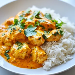 To make Butter Chicken with Garlic Sauce, you will need: - 500g boneless chicken thighs, cut into bite-sized pieces - 1 cup plain yogurt - 2 tablespoons tandoori masala - 1 tablespoon ginger-garlic paste - 3 tablespoons butter - 1 large onion, finely chopped - 1 can (400g) crushed tomatoes - 1 teaspoon garam masala - 1 teaspoon ground cumin - 1 teaspoon ground coriander - 1/2 teaspoon turmeric powder - 1/2 cup heavy cream - Salt and pepper to taste - Fresh cilantro, chopped (for garnish) - 6 cloves garlic, minced - 2 tablespoons olive oil If you can't find certain items, there are some easy swaps: - Chicken thighs can be replaced with chicken breast for a leaner option. - Use Greek yogurt instead of plain yogurt for extra creaminess. - If you lack tandoori masala, a mix of cumin, paprika, and chili powder works well. - You can skip heavy cream and use coconut milk for a lighter sauce. Marinating makes chicken tender and flavorful. Here’s how: - Combine chicken, yogurt, tandoori masala, and ginger-garlic paste in a bowl. - Cover it with plastic wrap and refrigerate. - Aim for at least one hour of marinating time. For best results, let it sit overnight. - This allows the spices to infuse deeply into the meat. Marinating is key for great taste in Butter Chicken with Garlic Sauce. {{ingredient_image_1}} Start by taking 500g of boneless chicken thighs. Cut them into bite-sized pieces. In a medium bowl, mix the chicken with 1 cup of plain yogurt, 2 tablespoons of tandoori masala, and 1 tablespoon of ginger-garlic paste. Stir everything well. Cover the bowl with plastic wrap. Place it in the fridge for at least 1 hour. For best results, marinate overnight. This step makes the chicken juicy and flavorful. Next, heat 2 tablespoons of butter in a large skillet over medium heat. Once melted, add 1 large onion, finely chopped. Sauté the onion for about 5-7 minutes until it turns translucent and golden. This adds depth to your dish. Now, add the marinated chicken pieces to the skillet. Cook for 8-10 minutes, stirring occasionally. You want the chicken browned on all sides. After browning the chicken, it’s time to add flavor. Stir in 1 can of crushed tomatoes, along with 1 teaspoon of garam masala, 1 teaspoon of ground cumin, 1 teaspoon of ground coriander, and 1/2 teaspoon of turmeric powder. Season with salt and pepper to taste. Bring this mixture to a gentle simmer. Let it cook for about 15 minutes. This allows the spices to meld and create a rich sauce. In a separate small saucepan, heat 1 tablespoon of butter and 2 tablespoons of olive oil over medium heat. Add 6 cloves of minced garlic. Sauté the garlic for 1-2 minutes until fragrant. Be careful not to burn it, as burnt garlic tastes bitter. This garlic butter sauce adds a wonderful layer to your dish. Once the chicken is cooked through, stir in the garlic butter and 1/2 cup of heavy cream into the skillet. Let it cook for another 5 minutes, stirring gently. This makes the sauce creamy and rich. Taste the dish and adjust the seasoning if needed. Finally, remove from heat and garnish with fresh chopped cilantro before serving. Enjoy your Butter Chicken with Garlic Sauce! The marinade is key for great Butter Chicken. Use plain yogurt to tenderize the chicken. The acid in yogurt breaks down the meat, making it juicy and soft. Mix in tandoori masala and ginger-garlic paste for rich flavor. I recommend marinating for at least one hour, but overnight works best. This gives the spices time to soak in. The sauce should be creamy and smooth. Use heavy cream to get that rich texture. After cooking, adjust the thickness by adding more cream or a little water. If it’s too thick, don’t worry! Just add a splash of water or more cream to reach your desired consistency. Stir gently to blend everything well. Want to elevate your Butter Chicken? Add a pinch of sugar to balance the acidity of the tomatoes. Fresh cilantro adds a bright finish. If you love garlic, use more minced garlic in the sauce. You can also sprinkle in a bit of lemon juice for extra zing. This enhances the flavor and makes each bite pop. Pro Tips Marinate for Maximum Flavor: The longer you marinate the chicken, the more flavorful it will be. Aim for at least 1 hour, but overnight is ideal for deep flavor penetration. Perfectly Sautéed Onions: Ensure your onions are cooked until they are golden brown; this adds a rich sweetness to the dish that enhances the overall flavor. Control the Heat: Adjust the heat while cooking to prevent burning the spices. A gentle simmer allows the spices to release their flavors without scorching. Finish with Freshness: Adding cilantro at the end not only brightens the dish but also adds a fresh aroma. You can also drizzle a little extra cream for a touch of elegance. {{image_2}} You can swap chicken for other proteins. Try shrimp or fish for a fresh twist. Tofu is a great choice for a plant-based dish. Each protein brings its own flavor and texture. Adjust cooking times based on what you choose. Shrimp cooks quickly, while fish may need a bit more time. To make this dish vegetarian, use paneer or chickpeas. Paneer adds a creamy texture, while chickpeas provide protein and fiber. Follow the same cooking steps. Marinate paneer just like chicken for added flavor. Feel free to add more veggies, like bell peppers or spinach. They will add color and nutrition to the dish. If you love spice, add more heat! Use fresh chopped chilies or cayenne pepper. You can also try adding a dash of chili powder to the sauce. Adjust spices to your taste. Start small and increase until it’s just right for you. Serve with cooling yogurt or raita to balance the heat. To keep your Butter Chicken with Garlic Sauce fresh, let it cool down. Store the leftovers in an airtight container. You can keep it in the fridge for up to three days. Make sure to label the container with the date. This helps you remember when you made it. When you’re ready to enjoy your leftovers, reheat them gently. You can use the stove or microwave. If using the stove, heat it over low to medium heat. Stir often to avoid burning. If using a microwave, heat in short bursts. This way, you keep it warm but not overcooked. You can freeze Butter Chicken for later. Place it in a freezer-safe container. It will last up to three months. When you want to eat it, move it to the fridge overnight to thaw. Once thawed, reheat it on the stove. Always check that the chicken is hot all the way through before serving. You can serve Butter Chicken with many tasty sides. Here are some great options: - Steamed basmati rice - Warm naan bread - Roti or chapati - A fresh salad with cucumber and tomatoes - Yogurt raita for a cooling effect These sides balance the rich flavors of the dish. Yes, you can make Butter Chicken without cream. You can use coconut milk or cashew cream as a substitute. These options keep the dish rich while adding unique flavors. You can also use more yogurt for creaminess. To check if the chicken is cooked through, use a meat thermometer. The chicken should reach a safe temperature of 165°F (75°C). You can also cut a piece open. The meat should be white, not pink. If it’s pink, cook it a bit longer. Tandoori masala is a blend of spices used in Indian cooking. It often includes cumin, coriander, and paprika. You can find it in Indian grocery stores or the spice aisle of your local market. You can also make your own by mixing spices like cumin, coriander, and turmeric. Butter Chicken with Garlic Sauce is not very spicy. The dish has warm flavors from spices but not so much heat. If you want more spice, you can add chili powder or fresh green chilies. Adjust to your taste for the perfect level of heat. This blog post covered all you need for a delicious Butter Chicken. We discussed essential ingredients, substitutes, and marinade tips. I shared step-by-step cooking instructions and helpful tips for the best flavor. You learned about variations and storage practices to keep your dish fresh. Now you are well-equipped to make a tasty Butter Chicken. Enjoy experimenting and sharing this classic meal with others.