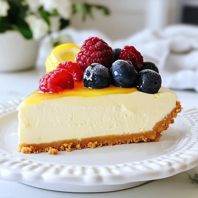 - 1 ½ cups cottage cheese - 1 cup Greek yogurt - 2 tablespoons honey or maple syrup - 1 teaspoon vanilla extract - 2 teaspoons lemon juice - ¼ cup protein powder (vanilla or unflavored) - 2 tablespoons cornstarch - 2 large eggs - 1 cup almond flour (for the crust) - 2 tablespoons coconut oil, melted - 1 tablespoon sweetener (optional, adjust to taste) - Pinch of salt High-protein ingredients make this cheesecake healthy and filling. Cottage cheese packs in protein, calcium, and vitamins. Greek yogurt adds more protein and probiotics. These good bacteria help your gut. Eggs are a complete protein and provide healthy fats. Almond flour has healthy fats and fiber. It also keeps the crust gluten-free. Using protein powder boosts protein even more. You can swap ingredients easily for your needs. Use ricotta cheese if you don't like cottage cheese. Any yogurt works if Greek is not available. For sweeteners, use agave nectar or stevia. You can also try oat flour instead of almond flour for the crust. If you want a dairy-free option, use silken tofu instead of cottage cheese and yogurt. These swaps keep the recipe tasty and healthy. {{ingredient_image_1}} To make the g Protein Cheesecake, you need to gather your ingredients first. This recipe takes about 20 minutes to prep. You will also need time for baking and chilling. Plan for a total of 3 hours to enjoy this tasty dish. 1. Preheat the Oven: Start by setting your oven to 325°F (160°C). 2. Prepare the Crust: In a bowl, mix the almond flour, melted coconut oil, and a pinch of salt. Stir until it looks like wet sand. Press this mix into the bottom of a greased 9-inch springform pan. Bake it for 10-12 minutes until it turns slightly golden. Once done, let it cool. 3. Make the Filling: In a blender or food processor, add the cottage cheese, Greek yogurt, honey (or maple syrup), vanilla extract, lemon juice, protein powder, cornstarch, and eggs. Blend until smooth. Scrape down the sides if needed. 4. Combine: Pour the filling over the cooled crust. Smooth the top with a spatula. 5. Bake: Place the cheesecake in the oven. Bake for about 30-35 minutes. The edges should be set, but the center can jiggle a bit. 6. Cool Down: Turn off the oven and slightly open the door. Let the cheesecake cool inside for about 1 hour. This helps to avoid cracks. Afterward, move it to the fridge to chill for at least 2 hours or overnight for the best texture. 7. Serve: Once chilled, carefully take the cheesecake out of the springform pan. Slice it up and serve it plain or with fresh berries and a drizzle of honey for extra sweetness. - Blend Well: Make sure to blend the filling until it is very smooth. This helps create a creamy texture. - Don't Overbake: Keep an eye on the time. Overbaking can lead to cracks. - Cool Slowly: Allowing the cheesecake to cool slowly in the oven helps maintain its texture. To avoid cracks in your cheesecake, keep a few things in mind. First, don’t overmix the filling. Blend until smooth, but stop once it’s creamy. Second, bake at a low temperature. I recommend 325°F (160°C). This helps the cheesecake cook evenly. Lastly, let the cheesecake cool slowly. After baking, crack the oven door. This prevents sudden temperature changes that cause cracks. Chilling is key for a nice texture. After you bake the cheesecake, let it cool in the oven for one hour. This helps it set. Then, transfer it to the fridge. Chill for at least two hours, but overnight is best. This allows the flavors to meld. If you’re in a hurry, a quick chill in the freezer for 30 minutes can help, but it’s not as effective. For serving, keep it simple yet tasty. You can enjoy the cheesecake plain, or add toppings. Fresh berries like strawberries or blueberries add a bright flavor. Drizzle some honey or maple syrup for extra sweetness. If you want a creamy touch, add a dollop of Greek yogurt on top. These small additions can elevate your dessert and make it even more delicious! Pro Tips Choose the Right Sweetener: For a more natural taste, use honey or maple syrup. If you want to keep it low-calorie, opt for a low-calorie sweetener. Prevent Cracking: Cooling the cheesecake in the oven with the door ajar helps to prevent cracks on the surface. This gradual temperature change is essential. Texture Tip: Ensure all your ingredients, especially the cottage cheese and eggs, are at room temperature before blending for a smoother filling. Chill Time Matters: For the best flavor and texture, allow the cheesecake to chill overnight. This helps the flavors meld beautifully. {{image_2}} You can change the flavor of your cheesecake easily. Try adding cocoa powder for chocolate cheesecake. Mix in some fresh berries for a fruity twist. Just blend the berries into the filling before baking. You can also add a bit of almond extract for a nutty flavor. Each variation lets you create a new taste. If you need a gluten-free crust, use ground oats or almond flour. Almond flour works great for a nutty taste. You can also use crushed gluten-free cookies for a sweet base. Just mix them with melted coconut oil. Press the mixture into your pan as you would with regular crust. Toppings can make your cheesecake even better. For a fresh taste, add a dollop of Greek yogurt on top. You can also drizzle honey or maple syrup for sweetness. Fresh fruit like strawberries or blueberries adds color and flavor. Try a fruit sauce for a fun finish. These toppings let you customize each slice to your liking. To store leftover cheesecake, place it in an airtight container. Keep it in the fridge. This helps keep it fresh and tasty. Make sure to cover the cheesecake well. You can also use plastic wrap if you prefer. Store it for up to 5 days. You can freeze cheesecake for later. First, let it cool completely. Then, slice it into pieces. Wrap each slice in plastic wrap tightly. Place the wrapped slices in a freezer-safe bag or container. This helps prevent freezer burn. You can freeze it for up to 3 months. To eat, thaw it in the fridge overnight. The cheesecake lasts about 5 days in the fridge. After that, it may lose flavor and texture. For the best taste, eat it fresh. When freezing, ensure the cheesecake is well-wrapped. This keeps it tasting great when you thaw it. Always check for any signs of spoilage before enjoying your leftovers. The G Protein Cheesecake has about 150 calories per slice. This is based on cutting it into eight slices. Each slice gives you a healthy treat without too many calories. The lower calorie count comes from using cottage cheese and Greek yogurt instead of cream cheese. These ingredients add protein while keeping calories low. Yes, you can use different protein powders. Whether you prefer whey, plant-based, or pea protein, all work well. Just make sure the flavor matches your taste. Vanilla or unflavored protein powders are best for this recipe. They help keep the cheesecake tasting fresh and light. You can keep the cheesecake in the fridge for up to five days. Store it in an airtight container to keep it fresh. If you have any leftovers, this is a great way to enjoy more treats later. Just remember, the longer it sits, the softer the texture may become. This blog post covered the essential ingredients for a high-protein cheesecake. You learned about their benefits, common substitutions, and how they contribute to better health. We also explored detailed baking steps and key tips to ensure perfect texture. Enjoy a variety of flavors, crust options, and toppings to enhance your cheesecake. Plus, I shared the best ways to store leftovers and answered common questions. With these insights, you can create a delicious and nutritious treat that fits your needs. Enjoy baking and sharing your high-protein cheesecake!