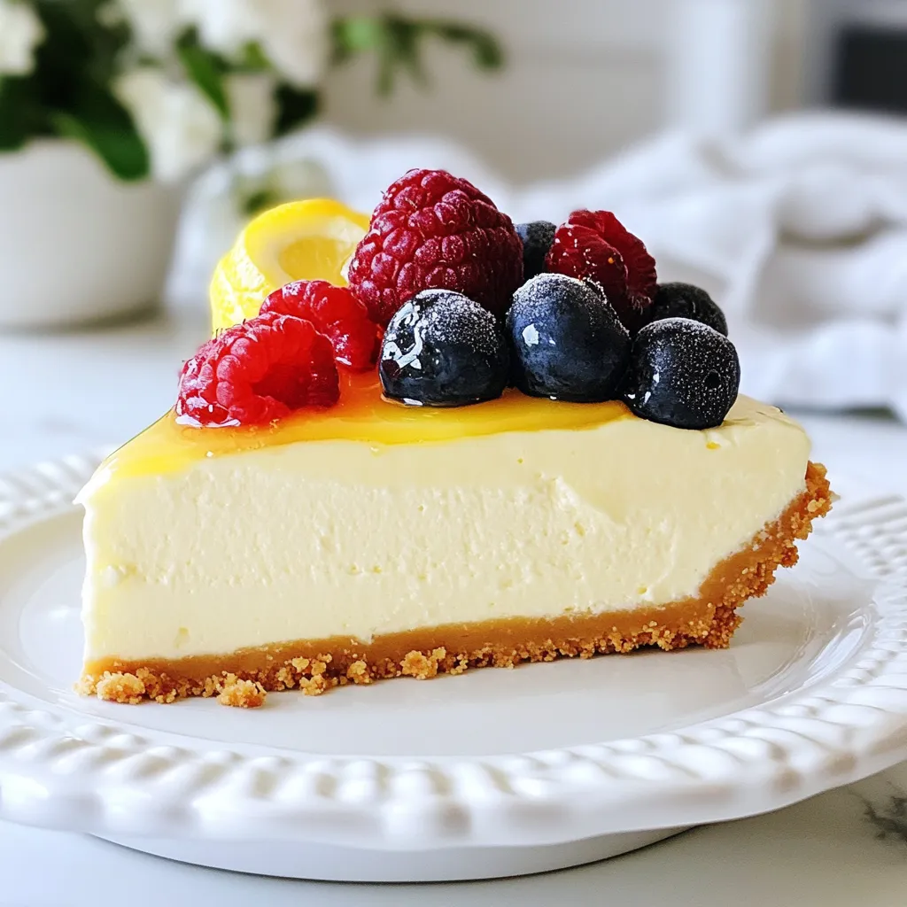 - 1 ½ cups cottage cheese - 1 cup Greek yogurt - 2 tablespoons honey or maple syrup - 1 teaspoon vanilla extract - 2 teaspoons lemon juice - ¼ cup protein powder (vanilla or unflavored) - 2 tablespoons cornstarch - 2 large eggs - 1 cup almond flour (for the crust) - 2 tablespoons coconut oil, melted - 1 tablespoon sweetener (optional, adjust to taste) - Pinch of salt High-protein ingredients make this cheesecake healthy and filling. Cottage cheese packs in protein, calcium, and vitamins. Greek yogurt adds more protein and probiotics. These good bacteria help your gut. Eggs are a complete protein and provide healthy fats. Almond flour has healthy fats and fiber. It also keeps the crust gluten-free. Using protein powder boosts protein even more. You can swap ingredients easily for your needs. Use ricotta cheese if you don't like cottage cheese. Any yogurt works if Greek is not available. For sweeteners, use agave nectar or stevia. You can also try oat flour instead of almond flour for the crust. If you want a dairy-free option, use silken tofu instead of cottage cheese and yogurt. These swaps keep the recipe tasty and healthy. {{ingredient_image_1}} To make the g Protein Cheesecake, you need to gather your ingredients first. This recipe takes about 20 minutes to prep. You will also need time for baking and chilling. Plan for a total of 3 hours to enjoy this tasty dish. 1. Preheat the Oven: Start by setting your oven to 325°F (160°C). 2. Prepare the Crust: In a bowl, mix the almond flour, melted coconut oil, and a pinch of salt. Stir until it looks like wet sand. Press this mix into the bottom of a greased 9-inch springform pan. Bake it for 10-12 minutes until it turns slightly golden. Once done, let it cool. 3. Make the Filling: In a blender or food processor, add the cottage cheese, Greek yogurt, honey (or maple syrup), vanilla extract, lemon juice, protein powder, cornstarch, and eggs. Blend until smooth. Scrape down the sides if needed. 4. Combine: Pour the filling over the cooled crust. Smooth the top with a spatula. 5. Bake: Place the cheesecake in the oven. Bake for about 30-35 minutes. The edges should be set, but the center can jiggle a bit. 6. Cool Down: Turn off the oven and slightly open the door. Let the cheesecake cool inside for about 1 hour. This helps to avoid cracks. Afterward, move it to the fridge to chill for at least 2 hours or overnight for the best texture. 7. Serve: Once chilled, carefully take the cheesecake out of the springform pan. Slice it up and serve it plain or with fresh berries and a drizzle of honey for extra sweetness. - Blend Well: Make sure to blend the filling until it is very smooth. This helps create a creamy texture. - Don't Overbake: Keep an eye on the time. Overbaking can lead to cracks. - Cool Slowly: Allowing the cheesecake to cool slowly in the oven helps maintain its texture. To avoid cracks in your cheesecake, keep a few things in mind. First, don’t overmix the filling. Blend until smooth, but stop once it’s creamy. Second, bake at a low temperature. I recommend 325°F (160°C). This helps the cheesecake cook evenly. Lastly, let the cheesecake cool slowly. After baking, crack the oven door. This prevents sudden temperature changes that cause cracks. Chilling is key for a nice texture. After you bake the cheesecake, let it cool in the oven for one hour. This helps it set. Then, transfer it to the fridge. Chill for at least two hours, but overnight is best. This allows the flavors to meld. If you’re in a hurry, a quick chill in the freezer for 30 minutes can help, but it’s not as effective. For serving, keep it simple yet tasty. You can enjoy the cheesecake plain, or add toppings. Fresh berries like strawberries or blueberries add a bright flavor. Drizzle some honey or maple syrup for extra sweetness. If you want a creamy touch, add a dollop of Greek yogurt on top. These small additions can elevate your dessert and make it even more delicious! Pro Tips Choose the Right Sweetener: For a more natural taste, use honey or maple syrup. If you want to keep it low-calorie, opt for a low-calorie sweetener. Prevent Cracking: Cooling the cheesecake in the oven with the door ajar helps to prevent cracks on the surface. This gradual temperature change is essential. Texture Tip: Ensure all your ingredients, especially the cottage cheese and eggs, are at room temperature before blending for a smoother filling. Chill Time Matters: For the best flavor and texture, allow the cheesecake to chill overnight. This helps the flavors meld beautifully. {{image_2}} You can change the flavor of your cheesecake easily. Try adding cocoa powder for chocolate cheesecake. Mix in some fresh berries for a fruity twist. Just blend the berries into the filling before baking. You can also add a bit of almond extract for a nutty flavor. Each variation lets you create a new taste. If you need a gluten-free crust, use ground oats or almond flour. Almond flour works great for a nutty taste. You can also use crushed gluten-free cookies for a sweet base. Just mix them with melted coconut oil. Press the mixture into your pan as you would with regular crust. Toppings can make your cheesecake even better. For a fresh taste, add a dollop of Greek yogurt on top. You can also drizzle honey or maple syrup for sweetness. Fresh fruit like strawberries or blueberries adds color and flavor. Try a fruit sauce for a fun finish. These toppings let you customize each slice to your liking. To store leftover cheesecake, place it in an airtight container. Keep it in the fridge. This helps keep it fresh and tasty. Make sure to cover the cheesecake well. You can also use plastic wrap if you prefer. Store it for up to 5 days. You can freeze cheesecake for later. First, let it cool completely. Then, slice it into pieces. Wrap each slice in plastic wrap tightly. Place the wrapped slices in a freezer-safe bag or container. This helps prevent freezer burn. You can freeze it for up to 3 months. To eat, thaw it in the fridge overnight. The cheesecake lasts about 5 days in the fridge. After that, it may lose flavor and texture. For the best taste, eat it fresh. When freezing, ensure the cheesecake is well-wrapped. This keeps it tasting great when you thaw it. Always check for any signs of spoilage before enjoying your leftovers. The G Protein Cheesecake has about 150 calories per slice. This is based on cutting it into eight slices. Each slice gives you a healthy treat without too many calories. The lower calorie count comes from using cottage cheese and Greek yogurt instead of cream cheese. These ingredients add protein while keeping calories low. Yes, you can use different protein powders. Whether you prefer whey, plant-based, or pea protein, all work well. Just make sure the flavor matches your taste. Vanilla or unflavored protein powders are best for this recipe. They help keep the cheesecake tasting fresh and light. You can keep the cheesecake in the fridge for up to five days. Store it in an airtight container to keep it fresh. If you have any leftovers, this is a great way to enjoy more treats later. Just remember, the longer it sits, the softer the texture may become. This blog post covered the essential ingredients for a high-protein cheesecake. You learned about their benefits, common substitutions, and how they contribute to better health. We also explored detailed baking steps and key tips to ensure perfect texture. Enjoy a variety of flavors, crust options, and toppings to enhance your cheesecake. Plus, I shared the best ways to store leftovers and answered common questions. With these insights, you can create a delicious and nutritious treat that fits your needs. Enjoy baking and sharing your high-protein cheesecake!