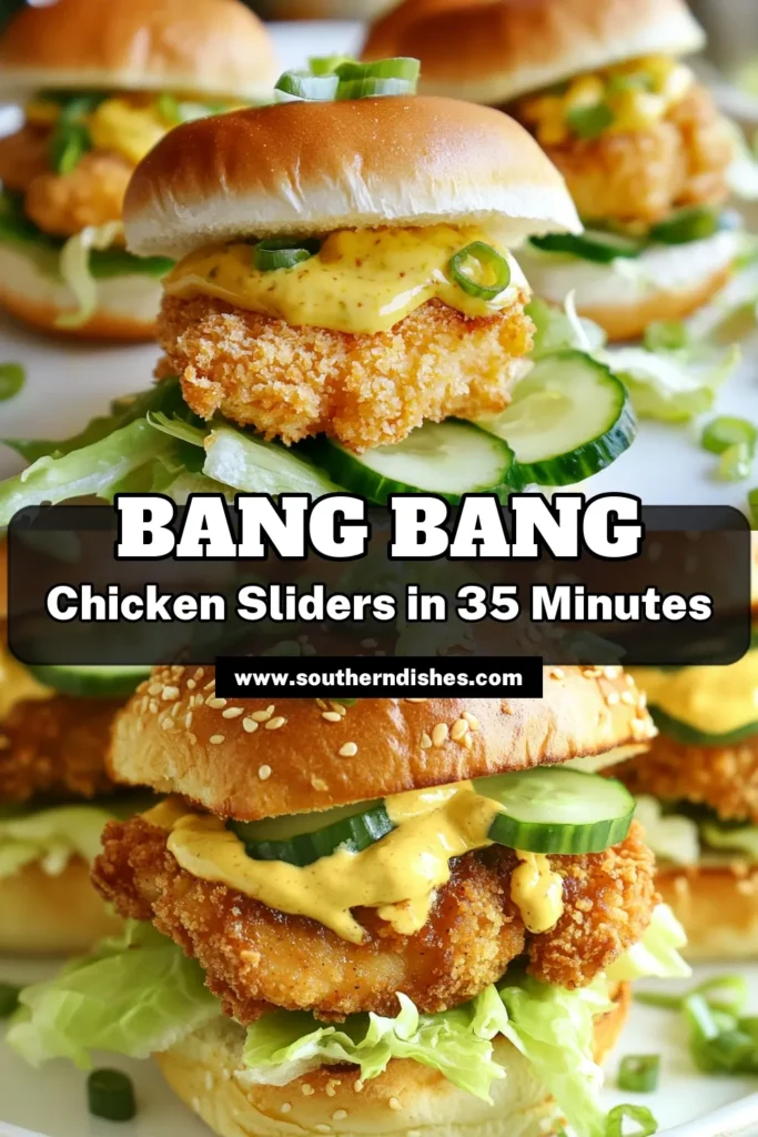 Craving a tasty treat? Try these Bang Bang Chicken Sliders for your next gathering! This easy chicken slider recipe features crispy panko chicken that pairs perfectly with a sweet chili sauce. Ideal for parties, these delicious sliders are sure to impress your guests. Whip up these flavorful Panko Chicken Sliders in just 35 minutes. Save this recipe and enjoy the ultimate finger food experience! #BangBangChickenSliders #ChickenSliderRecipe #PankoChickenSliders #SweetChiliSauceSliders