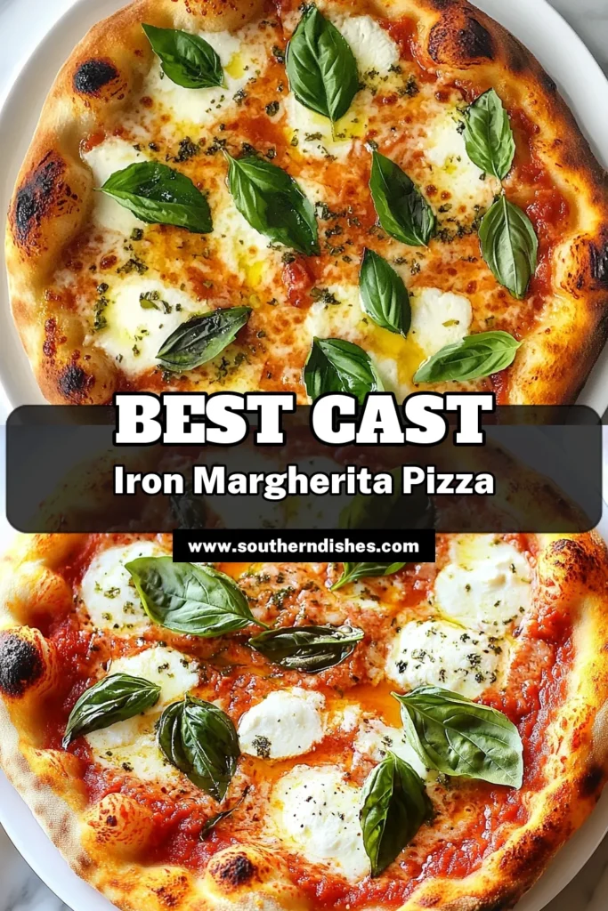 Discover the irresistible flavor of homemade Margherita pizza with this easy cast iron pizza recipe! Perfect for pizza night, this classic cast iron Margherita pizza features a crispy crust topped with fresh mozzarella and aromatic basil. Whether you’re a beginner or a pro, you’ll love this fresh mozzarella pizza recipe that brings Italy to your kitchen. Try it today and save for later! #CastIronPizza #MargheritaPizza #PizzaRecipe #HomemadePizza