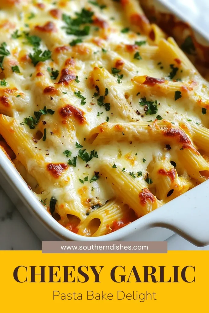 Discover the deliciousness of Garlic Parmesan Pasta Bake, the perfect dish for pasta lovers! This easy pasta casserole combines creamy ricotta cheese, fresh spinach, and a blend of flavors for a vegetarian pasta bake that will have everyone asking for seconds. Ideal for weeknight dinners, this baked pasta recipe is simple to make and packed with flavor. Try it tonight, and don’t forget to save this recipe! #PastaBake #VegetarianRecipes #EasyDinner #BakedPasta