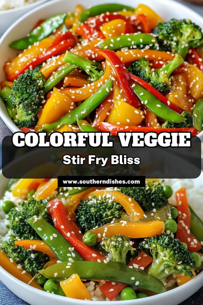 Discover a delicious and nutritious veggie stir fry recipe that’s perfect for any meal! This healthy vegetable stir fry is bursting with colors, featuring broccoli, bell peppers, and snap peas. Make this quick veggie stir fry in just 20 minutes, serving it over rice or quinoa for a satisfying vegan stir fry recipe. Perfect for busy weeknights! Save this colorful stir fry with rice for your next healthy dinner. #VeggieStirFry #HealthyEating #VeganRecipes #QuickMeals