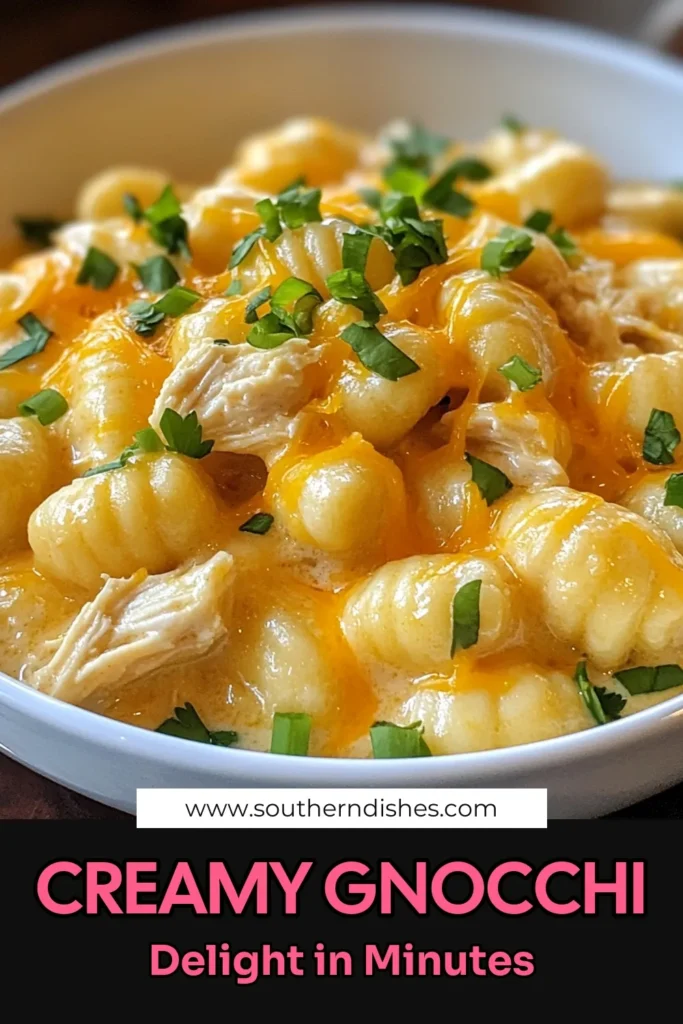 Indulge in this deliciously easy creamy chicken dish with my Creamy Crack Chicken Gnocchi recipe. Perfect for family dinners, this one-pot chicken gnocchi recipe combines tender gnocchi and shredded chicken in a rich, creamy sauce that's pure comfort food. Ready in just 25 minutes, it's a must-try meal! Save this recipe to enjoy a hearty and satisfying meal any night of the week! #GnocchiChickenRecipe #ComfortFoodGnocchi #EasyDinner #OnePotRecipes