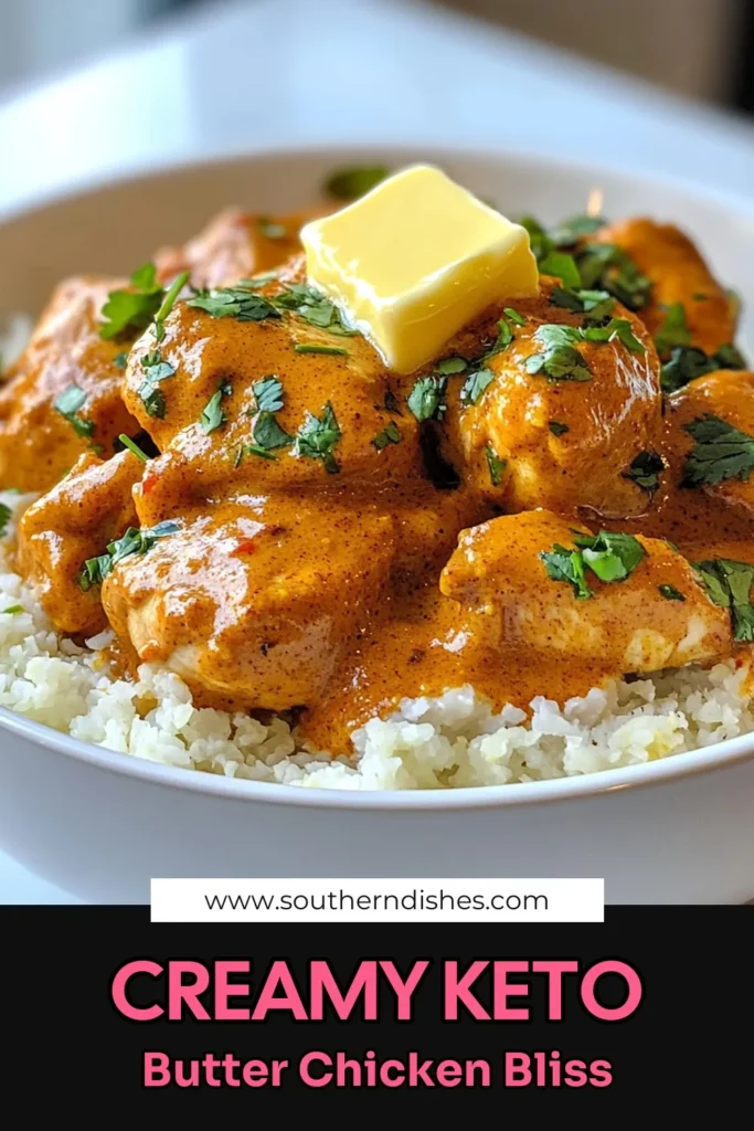 Discover the ultimate Keto butter chicken recipe that's easy to make and packed with flavor! This creamy keto curry is perfect for a satisfying low carb butter chicken dinner, ready in just 20 minutes. With only five ingredients, you can whip up this delicious ketogenic butter chicken recipe in no time. Enjoy it over cauliflower rice for a complete meal. Save this recipe now and impress your family! #KetoButterChicken #EasyKetoDinner #LowCarbButterChicken #CreamyKetoCurry