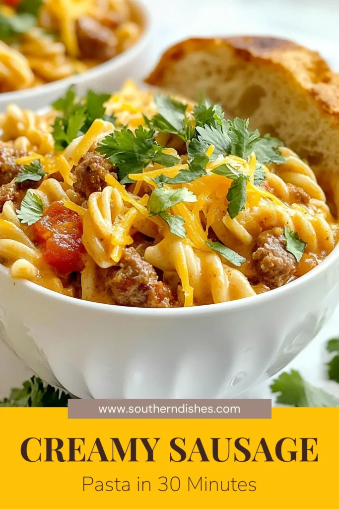 Indulge in this creamy sausage pasta that's perfect for any occasion! Our Rotel pasta recipe features spicy Italian sausage and a blend of creamy goodness, making it an easy pasta dish the whole family will love. This cheesy rotini recipe is quick to prepare and full of flavor. Don't miss out on this delicious creamy sausage pasta - save this recipe for your next dinner! #CreamySausagePasta #RotelPastaRecipe #EasyPastaDish #CheesyRotiniRecipe