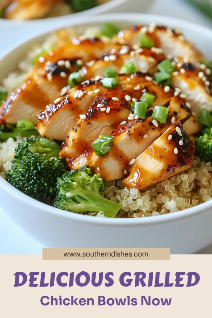 Discover the deliciousness of Grilled Chicken Broccoli Bowls with Garlic Sauce! This healthy grilled chicken bowls recipe features tender chicken, fresh broccoli, and a flavorful garlic sauce that's perfect for meal prep. Enhance your quinoa broccoli chicken recipe game with these nutritious sesame ginger chicken bowls that are both satisfying and easy to make. Save this recipe for a wholesome dinner and share your kitchen creations! #GrilledChickenBroccoliBowls #HealthyRecipes #MealPrep #GarlicSauceChickenRecipe